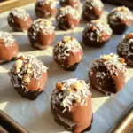 To make these delicious no-bake brownie bites, you'll need: - 1 cup raw walnuts - 1 cup pitted Medjool dates - 1/2 cup unsweetened cocoa powder - 1/4 cup almond butter - 1 teaspoon vanilla extract - 1/4 teaspoon sea salt - 1/2 cup chocolate chips (dairy-free if desired) - Optional toppings: shredded coconut, chopped nuts, or sprinkles These ingredients work together to create a rich, chocolatey treat. Raw walnuts give a nice crunch and healthy fats. Medjool dates add sweetness and stickiness. Unsweetened cocoa powder provides a deep chocolate taste without extra sugar. Almond butter makes the bites creamy. Vanilla extract adds a warm note, while sea salt balances the flavors. The chocolate chips give bursts of sweetness in each bite. You can customize the toppings to fit your mood or preference. This recipe is simple yet packs a punch of flavor. 1. Process walnuts and dates First, add 1 cup of raw walnuts and 1 cup of pitted Medjool dates into a food processor. Pulse until it looks like coarse meal. You should be able to press it together easily. 2. Mix cocoa powder, almond butter, vanilla, and salt Next, add in 1/2 cup of unsweetened cocoa powder, 1/4 cup of almond butter, 1 teaspoon of vanilla extract, and 1/4 teaspoon of sea salt. Blend this mixture until it is smooth. Scrape down the sides as needed to mix well. 3. Incorporate chocolate chips Now, stir in 1/2 cup of chocolate chips. Mix until the chips are evenly spread throughout the dough. You can use dairy-free chocolate chips if you prefer. 4. Forming the brownie bites Take small amounts of the mixture and roll them into balls. Each ball should be about 1 inch in size. Use your hands to shape them well. 5. Refrigeration process Place the brownie bites on a baking sheet lined with parchment paper. Pop them in the fridge for at least 30 minutes. This helps them firm up and makes them easier to eat. These no bake brownie bites are simple to make and are full of flavor. Enjoy your healthy dessert! To create the best no-bake brownie bites, you need the right consistency. Start by processing the walnuts and dates well. The mix should feel sticky and hold together when pressed. If your mix is too dry, add a splash of almond butter. If it’s too wet, add a bit more cocoa powder. To avoid a sticky mixture, keep your hands damp while rolling. This helps the mixture stay together without sticking to your fingers. If the bites stick to your hands, it’s a sign to adjust the mix. When rolling the bites, aim for even sizes. Use a scoop or your hands to form 1-inch balls. This helps every brownie bite cook at the same rate. Place them on parchment paper as you form them to keep things tidy. For a fun twist, try different flavors in your brownie bites. You can add a pinch of cinnamon or a drop of peppermint extract. This gives a refreshing taste that makes your bites pop. Consider additional mix-ins too. Chopped nuts, dried fruits, or seeds can add texture and flavor. You can swap almond butter with peanut butter for a nutty kick. For toppings, think outside the box. Shredded coconut or chopped nuts add crunch. Sprinkles can make them festive and fun. Get creative and let your taste guide you! {{image_2}} You can easily adjust this recipe to fit your needs. Here are some ideas: - Gluten-free options: The main ingredients are already gluten-free. Just ensure your chocolate chips are also gluten-free. - Vegan alternatives: This recipe is vegan if you use dairy-free chocolate chips. All other ingredients are plant-based. - Nut-free suggestions: Swap walnuts for sunflower seeds or pumpkin seeds. Use seed butter instead of almond butter. Enhancing the flavor of your brownie bites can be fun. Here are some ways to do it: - Adding spices or extracts: Add a pinch of cinnamon or nutmeg for warmth. A drop of almond extract can give a nice twist, too. - Combining with other ingredients: Mix in some dried fruit like raisins or cranberries. You can also try adding a scoop of protein powder. To keep your no-bake brownie bites fresh, store them in an airtight container. This helps lock in moisture and flavor. If you have a lot, consider layering them with parchment paper to avoid sticking. For short-term storage, place the container in the fridge. The brownie bites will stay fresh for about one week. If you want to keep them longer, freeze them! To freeze, use a freezer-safe container. You can also wrap individual bites in plastic wrap. This way, you can enjoy a bite anytime without thawing the whole batch. I suggest using glass containers or BPA-free plastic ones. These containers are safe and keep your brownie bites from absorbing odors. Make sure to choose a size that fits your batch. If you want to grab a bite on the go, use small snack bags. These are perfect for portion control and easy to pack. In the fridge, your brownie bites last up to one week. If frozen, they can last up to three months. Just remember to thaw them in the fridge for a few hours before eating. This keeps them from getting too soft. By following these tips, you can enjoy your no-bake brownie bites fresh and tasty for a long time! How long do no bake brownie bites last? No bake brownie bites last about one week in the fridge. Store them in an airtight container. If you freeze them, they can last up to three months. Thaw them in the fridge before eating. Can I substitute other nuts? Yes, you can use different nuts. Pecans or cashews work well too. Just keep the same amount, one cup. This will change the flavor slightly but will still taste great. What can I use instead of almond butter? You can use peanut butter or sunflower seed butter. Both options provide a nice flavor. Just make sure the nut or seed butter is smooth for the best results. Are there any alternatives for Medjool dates? Yes, you can use other dried fruits. Dried apricots or figs are good choices. They add natural sweetness and help bind the bites together. You now know how to make no-bake brownie bites using simple ingredients like walnuts and Medjool dates. We covered steps for preparation, tips to perfect the texture, and dietary variations. Store them correctly to enjoy longer. With some creativity, you can add unique flavors and toppings. No-bake brownie bites are easy, fun, and healthy. So, gather your ingredients and try making them yourself. Enjoy the process and the delicious result!