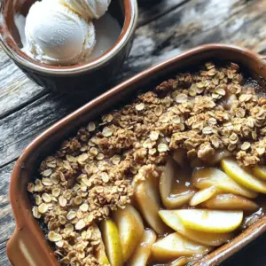 For this easy apple crisp, you need simple ingredients that pack a lot of flavor: - Apples: Use 4 large apples. I recommend Granny Smith or Honeycrisp for a nice mix of tart and sweet. - Sugar: You will need 1/2 cup of brown sugar and 1/2 cup of granulated sugar. The brown sugar adds depth. - Oats: Use 1 cup of rolled oats for that crunchy topping. - Flour: 1 cup of all-purpose flour helps bind the topping. - Butter: You will need 1/4 cup of unsalted butter, melted, to add richness. - Cinnamon: 1 teaspoon of ground cinnamon gives warmth to the dish. - Nutmeg: A hint of nutmeg (1/2 teaspoon) boosts the flavor. - Vanilla Extract: 1/2 teaspoon of vanilla extract enhances the sweetness. - Salt: Just a pinch of salt rounds out the flavors. To make apple crisp, gather these basic tools: - Baking Dish: A 9x13-inch baking dish works well for this recipe. It allows even cooking. - Mixing Bowls: You will need two mixing bowls. One for the apples and one for the topping. - Measuring Cups and Spoons: Accurate measurements will help your crisp turn out perfectly. Preheating the oven Start by preheating your oven to 350°F (175°C). This step is key. It ensures even baking and helps the topping get nice and crunchy. Preparing the apples Next, take your four large apples. I like using Granny Smith or Honeycrisp for their great taste. Peel, core, and slice them. In a large bowl, mix the apple slices with 1/4 cup of granulated sugar, 1 teaspoon of cinnamon, and a pinch of salt. Toss well to coat every slice. Once mixed, spread the apples evenly in a greased 9x13-inch baking dish. This will be the base of your crisp. Combining dry ingredients In another bowl, you will make the topping. Combine 1 cup of rolled oats, 1 cup of all-purpose flour, 1/2 cup of brown sugar, and 1/2 cup of granulated sugar. Add 1/2 teaspoon of nutmeg and the remaining 1 teaspoon of cinnamon. Mix everything well until combined. This blend creates a sweet and crunchy topping. Adding butter and vanilla Now, pour 1/4 cup of melted unsalted butter and 1/2 teaspoon of vanilla extract into the dry mixture. Use a fork to mix it gently. The goal is to make the mixture crumbly. This crumbliness is what gives the topping its delightful texture. Arranging the mixture in the baking dish Sprinkle the oat mixture evenly over the apples in the baking dish. Make sure every apple slice is covered. This helps the flavors meld as it bakes. Baking time and temperature settings Place the baking dish in the preheated oven. Bake for 35-40 minutes. Keep an eye on it. You want the top to turn golden brown and the apples to become tender. Your kitchen will smell amazing during this time! To make the best apple crisp, choose the right apples. I recommend using Granny Smith or Honeycrisp apples. These apples are crisp and hold their shape well. They also give a nice mix of sweet and tart flavors. For the best taste, mix sweet and tart apples. This blend creates a balanced flavor in your dish. To achieve optimal sweetness, add some sugar to your apples. Toss the sliced apples with 1/4 cup of granulated sugar. This helps draw out their natural juices. For extra flavor, add a teaspoon of cinnamon. This will enhance both the sweetness and tartness of the apples. Getting the perfect crisp topping is key. First, mix rolled oats, flour, both sugars, nutmeg, and cinnamon together. Then, pour in melted butter and vanilla extract. Toss everything until it’s crumbly. This mixture creates a crunchy topping that is very satisfying. To test for doneness, look for a golden-brown top. You can also poke the apples with a fork. If they feel soft, your crisp is ready. Bake at 350°F for 35-40 minutes. Keep an eye on it as it bakes to avoid burning. For a delightful treat, serve your apple crisp warm. I love to add a scoop of vanilla ice cream on top. The cold ice cream melts slightly and mixes with the warm crisp. It’s a perfect combination! For presentation, consider serving in small bowls. You can sprinkle a little cinnamon on top for extra flair. This makes your dessert look even more inviting. It’s a simple way to impress your family and friends! {{image_2}} You can change the fruit in this apple crisp. Try using berries, peaches, or pears. Each fruit adds its own flavor. You can mix and match for fun. For a different taste, use a mix of apples and berries. This adds both sweetness and tartness. If you need a gluten-free version, swap the all-purpose flour. Use gluten-free flour instead. It works just as well in the topping. You can also use oats that are certified gluten-free. This way, everyone can enjoy the dessert. Adding nuts or seeds can give your crisp a nice crunch. Try walnuts, almonds, or pecans. Just chop them up and mix them into the topping. This adds protein and makes it more filling. You can also spice things up! Adding ginger or cloves can make your crisp unique. A little ginger gives warmth, while cloves add depth. Just a pinch of each can make a big difference. You might find a new favorite flavor! To store leftover apple crisp, let it cool completely. Cover it tightly with plastic wrap or aluminum foil. You can also use an airtight container. This keeps the crisp fresh and avoids moisture. In the fridge, apple crisp lasts about 3 to 5 days. If you want to save it longer, consider freezing it. Just wrap it well, and it can last for up to 3 months in the freezer. When it's time to enjoy your apple crisp again, reheating properly is key. For the best texture, use the oven. Preheat your oven to 350°F (175°C). Place the apple crisp in an oven-safe dish. Cover it with foil to keep it from drying out. Heat for about 15 to 20 minutes. You can also use the microwave for quick reheating. However, this method may make the topping less crisp. Heat in short bursts of 30 seconds. Check often to avoid overheating. Enjoy your warm, tasty apple crisp! Can I use frozen apples? Yes, you can use frozen apples. Just thaw them well before use. Drain any excess liquid. This helps avoid a soggy crisp. The flavor stays great, and it's a time saver. How do I know when the apple crisp is done? Check for a golden-brown top. The apples should be soft. You can poke them with a fork to test. If they are tender, it's ready. The baking time is about 35 to 40 minutes. Is this recipe vegan-friendly? This recipe is not vegan due to the butter. To make it vegan, use a plant-based butter. You can also try coconut oil for a different flavor. How to adapt for nut allergies? This recipe does not use nuts. If you want to add crunch, use seeds like pumpkin or sunflower seeds. They add great texture without nuts. Can I make this ahead of time? Yes, you can make it ahead. Prepare the apple mix and topping separately. Store them in the fridge. Bake it just before serving for the best taste. What are some toppings or add-ins I can use? You can add ingredients like raisins, cranberries, or even chocolate chips. For toppings, try whipped cream or yogurt. A scoop of ice cream is always a hit too! You learned about making apple crisp, from ingredients to baking tips. You now know which apples work best and how to get the perfect topping. Don't forget the fun of adding your favorite fruits or spices for a twist. Proper storage and reheating ensure your crisp tastes great later. Enjoy creating this classic dessert. It’s simple and rewarding. Get ready to impress your family and friends with your delicious apple crisp!