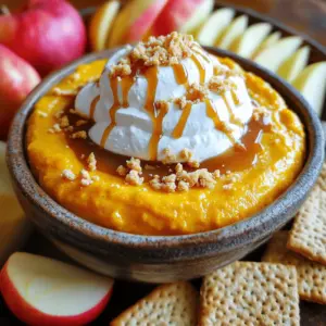 - 8 oz cream cheese, softened - 1 cup pumpkin puree - 1/2 cup powdered sugar - 1 teaspoon vanilla extract - 1 teaspoon pumpkin pie spice - 1/2 cup salted caramel sauce (store-bought or homemade) - 1/4 teaspoon sea salt - Whipped cream - Additional caramel sauce - Crushed graham crackers For the best dip, use high-quality cream cheese. It should be soft and creamy. Choose real pumpkin puree, not the spiced pie filling. The powdered sugar should be fresh for the best sweetness. Always use pure vanilla extract for rich flavor. The pumpkin pie spice adds warmth, so ensure it’s fresh, too. For caramel, you can make it at home or buy it. If you buy it, check the label for quality. Sea salt enhances flavor, so use good quality sea salt for that perfect touch. First, grab a large mixing bowl. You will need your cream cheese softened. Use an electric mixer to beat it until it is smooth and creamy. This step makes a nice base for your dip. Now, add the pumpkin puree, powdered sugar, vanilla extract, and pumpkin pie spice. Mix these on medium speed until they blend well together. This is where the magic happens! Once smooth, drizzle in half of your salted caramel sauce. Add the sea salt, then use a spatula to fold it in gently. You want to keep some swirls of caramel visible for a pretty look. Taste your dip to see if it needs more sweetness. If it does, add a bit more powdered sugar. Next, transfer your dip to a serving bowl. Top it with more salted caramel sauce and a dollop of whipped cream. For a crunchy touch, sprinkle some crushed graham crackers around the edges. You can serve it right away or chill it in the fridge until you are ready. Enjoy! To get the best texture, use softened cream cheese. It should be smooth, not lumpy. Beat the cream cheese first until creamy. Then, mix in the pumpkin puree and other ingredients. This will keep the dip light and airy. If it feels too thick, add a splash of milk. This helps create a dip that is easy to scoop. Taste your dip after mixing. You can always add more powdered sugar if it’s not sweet enough. Start with small amounts, maybe a tablespoon. Mix well after each addition. Remember, the salted caramel sauce also adds sweetness. So, be careful not to over-sweeten. Balance is key here, especially with the pumpkin flavor. For a fun look, serve the dip in a big bowl. Drizzle more caramel sauce on top and add whipped cream. Sprinkle crushed graham crackers around the edges for crunch. You can also use a colorful platter for dippers. Arrange apple slices, graham crackers, and pretzel sticks around the dip. This makes for a beautiful display that everyone will love. {{image_2}} If you have food allergies, you can adjust the recipe easily. Use dairy-free cream cheese for a vegan option. You can swap pumpkin puree with sweet potato puree for a different taste. If you need a sugar-free dip, use a sugar substitute like stevia or erythritol. These changes keep the flavor while meeting your needs. Want to boost the flavor? Add a pinch of cinnamon or nutmeg. You can mix in some maple syrup for extra sweetness. For a chocolate twist, fold in mini chocolate chips. Each of these options adds a fun layer to your dip, making it even more delightful. Change things up with seasonal flavors. In the winter, try adding peppermint extract for a holiday vibe. For spring, add fresh lemon zest for brightness. In summer, mix in fresh berries for a fruity touch. These twists keep the dip exciting all year round and suit any occasion. To keep your salted caramel pumpkin cheesecake dip fresh, place it in an airtight container. Make sure to seal it well to avoid any air getting in. Storing it this way helps maintain the dip's creamy texture and flavor. It will stay fresh in the fridge for about 3 to 5 days. You can freeze this dip for later use. First, place the dip in a freezer-safe container. Leave some space at the top, as it may expand. When you want to enjoy it, thaw the dip in the fridge overnight. Mix it well before serving to restore its creamy texture. It is best to use frozen dip within 1 to 2 months for the best taste. After storing, always serve the dip cold or at room temperature. If it has thickened, stir in a little cream or milk to loosen it. For a fun serving idea, top it with extra caramel sauce and whipped cream. Add crushed graham crackers on the side for that perfect crunch. This dip tastes great with apple slices, pretzel sticks, or even cookies! Yes, you can make this dip ahead of time. Prepare it a day in advance. Just store it in an airtight container in the fridge. This allows the flavors to blend more. When you are ready to serve, add the whipped cream and extra caramel. You can serve this dip with many tasty dippers. Here are some ideas: - Apple slices - Graham crackers - Pretzel sticks - Vanilla wafers - Cinnamon sugar tortilla chips These options add fun textures and flavors. You can mix and match to make it colorful. This dip lasts around 3 to 5 days in the fridge. Make sure to keep it covered well. If you see any change in color or smell, it’s best to throw it away. Enjoy it while it's fresh for the best taste! This blog post covered all you need to know to make a tasty dip. We shared ingredient lists, optional garnishes, and tips to pick the best quality ingredients. You learned step-by-step how to prepare, mix, and serve your dip. We included tips for achieving the right consistency and ideas for fun presentations. Explore variations for dietary needs and seasonal flavors. Finally, we discussed storing leftovers and answers to common questions. Enjoy crafting your perfect dip, and impress everyone with your skills!