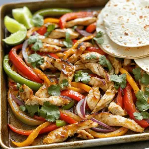 - 1 pound boneless, skinless chicken breast, sliced into thin strips - 1 red bell pepper, sliced - 1 green bell pepper, sliced - 1 medium red onion, sliced The main ingredients in this dish are simple yet full of flavor. The chicken breast serves as the protein base. It cooks quickly and absorbs the sauce well. The red and green bell peppers add color and sweetness. Their crunch complements the tender chicken. The red onion brings a slight sharpness to balance the flavors. - 3 tablespoons honey - 3 tablespoons soy sauce (low sodium recommended) - 2 tablespoons olive oil The sauce is where the magic happens. Honey adds sweetness and helps caramelize the chicken and veggies. Soy sauce gives a savory depth that pairs perfectly with honey. Using low-sodium soy sauce keeps the dish from being too salty. Olive oil adds richness and helps everything cook evenly. - 3 cloves garlic, minced - 1 teaspoon ground cumin - 1 teaspoon smoked paprika - Salt and pepper to taste Seasonings elevate this dish to gourmet levels. Garlic adds a bold flavor that enhances the chicken. Ground cumin brings warmth and earthiness, while smoked paprika contributes a subtle smokiness. Salt and pepper adjust the taste to your liking, ensuring every bite is full of flavor. Feel free to play with the ingredients. You can add your favorite veggies or spice it up with jalapeños. These ingredients blend beautifully for a tasty meal. 1. Preheat Oven and Prepare Baking Sheet First, set your oven to 400°F (200°C). This helps cook the chicken and veggies well. Line a large baking sheet with parchment paper. This makes cleaning up easy. 2. Combine Chicken and Vegetables In a big bowl, mix 1 pound of sliced chicken breast, 1 sliced red bell pepper, 1 sliced green bell pepper, and 1 sliced medium red onion. Stir them well, so everything is mixed evenly. 1. Whisk Ingredients Together In another bowl, take 2 tablespoons of olive oil. Add 3 tablespoons of honey and 3 tablespoons of low-sodium soy sauce. Then, add 3 minced garlic cloves, 1 teaspoon of ground cumin, and 1 teaspoon of smoked paprika. Whisk them together until they blend well. 1. Bake and Stir Pour the honey-garlic sauce over the chicken and vegetable mix. Add salt and pepper to taste. Toss everything so it's evenly coated. Spread the mix on the baking sheet in a single layer. Bake for 20-25 minutes. Stir halfway through to help everything cook evenly. 2. Warm Tortillas While the fajitas bake, take 8 small flour tortillas. Warm them in a dry skillet over medium heat for about 30 seconds on each side. This makes them soft and easy to fill. After baking, let the fajitas cool for a few minutes. Then, serve the chicken and veggie mix in the warm tortillas. Add fresh cilantro and lime wedges for a tasty touch. Enjoy your honey garlic chicken fajitas! Ensuring Even Cooking To make sure your chicken and veggies cook evenly, spread them out well on the baking sheet. Avoid stacking them. Stir the mix halfway through baking to help with even roasting. This way, every piece gets that nice, caramelized flavor. Importance of Seasoning Don’t skip the seasoning! Salt and pepper enhance the natural flavors. The honey and soy sauce add sweetness and umami. Always taste before baking to adjust the seasoning to your liking. A well-seasoned dish makes a big difference in taste. Garnishes to Enhance Flavor Fresh cilantro and lime wedges add a bright touch to your fajitas. A squeeze of lime brings a zesty kick. You can also add avocado or sour cream for creaminess. These garnishes make your plate look pretty and add great flavor. Pairing Ideas for a Complete Meal For a full meal, serve your fajitas with a side of rice or beans. A fresh salad can also balance the dish. Consider a light salsa or pico de gallo to add freshness. These sides will make your dinner even more delicious and satisfying. {{image_2}} Alternative Proteins You can switch the chicken for other proteins. Try shrimp, beef, or tofu. Each option gives a new taste. Shrimp cooks fast, while beef adds a rich flavor. Tofu is great for a plant-based meal. Just chop it into strips like chicken. Different Vegetables Feel free to mix up the veggies. Zucchini, mushrooms, and corn work well in this recipe. You can use carrots for a sweet crunch. Using a mix of colors can make your dish pop. Just remember to slice them thin for even cooking. Spicy Additions Want some heat? Add jalapeños or red pepper flakes. You can also use a spicy sauce like Sriracha. These will kick up the flavor without changing the dish too much. Just sprinkle them in with the other ingredients. Vegetarian Version For a vegetarian option, skip the chicken and use chickpeas. They add protein and texture. You can also use black beans or lentils. Just mix them in with the veggies and sauce. The honey garlic sauce still works great with these swaps! After enjoying your honey garlic chicken fajitas, store the leftovers properly. - Refrigerating the Fajitas: Let the fajitas cool before storing. Place them in an airtight container. They last up to three days in the fridge. This keeps the flavors fresh and safe. - Freezing Tips: If you want to save them longer, freeze the fajitas. Use a freezer-safe bag or container. They can stay frozen for up to three months. Just remember to remove as much air as possible before sealing. When it’s time to enjoy your leftovers, here’s how to reheat them. - Best Methods for Reheating: The oven works well. Preheat it to 350°F (175°C). Place the fajitas on a baking sheet and cover with foil. Heat for about 15 minutes or until warm. You can also use a skillet over medium heat. Stir them gently until heated through. - Maintaining Flavor and Texture: Add a splash of water or broth while reheating. This helps keep the chicken moist and tasty. Avoid using the microwave if you want the best texture. It can make the tortillas chewy. Can I make this recipe ahead of time? Yes, you can prepare the chicken and veggies ahead. Just marinate them in the honey-garlic mixture. Store them in the fridge for up to 24 hours. When ready to cook, just spread them on the sheet pan and bake. This saves time and keeps flavors strong. What can I substitute for soy sauce? You can use coconut aminos or tamari as a soy sauce substitute. Both offer similar flavors. Coconut aminos add a sweeter taste while being soy-free. Tamari is a good gluten-free option. Choose based on your dietary needs. Can I use chicken thighs instead of breasts? Absolutely! Chicken thighs work well and add extra flavor. They stay moist during cooking too. Just cut them into thin strips like the breasts. Cooking time may be slightly longer, so check for doneness. How do I ensure my chicken doesn’t dry out? To keep the chicken juicy, don’t overbake it. Bake it just until it reaches 165°F (75°C). Using skinless thighs can help too. Additionally, marinating the chicken in the honey-garlic sauce adds moisture and flavor. Stirring halfway through cooking also helps. In this blog post, we explored a tasty chicken fajitas recipe. We discussed main ingredients like chicken, bell peppers, and red onion. We also covered how to make a sweet honey garlic sauce and the best seasonings to use. You can boost your dish with tips for cooking and serving. Plus, there are fun variations to try, such as spicy add-ins or vegetarian swaps. Storing your leftovers properly keeps them fresh, and we shared simple reheating methods. Enjoy creating and sharing these delicious fajitas with your loved ones!