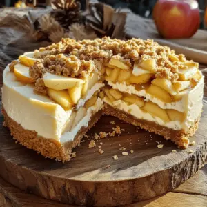 - 1 ½ cups graham cracker crumbs - ½ cup unsalted butter, melted - 1 tablespoon sugar - 16 oz cream cheese, softened - ¾ cup sugar - 3 large eggs - 1 teaspoon vanilla extract - 2 cups cream (heavy or whipping) - 3 medium apples, peeled and diced - 1 teaspoon cinnamon - 2 tablespoons sugar - 1 tablespoon lemon juice - ½ cup oats - ½ cup flour - ½ cup brown sugar - ½ cup cold butter, diced - 1 teaspoon cinnamon - Pinch of salt To create the perfect Apple Crumble Cheesecake, gather all these ingredients first. Using fresh apples gives the best flavor. Choose sweet ones like Fuji or Honeycrisp. The crust, made from graham crackers, forms a nice base. The butter adds richness, while a bit of sugar sweetens it. The cheesecake filling is rich and creamy. Softened cream cheese makes it smooth. Adding eggs gives it structure, and the vanilla adds a warm note. Cream adds that extra creaminess that makes this treat special. For the apple filling, peel and dice the apples. Mixing them with cinnamon and lemon juice brings out their natural sweetness. The crumble topping, made with oats, flour, brown sugar, and butter, adds a nice crunch. A pinch of salt balances the sweetness. Now, you have all the ingredients needed for a delicious dessert. Each part plays a vital role in making this cheesecake a delight. - Preheat your oven to 350°F (175°C). - In a bowl, mix 1 ½ cups of graham cracker crumbs, ½ cup of melted butter, and 1 tablespoon of sugar. - Press the mixture into a 9-inch springform pan. Bake for 10 minutes, then set it aside to cool. - Take 3 medium apples, peeled and diced. - In a pan, combine the apples with 1 teaspoon of cinnamon, 2 tablespoons of sugar, and 1 tablespoon of lemon juice. - Cook this mixture over medium heat for 5 to 7 minutes until the apples become tender. Remove from heat and let it cool. - In a large bowl, beat 16 oz of softened cream cheese with ¾ cup of sugar until smooth. - Add 3 large eggs, one at a time, mixing well after each addition. - Stir in 1 teaspoon of vanilla extract and 2 cups of cream until fully combined and smooth. - Pour half of the cheesecake filling over the cooled crust. - Spread the apple filling evenly on top of this layer. - Pour the remaining cheesecake filling over the apple layer, smoothing it out with a spatula. - In a separate bowl, combine ½ cup of oats, ½ cup of flour, ½ cup of brown sugar, diced cold butter, 1 teaspoon of cinnamon, and a pinch of salt. - Use your fingers or a pastry cutter to mix until crumbly. Sprinkle this topping evenly over the cheesecake filling. - Bake the cheesecake in the preheated oven for 50 to 60 minutes, until the center is slightly jiggly. - After baking, turn off the oven. Leave the cheesecake in the oven for another hour to set properly. - Remove from oven and let it cool at room temperature. Once cooled, refrigerate for at least 4 hours or overnight for the best firmness. To get a smooth cheesecake filling, start with softened cream cheese. This helps mix easily. Beat it well with sugar until creamy. Add eggs one at a time. This keeps the texture smooth. Mixing too fast can add air and cause cracks. To avoid cracks, bake the cheesecake gently. Set the oven to 350°F (175°C) and watch closely. When it looks set but still jiggly in the middle, it's done. Turn off the oven and let it cool inside for an hour. This helps to set it without sudden changes in temperature. You can make your cheesecake even better with toppings! Whipped cream adds a nice touch. Drizzle caramel sauce for sweetness. Both options bring out the apple flavor. When plating, use a clean knife to slice. Place each slice on a plate with a swirl of sauce. A sprinkle of cinnamon on top adds color and flavor. For gatherings, serve on a large platter. It makes a stunning centerpiece. To bake this cheesecake, you need some key tools. A 9-inch springform pan is best. It lets you remove the cheesecake easily. A mixer will help with the filling. You can also use a whisk if you prefer mixing by hand. If you don’t have a springform pan, a regular round pan works too. Just line it with parchment paper to help lift out the cheesecake after baking. A food processor helps make the crust and crumble topping quickly. {{image_2}} You can easily switch out apples for other fruits. Pears make a sweet option. They add a nice, soft texture. Berries also work well for a burst of color and flavor. You can mix different fruits too. Seasonal fruits, like peaches in summer, can add a fresh twist. Try using whatever is ripe at the market. This keeps your cheesecake exciting and new. If you're gluten-free, you can make a crust with almond flour. Just mix it with melted butter and sugar. For a vegan version, use a dairy-free cream cheese. Replace eggs with flaxseed meal mixed with water. This keeps the cheesecake smooth and creamy without the dairy. There are many ways to enjoy this treat while meeting your diet needs. Want to spice things up? Add a pinch of nutmeg or cardamom to the filling. These spices can enhance the apple flavor. You could also layer in some chocolate. A drizzle of chocolate sauce on top makes it extra special. For a caramel twist, pour caramel sauce over the cheesecake before serving. These small changes can create a whole new experience each time you bake. To keep your Apple Crumble Cheesecake fresh, store it in the fridge. Wrap the cheesecake in plastic wrap or foil to prevent drying. You can also place it in an airtight container. This helps maintain flavor and texture. If you have leftovers, it’s best to eat them within five days for the best taste. You can freeze cheesecake if you want to save it longer. Slice the cheesecake first, then wrap each piece well. Use plastic wrap followed by aluminum foil. This double protection helps prevent freezer burn. The cheesecake can last up to three months in the freezer. To reheat your cheesecake, the best method is to use the oven. Preheat the oven to 300°F (150°C). Place a slice of cheesecake on a baking sheet. Heat it for about 10-15 minutes. This helps keep the crust crisp while warming the filling. If your cheesecake is frozen, let it thaw in the fridge overnight. If you need it faster, leave it at room temperature for about an hour. Avoid using a microwave, as it may change the texture. Apple Crumble Cheesecake lasts about five days in the fridge. After that, it may begin to lose its quality. Look for signs like a strange smell or a change in texture. If it feels slimy or has mold, it’s time to throw it away. Always trust your senses when checking if your dessert is still good. Yes, you can make this cheesecake a day or two ahead of time. Just refrigerate it after cooling. This allows the flavors to blend better. I recommend making it the day before your event for the best taste. The main difference lies in the toppings and flavors. Regular cheesecake is smooth and creamy. Apple crumble cheesecake has a layer of soft, spiced apples and a crunchy topping. This adds texture and a warm flavor that makes it special. Absolutely! You can use a store-bought graham cracker crust to save time. You can also find ready-made apple filling. Just check the quality and make sure it tastes good. This makes it easy and quick to prepare. Look for a slight jiggle in the center when it’s done baking. The edges should be set, but the middle will still move a bit. You can also insert a knife. If it comes out clean, the cheesecake is ready. Yes, you can try other cheeses like mascarpone or ricotta. They offer a different taste and texture. Just remember, cream cheese gives a rich flavor, so adjust other ingredients accordingly if you swap cheeses. This post walks you through making a delicious Apple Crumble Cheesecake. We covered each step, from crust to topping. You learned about the key ingredients, cooking methods, and tips for the best texture. Remember, you can customize this recipe with different fruits and dietary options. Whether you share it with others or enjoy it alone, this cheesecake is sure to impress. Try it, and enjoy the flavors! Your baking skills will shine with this treat.