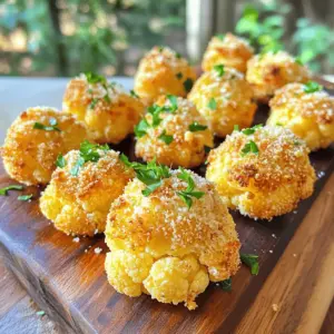 To make Air Fryer Parmesan Cauliflower Bites, gather these items: - 1 medium head of cauliflower, cut into bite-sized florets - 1/2 cup grated Parmesan cheese - 1/2 cup breadcrumbs (preferably whole grain or panko) - 2 tablespoons olive oil - 1 teaspoon garlic powder - 1 teaspoon onion powder - 1/2 teaspoon smoked paprika - Salt and pepper to taste - Fresh parsley, chopped for garnish (optional) Using good-quality ingredients makes a big difference. I recommend: - Parmesan Cheese: Grana Padano or Parmigiano Reggiano for rich flavor. - Breadcrumbs: Use panko for extra crunch. Brands like Kikkoman are great. - Olive Oil: Extra virgin olive oil enhances taste. Look for brands like Colavita or California Olive Ranch. These bites are tasty and can fit into many diets. Here’s a basic breakdown: - Serving Size: About 1 cup (approx. 4 bites) - Calories: Around 250 - Protein: 10 grams - Carbohydrates: 20 grams - Fat: 15 grams - Fiber: 2 grams This snack is a good source of protein and fiber. Plus, it has healthy fats from olive oil. Enjoy these bites as a fun snack or side dish! Start with a medium head of cauliflower. Cut it into bite-sized florets. This helps them cook evenly. Rinse the florets under cold water. Pat them dry with a clean towel. This step is key. It helps the coating stick well. In a mixing bowl, add 1/2 cup of grated Parmesan cheese. Then, mix in 1/2 cup of breadcrumbs. I like to use whole grain or panko for extra crunch. Next, add 1 teaspoon of garlic powder, 1 teaspoon of onion powder, and 1/2 teaspoon of smoked paprika. Don't forget to add salt and pepper to taste. Mix everything until it looks even. In another bowl, toss the cauliflower florets with 2 tablespoons of olive oil. Ensure they are well coated. Now, take a few cauliflower florets at a time and dip them into the breadcrumb mix. Make sure each piece is fully covered. Repeat this until all florets are coated. Preheat the air fryer to 400°F (200°C). Place the coated cauliflower bites in a single layer in the basket. Avoid overcrowding to ensure crispiness. Air fry for 12-15 minutes. Shake the basket halfway through cooking. This helps them brown evenly. When they are golden and crispy, remove them carefully. If you have a large batch, you may need to repeat the process. Serve them hot, and feel free to garnish with fresh parsley if you like! I like to pick a medium head of cauliflower for this recipe. Look for florets that are firm and bright white. Avoid any brown spots or soft areas. Fresh cauliflower gives the best taste and texture. You can also choose organic cauliflower if you prefer. It often has a richer flavor and fewer chemicals. To get crispy bites, make sure to coat each floret well. The key is to toss the cauliflower with olive oil first. This helps the breadcrumbs stick better. Use panko breadcrumbs for extra crunch. When you place the florets in the air fryer, don’t overcrowd them. Give them room to breathe. This will help them crisp up nicely on all sides. You can prep these cauliflower bites ahead of time. Coat the florets and place them in the fridge for a few hours. Just remember to take them out about 30 minutes before cooking. This helps them cook evenly. If you want to cook them later, you can freeze them too. Just be sure to thaw them before air frying. This makes for a quick snack when you need it! {{image_2}} You can change the flavors in this recipe easily. Try adding different spices to the breadcrumb mix. For a kick, use cayenne pepper or chili powder. If you love herbs, mix in dried oregano or thyme. You can also add lemon zest for a fresh twist. The options are endless! If you want a different taste, switch the cheese. Use sharp cheddar for a bolder flavor. Goat cheese adds creaminess, while nutritional yeast keeps it vegan. Each cheese brings a unique taste to the bites. Explore these choices based on your craving! For a healthier snack, use gluten-free breadcrumbs. You can also use crushed nuts, like almonds or pecans. They add crunch and flavor. If you want fewer carbs, skip the breadcrumbs. Toss the florets in spices and cheese only. These small changes keep the bites tasty and healthy! After making your Air Fryer Parmesan Cauliflower Bites, let them cool. Place them on a wire rack. This keeps air flowing and stops them from getting soggy. If they sit in a pile, moisture builds up. Allow at least 15 minutes for cooling. Store leftover cauliflower bites in an airtight container. Use wax paper or parchment paper to separate layers. This helps keep them crispy. They can last in the fridge for up to 3 days. If you want to keep them longer, freeze them. Just place them in a freezer-safe bag. Make sure to squeeze out as much air as possible. To reheat, use your air fryer again. Set it to 350°F (175°C). Place the bites in the basket and heat for about 5 to 7 minutes. This will help regain the crispy texture. You can also use an oven. Preheat to 350°F (175°C) and bake for about 10 minutes. Enjoy your tasty snack warm! Yes, you can use frozen cauliflower. Just thaw it first. Drain any excess water. This helps the coating stick better. Air fry the bites for a couple of extra minutes. Check for crispiness to ensure they cook well. The cauliflower bites are done when they are golden brown and crispy. You can shake the basket halfway through cooking. This helps them cook evenly. If they look crispy and smell great, it’s time to take them out. These bites pair well with many dips. Try marinara sauce, ranch, or garlic aioli. You can also serve them with a fresh salad for a light meal. They make a great snack for parties or game day, too! This blog post covered how to make delicious air fryer Parmesan cauliflower bites. You learned about the key ingredients and their quality. The step-by-step instructions show you how to prep, coat, and air fry your bites for the best results. We shared tips to choose the right cauliflower and ensure crispiness. You can also explore variations to suit your taste. Finally, we discussed storage methods and answered common questions. Enjoy making this tasty snack that’s simple and satisfying.
