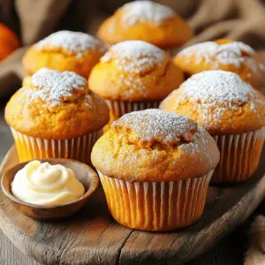 - 1 ½ cups all-purpose flour - 1 teaspoon baking soda - ½ teaspoon baking powder - 1 teaspoon ground cinnamon - ½ teaspoon ground nutmeg - ½ teaspoon ground ginger - ½ teaspoon salt - 1 cup pumpkin puree - ½ cup brown sugar, packed - ½ cup granulated sugar - ½ cup vegetable oil - 2 large eggs - 1 teaspoon vanilla extract - ½ cup chopped walnuts or pecans - ½ cup chocolate chips These ingredients make a perfect blend for spiced pumpkin muffins. The dry ingredients create a light and fluffy texture, while the wet ingredients keep the muffins moist and flavorful. Pumpkin puree adds a rich taste and a lovely orange hue. The spices—cinnamon, nutmeg, and ginger—bring warmth to each bite, making these muffins an autumn favorite. I love adding walnuts or chocolate chips for an extra crunch and sweetness. These add-ins are not just tasty; they also give the muffins a delightful texture. You can mix and match these ingredients based on your taste. Enjoy crafting your perfect spiced pumpkin muffin! Preheat your oven to 350°F (175°C). This is the perfect temperature for baking. Line a muffin tin with paper liners or lightly grease each cup. This step helps the muffins to come out easily. In a mixing bowl, whisk together the flour, baking soda, baking powder, spices, and salt. Use ground cinnamon, nutmeg, and ginger for that warm flavor. Mixing these dry ingredients well is key for even taste. In a large bowl, blend the pumpkin puree, brown sugar, granulated sugar, vegetable oil, eggs, and vanilla extract. Whisk them until the mix is smooth. This mixture brings moisture and sweetness to your muffins. Gradually add the dry ingredients to the wet mixture. Stir gently until just combined. Be careful not to overmix. The batter should remain slightly lumpy for the best texture. If you want, fold in the chopped walnuts or pecans and chocolate chips. These add a nice crunch and sweetness. They make the muffins even more delightful. Use a cookie scoop or spoon to fill each muffin cup about two-thirds full. Bake in your preheated oven for 18-20 minutes. Check with a toothpick; it should come out clean when done. Once baked, allow them to cool in the muffin tin for about 5 minutes before moving to a wire rack. To make the best spiced pumpkin muffins, avoid overmixing. Overmixing can make your muffins dense. Stir the batter gently until it just comes together. This method keeps your muffins light and fluffy. Adjust your baking time if you make changes. If you add more ingredients, check the muffins a few minutes early. They should bake for 18-20 minutes. Use a toothpick to test for doneness. If it comes out clean, they are ready! Dust your muffins with powdered sugar for a sweet touch. This adds a nice finish and makes them look great. You can also serve them with cream cheese frosting. The creamy texture pairs well with the spices. Arrange your muffins on a wooden platter for a rustic look. This enhances the autumn vibe. Add a sprinkle of cinnamon on top for extra flavor. You can also place small autumn decorations around them, like mini pumpkins or colorful leaves. This makes your presentation fun and festive! {{image_2}} You can change up the spices in your muffins. Cardamom adds a warm touch. Allspice brings a sweet, deep flavor. You can also mix in fruit. Dried cranberries add a sweet and tart burst. Chopped apples work well, too, bringing moisture and flavor. If you need gluten-free muffins, swap all-purpose flour for gluten-free flour. Many options work well, like almond flour or a gluten-free blend. For a vegan version, replace the eggs with flax eggs. Mix one tablespoon of ground flaxseed with three tablespoons of water for each egg. You can also use applesauce as a substitute for oil. It keeps muffins moist while adding nutrition. As the holidays approach, think about adding peppermint for a fresh, festive flavor. You can also mix in seasonal fruits. Pears or sweet potatoes can enhance your muffins. These variations keep your recipe exciting and fun, perfect for any autumn gathering. You can store your spiced pumpkin muffins at room temperature. Place them in an airtight container. This keeps them soft and fresh. They will stay good for about three days. If your home is warm, use a cool spot. Avoid direct sunlight to prevent drying. If you want to keep your muffins fresh longer, refrigerate them. Place muffins in a sealed bag or container. They can last up to a week in the fridge. When ready to eat, let them sit at room temperature for a bit. This helps bring back their soft texture. Freezing is a great way to save muffins for later. Wrap each muffin in plastic wrap. Then place them in a freezer-safe bag. They can stay fresh for about three months. When you want to enjoy one, thaw it overnight in the fridge. You can also warm it in the microwave for a few seconds. Enjoy your tasty treat anytime! Spiced pumpkin muffins last about 3 to 5 days at room temperature. Keep them in an airtight container. This helps keep them soft and fresh. If you want them to last longer, store them in the fridge for up to a week. Yes, you can use fresh pumpkin. Just make sure to cook and puree it first. Fresh pumpkin gives a nice flavor and texture. It can be a bit more watery, so strain it if needed. You can use melted coconut oil or unsweetened applesauce as a substitute. Both options add moisture and flavor. Applesauce can make the muffins a bit softer and sweeter. Spiced pumpkin muffins can be a healthy treat. They have pumpkin, which is high in vitamins. The brown sugar and spices add flavor without too many calories. If you add nuts, they boost protein and healthy fats. To help your muffins rise, use fresh baking soda and baking powder. Make sure to mix the dry and wet ingredients gently. Do not overmix; a lumpy batter helps create fluffy muffins. Lastly, fill each cup about two-thirds full to give them space to rise. In this post, we explored the essentials for making spiced pumpkin muffins, from gathering your ingredients to perfecting the bake. You learned the right mix of dry and wet components, plus tasty add-ins. I shared tips on storage and how to make variations for every season. Remember, avoid overmixing to keep your muffins light and fluffy. With these steps, your baking will impress friends and family. Enjoy the process and fill your home with the warm scent of fresh muffins!