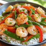 - 1 lb (450g) large shrimp - 2 tablespoons vegetable oil - 4 cloves garlic, minced - 1 red bell pepper, sliced - 1 cup snap peas - 1 carrot, julienned - 2 tablespoons low-sodium soy sauce - 1 tablespoon oyster sauce (optional) - 1 teaspoon sesame oil This dish starts with key ingredients. Large shrimp offer a great base. The vegetable oil helps cook everything evenly. Garlic adds a strong flavor that wakes up your taste buds. For the vegetables, I love using a red bell pepper. It brings sweetness and color. Snap peas add a nice crunch, while julienned carrots give a hint of earthiness. Together, they make the dish bright and fresh. The sauces are just as important. Low-sodium soy sauce adds saltiness without too much sodium. If you like, add oyster sauce for a deeper flavor. Lastly, sesame oil gives a lovely finish. It adds richness that ties everything together. Gather these ingredients before you start cooking. Having everything ready makes the process smooth and fun! Heating the oil: Start by heating 2 tablespoons of vegetable oil in a large skillet or wok over medium-high heat. You want the oil hot but not smoking. This helps the shrimp cook quickly and evenly. Sautéing garlic and ginger: Once the oil is hot, add 4 cloves of minced garlic and 2 tablespoons of grated fresh ginger. Sauté them for about 30 seconds. You’ll smell a lovely aroma, which means it's time for the next step. Adding bell peppers, snap peas, and carrots: Next, toss in 1 sliced red bell pepper, 1 cup of snap peas, and 1 julienned carrot. Stir-fry these for about 3-4 minutes. You want the veggies tender but still crisp. Stir-frying technique: Keep the vegetables moving in the pan. This helps them cook evenly and keeps them crunchy. Stir-frying is quick, so stay close and watch them. Returning shrimp to skillet: Now, return the cooked shrimp to the skillet. Mix them well with the veggies. This allows all the flavors to blend. Final seasoning and serving suggestions: Add 2 tablespoons of low-sodium soy sauce, 1 tablespoon of oyster sauce (if you like), and 1 teaspoon of sesame oil. Stir everything together and cook for 2 more minutes. Season with salt and pepper to taste. Just before serving, mix in the white parts of 3 chopped green onions. Serve this dish over cooked jasmine rice or noodles and top it with the green onion greens. Enjoy your meal! To make your garlic ginger shrimp stir-fry shine, focus on seasoning. Start with salt and pepper. Taste as you go. You can always add more, but you can't take it out. Fresh ingredients matter too. Use fresh garlic and ginger for the best taste. They provide a bright flavor that dried spices can't match. Stir-frying is fast but needs attention. Heat your oil until it shimmers. This step helps your food cook evenly. Add garlic and ginger first, stirring quickly. This keeps them from burning. When you add shrimp, don’t crowd the pan. Cook in batches if needed. For vegetables, keep them crisp. Stir-fry them just until tender but still bright. This keeps their crunch and color. Pair your stir-fry with jasmine rice or noodles. Both options soak up the flavors well. For a beautiful dish, garnish with green onions. Just chop the green parts and sprinkle on top. It adds color and freshness. You might also add a sprinkle of sesame seeds for crunch. Enjoy your meal with a splash of lime for extra zest! {{image_2}} You can easily change the protein in this dish. If you want, try chicken, tofu, or beef. Each option brings a new taste. For a seafood twist, use scallops or fish. Add different vegetables to make it your own. You can use broccoli, bell peppers, or zucchini. These veggies add color and crunch. Just make sure to cut them small for even cooking. To mix up the flavor, add different sauces. Try teriyaki or sweet chili sauce for a sweet kick. You can also sprinkle in some red pepper flakes or chili paste for heat. Fresh herbs like cilantro or basil can brighten the dish. Just add them at the end for the best flavor. If you need a gluten-free option, use tamari instead of soy sauce. This keeps the taste while meeting dietary needs. For a low-carb meal, skip the rice or noodles. Serve the stir-fry over a bed of cauliflower rice instead. It’s a great way to enjoy the dish while cutting carbs. To keep your Garlic Ginger Shrimp Stir-Fry fresh, store it in an airtight container. Place it in the fridge right after it cools. This helps prevent bacteria growth. Your stir-fry can last in the fridge for up to three days. If you want to keep it longer, consider freezing it. When reheating, use a skillet or pan over low heat. This method helps maintain the dish's flavor and texture. Stir gently to avoid overcooking the shrimp. You can also add a splash of water or broth to keep it moist. Avoid microwaving, as this can make the shrimp rubbery and the veggies soggy. Yes, you can freeze Garlic Ginger Shrimp Stir-Fry. To freeze, let it cool completely. Then, place it in a freezer-safe bag or container. Remove as much air as possible to prevent freezer burn. It can last up to three months in the freezer. To thaw, move it to the fridge overnight. Reheat it gently in a pan for the best results. Cooking shrimp is quick and easy. It usually takes about 2 to 3 minutes. When shrimp turn pink and curl up, they are done. Overcooking can make them tough. Keep an eye on them while cooking. Yes, you can use frozen shrimp. First, thaw the shrimp in the fridge overnight. If you are short on time, you can place them in cold water for about 15-20 minutes. Once thawed, pat them dry before cooking. This helps them sear better in the pan. This dish pairs well with many sides. Here are some ideas: - Cooked jasmine rice - Noodles, like soba or udon - Steamed broccoli or bok choy - A fresh salad with a light dressing These options will complement the flavors of the shrimp stir-fry nicely. Enjoy your meal! This blog post covered a tasty Garlic Ginger Shrimp Stir-Fry. We explored key ingredients, from shrimp to fresh veggies and sauces. I shared easy steps for cooking and tips to enhance flavor. You learned how to adapt the recipe with swaps and modifications for your diet. Always remember to store leftovers properly to maintain taste. With these tips, you can make a delicious dish any night of the week. Try it out and enjoy a quick, healthy meal!