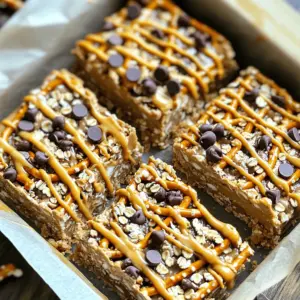 To make No-Bake Peanut Butter Pretzel Bars, you need a few simple ingredients. Each one plays a key role in creating that perfect bite. Here’s what you will need: - 1 ½ cups crushed pretzels - 1 cup peanut butter (creamy or crunchy) - ½ cup honey or maple syrup - 2 cups rolled oats - 1 cup chocolate chips (semi-sweet or dark) - ½ teaspoon salt - ½ teaspoon vanilla extract - ¼ cup mini chocolate chips for topping (optional) These ingredients come together to create a treat that is both sweet and salty. The pretzels add a nice crunch, while the peanut butter and chocolate create a smooth and rich flavor. You can choose creamy or crunchy peanut butter based on your taste. Honey adds sweetness, but maple syrup works well too if you prefer a different flavor. Using rolled oats gives the bars a hearty texture. The addition of semi-sweet or dark chocolate chips adds a lovely richness. The salt and vanilla extract enhance all the flavors, making each bite delightful. If you want a fun touch, sprinkle mini chocolate chips on top before chilling. Gather these ingredients, and you will be ready to create a tasty treat. 1. Start by mixing the dry ingredients. In a large bowl, combine 1 ½ cups of crushed pretzels and 2 cups of rolled oats. Stir them well to blend. 2. Next, heat the peanut butter mixture. In a small saucepan, add 1 cup of peanut butter, ½ cup of honey or maple syrup, ½ teaspoon of salt, and ½ teaspoon of vanilla extract. Heat it over low heat. Stir until the mix is smooth and well combined. 3. Now, combine the wet and dry ingredients. Remove the saucepan from the heat. Pour the peanut butter mixture over the pretzel and oat mix. Stir it all together until the dry ingredients are well coated. Finally, fold in 1 cup of chocolate chips, making sure they are evenly spread. 1. Prepare the baking pan. Take an 8x8 inch or 9x9 inch square pan. Line it with parchment paper, leaving some paper hanging over the edges. This helps with easy removal later. 2. Press down the mixture firmly. Transfer the peanut butter mix into the pan. Use a spatula or your hands to press it down evenly. Make sure it's compact and smooth on top. 3. Top with mini chocolate chips if you like. Sprinkle ¼ cup of mini chocolate chips on top. Gently press them into the bars so they stick. 1. Refrigerate the bars. Place the pan in the fridge for at least 2 hours. This helps the bars to firm up and hold their shape. 2. Cut into bars. Once the bars are set, lift them out of the pan using the parchment paper. Cut them into squares or bars with a sharp knife. Enjoy your tasty treat! To make sure your no-bake bars turn out well, you need the right consistency. The mixture should be thick and sticky. If it's too dry, add a bit more peanut butter or honey. If it's too wet, add some more oats or pretzels. Pressing firmly is key for a better texture. Use your hands or a spatula to pack the mixture into the pan. This helps the bars hold together better after chilling. If you want to change things up, there are great peanut butter alternatives. Almond butter or sun butter works well too. Just remember, each will bring its own flavor to the bars. For sweetener options, you can swap honey or maple syrup with agave syrup or brown rice syrup. Each sweetener will add its own twist. You can make your bars unique by adding nuts or seeds. Chopped almonds, walnuts, or pumpkin seeds give more crunch and nutrition. Using different types of chocolate can also change the taste. Try white chocolate for a sweeter treat, or dark chocolate for a richer flavor. This allows you to create a bar that fits your taste perfectly. {{image_2}} You can easily change the taste of your no-bake peanut butter pretzel bars. One fun way is to add cocoa powder. Just mix in about ¼ cup to give your bars a rich chocolate flavor. This simple tweak makes each bite taste like a treat from a bakery. Another option is to mix in dried fruits. You can use raisins, cranberries, or even chopped apricots. Dried fruits add sweetness and chewiness. Try adding about ½ cup for a fruity twist. If you need a gluten-free option, simply use gluten-free pretzels. They work just as well as regular ones. Make sure your oats are gluten-free too. This way, everyone can enjoy these tasty bars. For a vegan version, swap honey for maple syrup. Use dark chocolate chips that are dairy-free. This keeps the flavor rich while making it plant-based. You can easily adjust the ingredient amounts for your needs. If you want smaller bars, cut the recipe in half. This gives you about 8 bars. If you have a crowd, double the recipe. You’ll get around 32 bars, perfect for sharing. Just remember to adjust your baking pan size based on the amount you choose to make. To keep your no-bake peanut butter pretzel bars fresh, store them in an airtight container. A glass or plastic container works well. If you have leftover bars, you can also wrap them tightly in plastic wrap and then place them in the container. This extra layer will help keep them from drying out. At room temperature, these bars last about 3 to 5 days. For the best flavor and texture, I recommend storing them in the fridge. When refrigerated, they can last up to 2 weeks. The cool temperature helps them stay firm and delicious. If you want to keep your bars for longer, freezing is a great option. Wrap each bar in plastic wrap and place them in a freezer-safe bag. Make sure to remove as much air as possible. They can last up to 3 months in the freezer. When you're ready to enjoy them, just take them out and let them thaw at room temperature for a bit. Can I use crunchy peanut butter? Yes, you can use crunchy peanut butter. It adds a nice texture to the bars. If you like a little crunch, this is a great choice. How long do these bars need to chill? These bars need to chill for at least 2 hours. This helps them set properly. If you can wait longer, that’s even better! What can I substitute for honey or maple syrup? You can use agave syrup or brown rice syrup instead. Both will keep the bars sweet and tasty. Just make sure to use the same amount. Why are my bars too crumbly? If your bars are too crumbly, you may not have enough wet ingredients. Try adding a bit more peanut butter or sweetener. This will help bind the mixture better. How do I know when the bars are set properly? The bars are set when they feel firm to the touch. You should be able to lift them out of the pan without them falling apart. If they feel soft, give them more chill time. You can create tasty no-bake peanut butter pretzel bars with simple steps. We covered the ingredients, the preparation process, and helpful tips. Experiment with flavors and storage methods to make these bars your own. These treats are easy to customize and share. Enjoy them fresh or stored for later. With a bit of practice, you’ll master a healthy snack that everyone loves. Keep creating and have fun with your recipes!