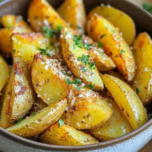 - 4 medium-sized russet potatoes, washed and cut into wedges - 3 tablespoons olive oil - 4 cloves garlic, minced - 1 teaspoon dried oregano - 1 teaspoon onion powder - 1 teaspoon smoked paprika - ½ cup grated Parmesan cheese - Salt and pepper to taste - Fresh parsley, chopped for garnish (optional) Start with fresh russet potatoes. They give the best texture. Wash them well to remove dirt. Cut them into wedges, making sure they are even. This helps them cook evenly. Use a large bowl for mixing. This gives you space to toss the ingredients well. Mince the garlic finely to spread the flavor. Use good quality olive oil for better taste. Always measure out your spices to keep flavors balanced. If you want a twist, try sweet potatoes. They add a nice sweetness. For a dairy-free option, skip the Parmesan. You can use nutritional yeast for a cheesy flavor. If you like heat, add cayenne pepper to the mix. Fresh herbs like thyme or rosemary can replace oregano for a different taste. First, set your air fryer to 400°F (200°C). Let it preheat for about 5 minutes. This step helps the potato wedges cook evenly. A hot air fryer gives a nice, crispy finish. Wash 4 medium-sized russet potatoes well. Cut them into wedges, aiming for uniform sizes. In a large bowl, combine the wedges with 3 tablespoons of olive oil. Toss them so every wedge gets coated. Next, add 4 minced garlic cloves, 1 teaspoon of dried oregano, 1 teaspoon of onion powder, and 1 teaspoon of smoked paprika. Sprinkle in salt and pepper to taste. Mix everything until the wedges are fully seasoned. Finally, sprinkle ½ cup of grated Parmesan cheese over the seasoned wedges and mix gently. Place the seasoned potato wedges in the air fryer basket. Make sure they are in a single layer for best results. If your air fryer is small, cook in batches. Set the timer for 15 to 20 minutes. Halfway through, shake the basket to cook all sides evenly. When done, the wedges should be golden brown and crispy. Let them cool for a couple of minutes. If you like, garnish with fresh chopped parsley before serving. Enjoy your crispy delight! To get that nice crunch, preheat your air fryer to 400°F (200°C). This step is key. It helps the potato wedges cook evenly and turn golden brown. Make sure to coat the wedges well with olive oil. This oil gives them flavor and helps with crispiness. Shake the basket halfway through cooking. This ensures every side gets crispy. If your air fryer is small, cook in batches. This keeps the heat steady. While garlic and Parmesan are delicious, you can mix things up. Try adding chili flakes for a spicy kick. You can use fresh herbs like rosemary or thyme for a fresh taste. Swap the Parmesan for cheddar cheese if you want a different flavor. You can even add lemon zest for a bright twist. The options are endless! Experiment to find your favorite mix. One mistake is overcrowding the air fryer. If you pile the wedges too high, they won’t crisp up. Always lay them in a single layer. Another mistake is not seasoning enough. Taste is key! Always add salt and pepper for balance. Don't skip the preheating step, as it helps achieve that perfect texture. Lastly, let the wedges cool for a few minutes after cooking. This helps them firm up and makes them easier to eat. {{image_2}} To kick up the heat, add some spice to your wedges. Start with the same ingredients. Then, mix in 1 teaspoon of cayenne pepper or red pepper flakes. This adds a fiery kick. You can adjust the spice level to suit your taste. Pair these spicy wedges with a cooling dip, like ranch or yogurt sauce. For a creamy twist, sprinkle extra cheese on top of your wedges. Use a mix of mozzarella and cheddar instead of just Parmesan. Add 1 tablespoon of fresh herbs like thyme or rosemary to the mix. These herbs will add a lovely aroma and flavor. This variation is perfect for cheese lovers. If you crave something sweeter, swap russet potatoes for sweet potatoes. Cut them into wedges and follow the same steps. The sweetness pairs well with garlic and Parmesan. You may want to reduce the cooking time by a few minutes, as sweet potatoes cook faster. Enjoy a healthier twist that’s still delicious! After cooking your Air Fryer Garlic Parmesan Potato Wedges, let them cool. Place them in a sealed container. Store in the fridge for up to three days. Make sure they cool down before sealing. This keeps them crispy longer. Avoid stacking them while they cool. This helps prevent sogginess. When you're ready to enjoy leftovers, you have a few options. The best way is to use the air fryer. Set it to 350°F (175°C). Heat for about 5 to 7 minutes. This brings back the crispiness. You can also use an oven. Preheat to 375°F (190°C) and bake for 10-12 minutes. Microwave reheating is not recommended. It makes them soft and chewy. If you want to freeze your wedges, it’s simple. First, let them cool completely. Place them in a single layer on a baking sheet. Freeze for about 1 hour. Once they are firm, transfer them to a freezer bag. They can last up to three months. When you're ready to eat, cook them from frozen in the air fryer. This ensures they stay crispy. Cook the potato wedges for 15 to 20 minutes at 400°F (200°C). Check them halfway through. Shake the basket to mix the wedges. They should be golden brown and crispy when done. If you like them extra crispy, add a few more minutes. Keep an eye on them to avoid burning. Yes, you can use other potatoes! Yukon gold or sweet potatoes work well. Each type adds a different flavor. Russet potatoes give a classic taste and texture. Sweet potatoes offer a hint of sweetness. Just remember to adjust cooking times if needed, based on the size of your wedges. Garlic Parmesan potato wedges pair well with many dishes. Try them with grilled chicken or burgers. They also go great with dipping sauces like ranch or ketchup. For a full meal, serve them alongside a fresh salad. You can even enjoy them as a tasty snack on their own! This blog post shared how to make tasty air fryer potato wedges. We covered the right ingredients, prep tips, and cooking steps. I also shared tips for a perfect crisp and tasty seasoning. You learned about different wedge variations and how to store them well. With these simple steps, you can make delicious potato wedges that everyone will love. Enjoy creating these snacks and share them with friends and family!