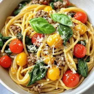 - 8 oz whole wheat pasta (spaghetti or penne) - 1 lb lean ground beef - 1 cup cherry tomatoes, halved - 1 cup spinach, roughly chopped - 2 tablespoons olive oil - 2 cloves garlic, minced - 1 teaspoon Italian seasoning - 1/4 cup grated Parmesan cheese - 1/2 cup low-sodium beef broth - Fresh basil leaves - Extra Parmesan cheese This dish uses whole wheat pasta, which adds fiber. Lean ground beef packs in protein, while cherry tomatoes bring sweetness. Spinach adds color and nutrients. The olive oil and garlic create a great base for flavor. Italian seasoning gives it a warm, herby touch. The beef broth keeps everything moist. Finally, Parmesan cheese ties it all together with a salty kick. You can top it off with fresh basil or more Parmesan for extra flavor. This meal is not just quick; it’s also colorful and healthy. Enjoy the vibrant mix of flavors and textures! - Boil salted water in a large pot. - Add 8 oz of whole wheat pasta. - Cook until al dente, about 8-10 minutes. - Drain the pasta and reserve 1/2 cup of pasta water. - Heat 2 tablespoons of olive oil in a skillet. - Add 2 minced garlic cloves and sauté until fragrant. - Add 1 lb of lean ground beef and crumble it. - Cook until browned, about 5-7 minutes. - Stir in 1 cup of halved cherry tomatoes and 1 teaspoon of Italian seasoning. - Cook for 3-4 minutes until tomatoes soften. - Pour in 1/2 cup of low-sodium beef broth and stir. - Add the cooked pasta and 1 cup of roughly chopped spinach. - Toss everything together, using reserved pasta water to create a light sauce. - Avoid overcooking the beef: Cook the beef until it is just browned. This keeps it juicy and tender. If you overcook it, the beef can become tough and dry. Check it often while cooking. - How to achieve a creamy sauce: Reserve some pasta water before draining. This water adds starch and helps the sauce cling to the pasta. Stir in the Parmesan cheese after mixing the pasta, beef, and sauce. It creates a smooth and creamy finish. - Multi-tasking tips for efficiency: Start boiling the water for the pasta as you brown the beef. This saves time. While the beef cooks, chop the spinach and tomatoes, so everything is ready to go. - Importance of pasta water for sauce texture: The pasta water is key. It helps thicken the sauce without making it heavy. Add a little at a time until you get your desired consistency. It makes a big difference! - Accompaniments and side dishes: Serve your beef pasta with a simple salad or garlic bread. A side of steamed veggies also works well. These add color and nutrition to your meal. - Meal prep ideas for busy nights: This dish is great for meal prep. Cook a large batch and store it in containers. You can easily reheat it for lunch or dinner. Add fresh herbs before serving to brighten the flavors. {{image_2}} You can easily change up the proteins in this dish. Try chicken, turkey, or even plant-based options like lentils or chickpeas. Each choice brings a new taste and texture. You can also switch the pasta. Whole wheat spaghetti or penne works great, but feel free to use gluten-free or chickpea pasta for a twist. Adding vegetables can really boost flavor. Bell peppers, zucchini, or mushrooms add color and nutrients. You can also spice it up! Red pepper flakes add heat, while fresh herbs like parsley or thyme bring freshness. Experiment with your favorite flavors to make this dish your own. For those avoiding gluten, use gluten-free pasta. There are many great brands available today. If you want a low-carb meal, try spiralized veggies like zucchini or spaghetti squash instead of pasta. These options keep your dish tasty and healthy while fitting your dietary needs. To store leftovers, let the pasta cool to room temperature. Place it in an airtight container. This helps lock in flavor and moisture. You can keep it in the fridge for up to three days for best quality. If you want to freeze the dish, let it cool completely first. Transfer the pasta to a freezer-safe container. It can stay in the freezer for about three months. To thaw, move it to the fridge overnight. For quick thawing, you can use the microwave on low power. When reheating, add a splash of water or broth to keep it moist. For best practices when reheating, use a skillet over medium heat. Stir often to ensure even heating. You can also use the microwave. Add a little extra broth to keep the dish fresh and flavorful. Always check the temperature to make sure it is hot throughout before serving. This dish is quick! You need about 10 minutes to prep and 20 minutes to cook. In total, it takes about 30 minutes to get this tasty meal on the table. Yes, you can! This beef pasta keeps well. You can make it ahead and store it in the fridge for up to three days. Just heat it on the stove or in the microwave before serving. Consider prepping the ingredients, like chopping tomatoes and spinach, the night before. This saves time on busy days. Feel free to get creative! You can swap lean ground beef for ground turkey or chicken. If you want a vegetarian option, try using lentils or chickpeas instead. You can also mix in other veggies, like bell peppers or zucchini. Using different pasta shapes can change the dish too. Try penne, fusilli, or even gluten-free pasta if you need it. This blog post covered a quick and healthy recipe for Minute Protein Beef Pasta. You learned about key ingredients like whole wheat pasta and lean ground beef. The step-by-step instructions guide you from cooking the pasta to combining flavors with fresh veggies and seasonings. We shared tips for meal prep and variations to fit your diet. Remember, cooking can be simple and fun. With these ideas, you can make a tasty meal in no time. Enjoy experimenting and finding your favorite version!