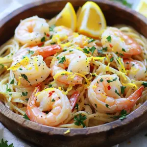 - 1 pound large shrimp, peeled and deveined - 8 ounces linguine or spaghetti - 4 tablespoons unsalted butter - 4 cloves garlic, minced - 1 lemon, zested and juiced - 1 teaspoon red pepper flakes (optional) - 1 cup low-sodium chicken broth - Salt and pepper, to taste - 1/4 cup fresh parsley, chopped - 2 tablespoons olive oil For this recipe, you need clear measurements. You will use: - 1 pound of shrimp. This makes it filling. - 8 ounces of pasta. Linguine or spaghetti works best. - 4 tablespoons of butter. This adds richness. - 4 cloves of garlic. Fresh garlic brings great flavor. - 1 lemon for zest and juice. Lemon brightens the dish. - 1 teaspoon of red pepper flakes. This adds a hint of heat. - 1 cup of chicken broth. It helps create the sauce. - Salt and pepper for taste. These are essential seasonings. - 1/4 cup of parsley. Chopped fresh parsley adds color. - 2 tablespoons of olive oil. This is for cooking the shrimp. You can tweak this recipe if you need to. Here are some ideas: - Use shrimp with the shell on for more flavor. - Swap linguine for another type of pasta, like fettuccine. - If you want a lighter dish, use less butter. - Try garlic powder if you don’t have fresh garlic. - Use vegetable broth instead of chicken broth for a veggie option. - Replace parsley with basil for a different taste. - Omit red pepper flakes if you prefer no heat. This recipe allows for flexibility. You can make it your own! Start by boiling salted water in a large pot. Once it boils, add 8 ounces of linguine or spaghetti. Cook the pasta according to the package instructions. After cooking, save 1 cup of pasta water. Drain the pasta and set it aside. In a big skillet, heat 2 tablespoons of olive oil over medium heat. Add 1 pound of large shrimp that are peeled and deveined. Season the shrimp with salt, pepper, and red pepper flakes if you like spice. Cook the shrimp for 2-3 minutes on each side. They should turn pink and opaque. Once done, remove the shrimp from the skillet and set them aside. In the same skillet, add 4 tablespoons of unsalted butter and melt it. Once melted, add 4 cloves of minced garlic. Sauté the garlic for about 1 minute until it smells great. This step brings out the garlic's flavor. Next, pour in 1 cup of low-sodium chicken broth and the juice from 1 lemon. Scrape any bits stuck to the skillet. Bring the mixture to a simmer. Stir in the lemon zest and the reserved pasta water. Let this simmer for 2-3 minutes to blend the flavors. Add the cooked pasta and sautéed shrimp back into the skillet. Toss everything together to coat the pasta and shrimp in the sauce. If it looks dry, pour in more pasta water. Taste the dish and add salt and pepper as needed. Remove from heat and stir in 1/4 cup of chopped fresh parsley. Let it sit for a minute to enhance the flavors. To get the best shrimp, use large shrimp. They cook fast and stay juicy. Cook them just until they turn pink and opaque. This usually takes about 2-3 minutes per side. If you overcook them, they can become tough. Always remove them from the pan when they look perfect. Let them rest while you prepare the sauce. Your sauce should be bright and rich. Start by melting the butter and adding garlic. Let the garlic cook until it smells great but do not burn it. When you add chicken broth and lemon juice, make sure to scrape any bits from the bottom. This adds flavor. If the sauce seems too thick, add reserved pasta water a little at a time. This will help create a silky texture. To serve your dish, use a large bowl or plate for a nice look. Place the shrimp and pasta in the center. Sprinkle chopped parsley on top for a pop of color. You can also add lemon wedges on the side. This adds freshness and makes the dish look even better. Making it look great will impress your guests! {{image_2}} You can make this shrimp scampi even better by adding vegetables. Spinach, cherry tomatoes, or bell peppers work great. Just sauté them with the shrimp for a few minutes. This adds color and nutrients to your meal. You can also try adding asparagus or zucchini. They cook quickly and add a nice crunch. Make sure to cut them into small pieces for even cooking. If you want a gluten-free dish, swap the pasta. Use gluten-free linguine or spaghetti. There are many options on the market now. You can also use spiralized vegetables like zucchini or carrots. These are great low-carb choices. They cook faster than pasta, so watch them closely. You can change the flavor to match your mood. For a creamier sauce, add heavy cream or a splash of white wine. If you like it spicy, add more red pepper flakes or some diced jalapeños. Fresh herbs like basil or thyme can also enhance the dish. Experimenting with flavors lets you create a meal that fits your taste. To store your leftover shrimp scampi, let it cool first. Place it in an airtight container. Use a glass or plastic container with a tight lid. This keeps it fresh and prevents odors. Store it in the fridge for up to three days. If you want to keep it longer, freezing is a good option. When you're ready to eat, you can reheat the shrimp scampi. I suggest using the stove for the best results. Place it in a skillet over low heat. Add a splash of chicken broth or water to keep it moist. Stir it gently to heat evenly. You can also use the microwave. Heat it in short bursts, stirring in between. Make sure it’s hot all the way through. If you want to freeze shrimp scampi, it’s easy! Pack it in a freezer-safe container. Leave some space at the top for expansion. This meal can last up to three months in the freezer. When you want to eat it, thaw it overnight in the fridge. Then, reheat it as mentioned before. This way, you enjoy a delicious meal anytime! Shrimp scampi can last up to three days in the fridge. Store it in an airtight container. Make sure it cools down before you put it away. This helps keep the shrimp fresh and safe to eat. Yes, you can use frozen shrimp! Just thaw them first. Place the shrimp in cold water for about 15 minutes. After thawing, peel and devein them if needed. This makes cooking quick and easy. You can serve shrimp scampi with many sides. Here are some great options: - Garlic bread - A fresh green salad - Steamed vegetables - Rice or couscous These sides complement the flavors of the dish well. The recipe is mildly spicy with red pepper flakes. If you like heat, add more flakes. If you prefer less spice, skip them altogether. Adjusting the spice level is easy and makes it your own! This blog post covered all you need for shrimp scampi. We went through the ingredients, measurements, and swaps. Then, I guided you through cooking, from pasta to the final dish. I shared tips to get the best shrimp texture and sauce. We also looked at fun variations and smart storage tips. In the end, shrimp scampi is easy and delicious. Enjoy making it your way!
