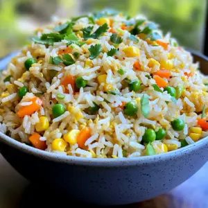 To make this dish, you need a few key items: - 3 cups cooked jasmine rice (best if it's day-old) - 4 tablespoons unsalted butter - 4 cloves garlic, minced - 1 small onion, finely chopped - 1 cup mixed vegetables (carrots, peas, corn) - 2 green onions, sliced - 3 tablespoons soy sauce - 1 teaspoon sesame oil - 1 teaspoon ground black pepper - Salt to taste - Fresh cilantro for garnish (optional) These ingredients create a rich base of flavor, making your fried rice truly special. Feel free to get creative with your fried rice. You can add: - Bell peppers, diced - Mushrooms, sliced - Eggs, scrambled - Peas, fresh or frozen - Sesame seeds for crunch Adding these can change the flavor and texture. Mix and match based on what you have at home! If you're missing an ingredient, don’t worry. Here are some swaps: - Use any type of cooked rice if jasmine isn't available. - Swap butter for olive oil for a lighter option. - Replace soy sauce with tamari for a gluten-free version. - Use garlic powder if you don’t have fresh garlic. These substitutions help you adapt the recipe to your pantry and make it your own. Start by gathering your ingredients. You need fresh vegetables and aromatics. Chop one small onion finely. Mince four cloves of garlic. Measure one cup of mixed vegetables. I love using carrots, peas, and corn for color and flavor. Next, heat a large non-stick skillet or wok over medium heat. Add two tablespoons of unsalted butter. Let it melt and swirl it around the pan. Once the butter is hot, add the chopped onion. Sauté it until it turns translucent, which takes about 2-3 minutes. This step builds a great base for the dish. Now, stir in the minced garlic. Cook it for about 30 seconds. Be careful not to burn it; you want that lovely garlic aroma filling your kitchen. After that, add your mixed vegetables. Stir-fry them for about 3-4 minutes until they are tender. Push the vegetable mixture to one side of the skillet. Add the remaining two tablespoons of butter to the empty side. Let it melt before you add the cooked jasmine rice. Using day-old rice gives the best texture. Spread the rice out in the pan and let it fry for 2-3 minutes without stirring. This helps create those crispy bits we all love. Once the rice is slightly crispy, mix it back with the vegetable mixture. Now it’s time to add flavor. Pour in three tablespoons of soy sauce, one teaspoon of sesame oil, and one teaspoon of ground black pepper. Add salt to taste. Stir everything well to combine. Cook for another 2-3 minutes. This allows all the flavors to meld together beautifully. To finish, mix in the sliced green onions and remove the skillet from heat. This final touch adds freshness. For serving, I recommend using a large bowl or dish. Garnish with fresh cilantro and extra sliced green onions for that pop of color. A drizzle of extra sesame oil adds even more flavor. Enjoy your homemade garlic butter fried rice—it’s better than takeout! Using leftover rice makes this dish better. Day-old jasmine rice works best. It dries out a bit, which helps the rice fry well. Freshly cooked rice can be too sticky. If you don't have leftover rice, spread fresh rice on a tray to cool. Let it sit for at least 30 minutes before using it. Soggy rice can ruin your fried rice. To avoid this, never add too much liquid. Use just enough soy sauce and sesame oil to coat the rice. Stir-frying the rice at high heat helps it crisp up. Make sure to fry the rice in batches if your skillet is small. This way, the rice gets enough heat. You can boost flavors with simple add-ins. Try adding cooked shrimp or chicken for protein. Toss in some scrambled eggs for extra richness. For a kick, add chili flakes or diced jalapeños. Fresh herbs like cilantro bring brightness. Mix and match these to make your fried rice unique. {{image_2}} You can easily make this dish vegetarian or vegan. To do this, skip the butter and use olive oil or vegan butter. You can also add more veggies like bell peppers or zucchini. This keeps the dish colorful and full of flavor. For added protein, toss in some chickpeas or edamame. These choices make the fried rice hearty and healthy. If you want protein, there are many great options. You can use cooked chicken, shrimp, or tofu. For chicken, dice it into small pieces and cook it first. For shrimp, add them after the garlic is fragrant. They only need a few minutes to cook through. For tofu, press and cube it, then fry it until golden. This gives a nice texture and flavor. To add a kick, make spicy garlic butter fried rice. You can mix in some red pepper flakes or a splash of sriracha. This adds heat without overpowering the dish. If you like it extra spicy, add diced jalapeños when cooking the veggies. Serve with lime wedges for a fresh finish. This version is perfect for those who love bold flavors. To keep your garlic butter fried rice fresh, store it right. Use an airtight container to hold the rice. Let it cool down to room temperature first. This helps prevent moisture buildup. Place it in the fridge if you plan to eat it within a few days. You can keep it for up to four days. If you want to save it longer, freezing is a great option. When you're ready to eat your leftover fried rice, reheat it well. I suggest using a skillet or wok for best results. Heat a bit of oil in the pan over medium heat. Add the rice and stir it often. This helps heat it evenly and keeps the texture nice. If the rice seems dry, splash in a bit of water or soy sauce. Heat until it's hot, usually about 5 to 7 minutes. To freeze your fried rice, first, let it cool. Then, scoop it into freezer-safe bags or containers. Be sure to squeeze out extra air before sealing. Label each bag with the date. When you're ready to use it, thaw it overnight in the fridge. Then follow the reheating instructions to enjoy your meal again. This method makes meal prep easy and keeps your dish tasty! Yes, you can use other rice types. Jasmine rice works best for this dish. Other options include basmati or long-grain rice. Just make sure the rice is cooked and cooled. This helps the grains stay separate and not clump together. To make garlic butter fried rice gluten-free, swap soy sauce for tamari. Tamari is a gluten-free option that tastes very similar. Always check labels to ensure the product is gluten-free. You can also use coconut aminos as a soy sauce alternative. Garlic butter fried rice pairs well with many sides. Try serving it with grilled chicken or shrimp for protein. You can also add a fresh salad or steamed broccoli for a healthy balance. For a fun twist, serve it with spring rolls or dumplings. Garlic butter fried rice is easy and tasty. We covered key ingredients, cooking tips, and fun variations. Whether you like chicken, shrimp, or vegan options, you can personalize this dish. Store any leftovers for later meals. Being creative with flavors makes it even better. Remember, using leftover rice helps achieve the right texture. Enjoy making this dish your own every time!