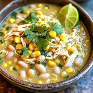 - 2 pounds boneless, skinless chicken breasts - 1 can (15 oz) white beans (like cannellini or great northern), drained and rinsed - 1 can (4 oz) diced green chilies The heart of this chili starts with chicken breasts. These add protein and a soft texture. White beans bring a creamy finish. They soak up flavors well. Diced green chilies add a mild heat and a fresh taste. - 1 teaspoon ground cumin - 1 teaspoon chili powder - ½ teaspoon smoked paprika - 1 teaspoon salt (to taste) - 2 cups low-sodium chicken broth Seasonings make all the difference in flavor. Cumin and chili powder offer warmth and depth. Smoked paprika gives a subtle smokiness. Salt enhances all these flavors. Low-sodium chicken broth keeps the dish light but rich. - 1 cup corn kernels (fresh, frozen, or canned) - ½ cup sour cream - ½ cup cream cheese, softened - Fresh cilantro, for garnish - Lime wedges, for serving Corn adds sweetness and crunch, balancing the chili. Sour cream and cream cheese create smoothness. They make the chili rich and creamy. Fresh cilantro offers a burst of color and flavor. Lime wedges give a zesty finish. Start by layering the chicken in the slow cooker. Place two pounds of boneless, skinless chicken breasts at the bottom. This helps the chicken soak up all the good flavors. Next, add the veggies. Scatter one chopped onion, two minced garlic cloves, and one can of diced green chilies over the chicken. The mix of onion and garlic creates a nice base for the chili. Now it’s time to incorporate the beans and spices. Add one can of drained white beans and one cup of corn kernels. Sprinkle in one teaspoon of ground cumin, one teaspoon of chili powder, half a teaspoon of smoked paprika, one teaspoon of salt, and half a teaspoon of black pepper. Gently stir everything together. Make sure the chicken is covered by the beans and spices. This allows the flavors to blend well. Pour in the low-sodium chicken broth, which is two cups. Try to pour it over the mixture without disturbing the layers. This keeps the chicken at the bottom and helps it cook evenly. Set the slow cooker to low for 6 to 8 hours or high for 3 to 4 hours. Cooking on low gives the chicken a chance to become very tender. Make sure to cover the slow cooker with the lid. This helps keep the heat in. When the chili is done cooking, remove the chicken breasts. Use two forks to shred the chicken into bite-sized pieces. Return the shredded chicken back into the pot. To add creaminess, stir in half a cup of softened cream cheese and half a cup of sour cream. Mix until everything is well combined. Taste and adjust seasoning if needed. Now your slow cooker white chicken chili is ready to serve! Ladle it into bowls and garnish with fresh cilantro and lime wedges. Enjoy the warmth and comfort of this hearty dish! To make the best slow cooker white chicken chili, you need to layer your ingredients well. Start with the chicken breasts at the bottom. This helps them cook evenly. Next, add the chopped onion, minced garlic, and diced green chilies. Make sure to cover the chicken. When you add the beans and spices, sprinkle them evenly over the top. This helps blend the flavors together. Pour the broth last, gently, to avoid disturbing the layers. If you want more heat, try adding extra chili powder or some diced jalapeños. For a great presentation, serve the chili in deep bowls. Make sure each bowl has a good scoop of chicken and creamy sauce. Top with fresh cilantro for a nice burst of color. A lime wedge on the side adds a zesty touch. Pair your chili with cornbread or tortilla chips for a satisfying meal. You can also add toppings like diced avocado or shredded cheese for extra flavor. Sometimes, chili can turn out too thick or too thin. If it’s too thick, add a bit more chicken broth or water and stir. If it’s too thin, let it cook longer with the lid off. This helps thicken it up. Common issues include bland taste or uneven cooking. If it’s bland, add more spices or salt. For uneven cooking, make sure to layer your ingredients properly next time. Remember, each step matters! {{image_2}} You can swap the chicken for turkey if you want a leaner option. Canned chicken is also a quick choice. For beans, try black beans or pinto beans. Each adds a new taste and texture. Want more spice? Add sliced jalapeños or a pinch of cayenne pepper. These will give your chili a nice kick. For toppings, think outside the box! Try creamy avocado or sharp cheese on top. They will enhance the flavors and make it look great. If you need gluten-free, just check the broth label. Most are safe, but some have gluten. For a dairy-free version, swap sour cream with cashew cream or coconut yogurt. These keep the creaminess while being dairy-free. Store your white chicken chili in proper containers. Use airtight or glass containers to keep it fresh. The chili stays good for about 3 to 4 days in the fridge. Make sure it cools down before you seal it up. This helps keep the flavors just right. If you want to save some for later, freezing is a great option. First, let the chili cool completely. Then, use freezer-safe bags or containers. Remove as much air as you can. This helps prevent freezer burn. When you’re ready to eat, thaw it in the fridge overnight. To reheat, warm it slowly on the stove or in the microwave. Stir it well to get an even heat. Don’t let those leftovers go to waste! You can turn your chili into new meals. Use it as a filling for tacos or burritos. Just spoon it into a tortilla, add toppings, and enjoy! You can also serve it over rice or pasta for a change. Transforming leftover chili keeps meals exciting. Cooking time varies based on your slow cooker setting. On low, it takes about 6 to 8 hours. If you're in a hurry, the high setting cooks it in 3 to 4 hours. Always check the chicken for doneness; it should shred easily. Yes, you can use frozen chicken. Just add an extra hour to the cooking time on low. If you want to thaw it first, place it in the fridge overnight. You can also use the microwave for quick thawing. Make sure it is fully cooked before serving. This chili pairs well with cornbread or tortilla chips. You can also serve it with a fresh salad or avocado slices. For drinks, a light beer or lemonade complements the flavors nicely. To add heat, include diced jalapeños or a pinch of cayenne pepper. You can also use hot sauce to taste. Start with a little, then adjust until it’s as spicy as you like. This blog post covered everything you need for tasty white chicken chili. We explored essential ingredients, step-by-step instructions, and helpful tips. You learned how to adjust the spice and even make swaps for diets. Remember, the secret is layering flavors and using a slow cooker for the best taste. Feel free to experiment with variations and serve it up hot. Whether you share leftovers or freeze for later, this chili is sure to please. Happy cooking!