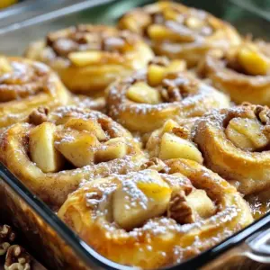 To make the Apple Pie Cinnamon Roll Bake, you need the following ingredients: - 2 cans of refrigerated cinnamon roll dough - 3 medium apples: peeled, cored, and diced - 1 teaspoon cinnamon - 1/2 teaspoon nutmeg - 1/4 cup brown sugar - 1 tablespoon lemon juice - 1/2 cup chopped walnuts or pecans (optional) - 1 cup granulated sugar - 1 tablespoon vanilla extract - 1/2 cup cream cheese, softened - 1 tablespoon milk - Icing from the cinnamon roll cans Each ingredient plays a key role in creating this warm, gooey treat. The cinnamon roll dough serves as a base filled with sweet apple chunks. The apples bring a fresh, fruity flavor. Cinnamon and nutmeg add warmth and spice. Brown sugar and lemon juice balance the sweetness and enhance the apple taste. If you choose to add nuts, they give a nice crunch. Cream cheese adds richness to the drizzle, making each bite extra special. With these easy-to-find ingredients, you can whip up a delightful dessert in no time! - Preheat your oven to 350°F (175°C). Grease a 9x13-inch baking dish. - Peel, core, and dice the 3 medium apples. Mix them in a bowl with cinnamon, nutmeg, brown sugar, and lemon juice. Toss until the apples are well coated. Set this mixture aside. - Open the two cans of cinnamon roll dough. Cut each roll into quarters. This makes mixing easier. - In a large bowl, mix the cut cinnamon rolls with the apple mixture. Make sure all pieces are evenly coated. - If you want some crunch, fold in 1/2 cup of chopped walnuts or pecans. This step adds great texture. - Pour the cinnamon roll and apple mixture into the greased baking dish. Spread it out evenly for even cooking. - In another bowl, mix 1/2 cup of softened cream cheese, 1 cup of granulated sugar, 1 tablespoon of vanilla extract, and 1 tablespoon of milk. Stir until it is smooth and creamy. Drizzle this mixture over the top of your bake. - Bake in the preheated oven for 30-35 minutes. Look for a golden brown top and make sure the cinnamon rolls are cooked through. - Once baked, take it out of the oven. Let it cool for 10 minutes. Drizzle the icing from the cinnamon roll cans over the top before serving. - Avoiding sogginess in the bottom layer: To prevent a soggy base, use a greased dish. Spread the apple mixture evenly. Make sure the cinnamon rolls are cut into smaller pieces for better baking. This helps them cook through without getting too wet. - Ensuring even cooking: Bake your dish at 350°F (175°C). This temperature allows for even heat. Keep an eye on the bake, especially towards the end. A golden top means it's done. If you spot browning too early, cover it with foil. - Serving suggestions for garnish: Once baked, let it cool for about 10 minutes. Dust with powdered sugar for a pretty look. Add a dollop of whipped cream or a scoop of vanilla ice cream on top. These simple touches make it more appealing. - Best accompaniments for serving: Serve warm with extra icing from the roll cans. A cup of coffee or spiced chai pairs well. These drinks enhance the cozy flavors of your dessert. - Overbaking or underbaking: Watch the clock! If you bake too long, the rolls can dry out. If underbaked, they may be gooey inside. Check the bake at 30 minutes. A toothpick inserted should come out clean. - Not mixing ingredients properly: Make sure to mix the apples and spices well. An even mix ensures every bite is flavorful. When combining the cinnamon rolls and apple mix, toss gently but thoroughly. This helps each piece soak up the flavors. {{image_2}} You can change the flavor of your Apple Pie Cinnamon Roll Bake easily. Adding other fruits makes it fun. Try pears or berries for a fresh twist. Just chop them up and mix them in with the apples. Spices can also give your dish a new kick. Instead of just cinnamon and nutmeg, use pumpkin spice for a warm, cozy flavor. It pairs well with apples and gives your bake a fall vibe. If you need a gluten-free option, look for gluten-free cinnamon roll dough. Many stores offer good brands that taste great. This way, everyone can enjoy your bake. For a dairy-free version, swap the cream cheese. You can use dairy-free cream cheese or even a nut-based spread. This keeps the creamy texture without the dairy. In fall, you can add a caramel drizzle for extra sweetness. It pairs so well with the apple flavor and makes it look fancy. During the holidays, try adding eggnog to the cream cheese mixture. It gives a festive twist that your guests will love. Just replace some of the milk with eggnog for a creamy holiday flavor. To store leftovers, let the dish cool first. Then, cover it with plastic wrap or foil. You can also use an airtight container. This keeps it fresh for later. When reheating, use the oven at 350°F (175°C). Heat for about 15-20 minutes. You can also microwave individual portions for 1-2 minutes. Make sure to check if it’s warm throughout. You can freeze this dish before or after baking. If you want to freeze it before baking, prepare it in the dish and cover it well. This way, you can bake it later. If you freeze it after baking, let it cool first. Then, wrap it tightly and place it in the freezer. To thaw, move it to the fridge for several hours or overnight. For the best taste, bake it fresh after thawing. In the fridge, the Apple Pie Cinnamon Roll Bake lasts about 3-4 days. Check for any signs of spoilage. If you see mold or notice a sour smell, it’s time to toss it. Always trust your senses. If it doesn’t look or smell right, do not eat it. Yes, you can prepare this bake ahead. To do this, follow these steps: - Make the apple mixture and mix it with the cinnamon rolls. - Pour it into the greased baking dish. - Cover it tightly with plastic wrap and place it in the fridge. - When you're ready to bake, remove it from the fridge. - Bake it straight from the fridge for about 30 to 35 minutes. You can use store-bought apple filling. This saves time and effort. Here are some pros and cons: Pros: - Quick and easy to use. - Consistent flavor and texture. Cons: - May contain preservatives. - Less fresh taste than homemade filling. Check for doneness by looking at the top. It should be golden brown. You can also use these tips: - Insert a toothpick into the center. If it comes out clean, it’s done. - The cinnamon rolls should feel firm and cooked through. - Let it cool for a few minutes before serving to set properly. In this blog post, I shared how to make a delicious Apple Pie Cinnamon Roll Bake. We covered all the key ingredients, detailed preparation steps, and provided helpful tips for perfecting your bake. You can easily customize this dish with fruits and spices. Finally, I discussed storage tips to keep your bake fresh. This recipe is simple and fun, perfect for any occasion. Enjoy creating your tasty treat!
