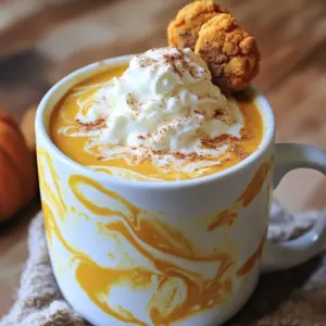 To make this cozy drink, you need simple and tasty ingredients: - 2 cups whole milk - 1 cup heavy cream - 1 cup white chocolate chips - 1/2 cup canned pumpkin puree - 1 teaspoon vanilla extract - 1 teaspoon pumpkin spice mix - 1/4 teaspoon ground cinnamon (plus more for garnish) - Whipped cream (for topping) - A few pumpkin spice cookies (for garnish, optional) These ingredients create a creamy and rich drink. The pumpkin puree adds a smooth texture and a hint of fall flavor. The blend of spices warms you up from the inside. For the best taste, I recommend using Ghirardelli white chocolate chips. They melt well and have a rich, creamy flavor. You can also try Nestlé or Guittard brands. Always check the label for quality ingredients. Good chocolate makes a big difference in your drink. Toppings can make your hot chocolate look and taste even better. You can use: - Whipped cream - A sprinkle of ground cinnamon - Crushed pumpkin spice cookies These extras add fun and flavor to your drink. You can also try drizzling some caramel sauce on top. Let your creativity shine! To make pumpkin spice white hot chocolate, start with a saucepan. Heat 2 cups of whole milk and 1 cup of heavy cream over medium heat. Watch the mixture closely. Heat it until it steams but does not boil. Stir occasionally to avoid scorching the milk. This is key for a smooth drink. Once the milk is steaming, add 1 cup of white chocolate chips. Stir well until they melt completely. The mixture should be creamy and smooth. Next, mix in 1/2 cup of canned pumpkin puree. This adds rich flavor and color. Then, add 1 teaspoon of vanilla extract, 1 teaspoon of pumpkin spice mix, and 1/4 teaspoon of ground cinnamon. Stir everything until it is well combined and heated through. Remove your saucepan from the heat once hot. Melting white chocolate can be tricky. Here are some tips to help you. First, make sure to use gentle heat. High heat can burn the chocolate. Stir often to help it melt evenly. You can also chop the chocolate chips into smaller pieces. This helps them melt faster. If you notice any lumps, don't worry. Keep stirring until they disappear. If you prefer, you can use a double boiler. This method offers more control over the heat. Just place a heat-safe bowl over a pot of simmering water. Pour the hot chocolate into mugs once it's ready. Top it generously with whipped cream. For a festive touch, sprinkle more ground cinnamon on top. You can also add a few pumpkin spice cookies on the rim of each mug. This adds a nice crunch and flavor. For an extra treat, serve your hot chocolate with a dash of extra pumpkin spice mix. Your friends and family will enjoy this creamy winter delight! To avoid burning your milk, heat it slowly. Use medium heat and stir often. This helps to mix the milk and cream, keeping it from sticking. You want it hot but not boiling. If you see bubbles, lower the heat. This step keeps your pumpkin spice white hot chocolate creamy and smooth. Fresh pumpkin spice mix makes a big difference in flavor. It gives your drink that warm, cozy taste. If your spice mix is old, it may lack flavor. Always check the date before using it. You can also make your own by mixing cinnamon, nutmeg, ginger, and allspice. Fresh spices lead to a better drink. To make your drink even tastier, try adding extra spices. A pinch of nutmeg can give it a nice kick. You might also use a bit more cinnamon for warmth. For a fun twist, add a dash of cayenne pepper for heat. These spices can elevate your pumpkin spice white hot chocolate to another level. {{image_2}} You can make a dairy-free version of pumpkin spice white hot chocolate. Use almond milk or oat milk instead of whole milk. For creaminess, swap heavy cream with coconut cream. This gives a rich, smooth taste. Use dairy-free white chocolate chips for sweetness. Follow the same steps in the recipe, and enjoy a tasty treat without dairy. Want a coffee kick? Add espresso to your pumpkin spice white hot chocolate. Brew one or two shots of espresso before you start. Mix the espresso in right after melting the white chocolate. This creates a delicious pumpkin spice latte flavor. You get warmth from the chocolate and a caffeine boost from the espresso. It's a great way to wake up on a chilly day. If you want a lighter drink, there are healthy swaps. Use low-fat milk instead of whole milk. You can also reduce the amount of white chocolate chips. Try using just half a cup. For sweetness, add a little maple syrup or honey. This keeps the flavor but cuts down on calories. Enjoy your pumpkin spice treat without the guilt! To keep your pumpkin spice white hot chocolate fresh, pour it into a container. Make sure it cools down first. Seal the container well. This way, it stays tasty for up to three days in the fridge. Use glass or plastic containers with tight lids. These containers prevent spills and keep the drink fresh. If you have mason jars, they work great too! Always label the container with the date. When you’re ready to enjoy your drink again, heat it gently. Pour the hot chocolate into a saucepan. Warm it over low heat, stirring often. This keeps the texture smooth. You can also use a microwave. Heat it in short bursts, stirring in between. Enjoy your cozy treat! Yes, you can use skim milk. However, the drink may be less creamy. Whole milk gives a rich texture. If you prefer a lighter drink, skim works fine. Just stir well to keep it smooth. You can use vanilla baking chips or almond bark. These options melt well and keep the flavor. Dark chocolate chips can work too, but they will change the taste. Make sure to adjust the sweetness if needed. To make this recipe vegan, swap whole milk and cream for almond or oat milk. Use dairy-free white chocolate chips. You can also add a bit of maple syrup for sweetness. This keeps the cozy flavor while being plant-based. This post covered all you need to make delicious pumpkin spice white hot chocolate. We explored key ingredients, detailed preparation steps, and shared tips for the best taste. Variations offer options for dairy-free or a lighter drink. Remember to store leftovers properly for future enjoyment. With these steps, you can create a warm and cozy treat anytime. Enjoy every sip of your fall delight!