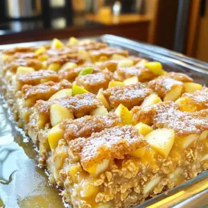 - 2 cups rolled oats - 2 cups apple cider - 1/2 cup unsweetened applesauce - 1/4 cup maple syrup - 1 teaspoon vanilla extract - 1 teaspoon baking powder - 1 teaspoon cinnamon - 1/4 teaspoon nutmeg - 1/4 teaspoon salt - 1/2 cup diced apples (preferably Granny Smith) - 1/4 cup chopped walnuts or pecans (optional) When preparing for your Apple Cider Doughnut Baked Oatmeal, gather all your ingredients first. This method makes the cooking process much smoother. You will use rolled oats as the base. They give the dish a hearty texture. Apple cider adds sweetness and a rich apple flavor. Unsweetened applesauce helps keep the oatmeal moist. Maple syrup adds a natural sweetness that pairs well with the spices. The spices are key! Cinnamon and nutmeg provide warmth and depth. Baking powder helps the oatmeal rise and become fluffy. Salt balances the sweetness and enhances the flavors. Diced apples add freshness and a slight crunch. If you choose to add nuts, walnuts or pecans give a nice crunch and healthy fats. - Melted butter or coconut oil - Brown sugar mixture - Extra maple syrup - Powdered sugar - Extra apple slices - Whipped cream or yogurt Toppings can elevate your baked oatmeal experience. Melted butter or coconut oil adds richness. A sprinkle of brown sugar gives a sweet crunch. Drizzle extra maple syrup for a touch of sweetness. You can dust powdered sugar on top for a doughnut-like look. Fresh apple slices not only look great but also add flavor. Finally, a dollop of whipped cream or yogurt creates a creamy finish. Enjoy customizing your dish with these toppings! First, preheat your oven to 350°F (175°C). Next, grease an 8x8-inch baking dish with some butter or oil. This helps the oatmeal not stick. In a large bowl, combine 2 cups of rolled oats, 1 teaspoon baking powder, 1 teaspoon cinnamon, 1/4 teaspoon nutmeg, and 1/4 teaspoon salt. Mix these dry ingredients well and set them aside. In another bowl, whisk together 2 cups of apple cider, 1/2 cup unsweetened applesauce, 1/4 cup maple syrup, and 1 teaspoon vanilla extract. Make sure it's well mixed. This blend adds rich flavor to your oatmeal. Now, pour the wet mix into the dry mix. Stir until everything combines well. Gently fold in 1/2 cup of diced Granny Smith apples and 1/4 cup of chopped walnuts or pecans, if you like. Spread this oatmeal mixture evenly in your greased baking dish. For the topping, mix 2 tablespoons of melted butter or coconut oil with 1/4 cup brown sugar and 1 teaspoon cinnamon. Drizzle this topping over the oatmeal mixture. Bake for 30-35 minutes. Check if the top is set and lightly browned. Once done, let it cool for a few minutes before slicing into squares. To get the best texture in your Apple Cider Doughnut Baked Oatmeal, keep these tips in mind: - Moisture retention: Use unsweetened applesauce and apple cider. They add moisture and flavor. - Ingredient temperatures: Make sure your apple cider is at room temperature. This helps the oats absorb moisture well. Cold ingredients can make the mixture dense. Want to boost the flavor? Here are some ideas: - Additional spices: Try adding ginger or allspice for extra warmth. Just a pinch can make a big difference. - Alternative sweeteners: You can swap maple syrup for honey or agave. Each adds a unique taste to the dish. Serving your baked oatmeal can be fun and creative! Here are my favorite ways: - Best ways to serve: Cut the oatmeal into squares. Drizzle with extra maple syrup. A sprinkle of powdered sugar makes it look special. - Pairing ideas: Enjoy it warm with a side of yogurt. You can also serve it with fresh fruit or nuts for a tasty breakfast or dessert. {{image_2}} You can easily tweak this recipe to fit your taste. Here are some simple swaps: - Using different types of oats: Try steel-cut oats for a heartier texture. Quick oats work too but will make the dish softer. - Alternative liquids to replace apple cider: If you don't have apple cider, use milk or almond milk. This change will keep the oatmeal moist and tasty. - Nut-free and dairy-free options: Substitute coconut oil for butter. Choose nut-free milk to make it safe for allergies. Spice it up with fun additions. Here are some ideas: - Adding dried fruits or chocolate chips: Toss in some raisins or cranberries for a sweet twist. Dark chocolate chips add a rich flavor and a hint of indulgence. - Modifying spices for different flavors: Swap cinnamon for pumpkin pie spice or ginger. These spices can change the flavor profile and elevate your oatmeal. Make this dish fit the season with these ideas: - Incorporating pumpkin for fall flavor: Mix in half a cup of pumpkin puree. This gives a warm, cozy flavor perfect for autumn. - Cranberry additions for a festive touch: Add fresh or dried cranberries for a tart bite. They brighten up the dish and make it festive. With these variations, you can always keep your Apple Cider Doughnut Baked Oatmeal fresh and exciting. After you bake the Apple Cider Doughnut Baked Oatmeal, let it cool. Cut it into squares. Use an airtight container to store the leftovers. This keeps moisture in and prevents drying out. Glass or plastic containers work well. You can also wrap the squares tightly in plastic wrap if needed. To reheat, place a square in the microwave. Heat for 30 seconds to 1 minute. You can also warm it in the oven. Preheat the oven to 350°F (175°C). Place the oatmeal on a baking sheet and heat for about 10 minutes. If you have many squares, consider freezing some. Wrap them tightly in plastic wrap and then in foil. This helps keep the flavor fresh. In the fridge, the baked oatmeal lasts for about 5 days. If you freeze it, expect it to last for up to 3 months. Always check for any signs of spoilage before eating leftovers. To make your oatmeal more moist, you can add extra liquid. Try using more apple cider or even a bit of milk. You can also add more applesauce. Each of these will help keep your baked oatmeal nice and soft. If you find it too dry, add a splash of liquid before baking. Yes, you can prep this dish ahead of time! Mix the dry and wet ingredients the night before. Store them separately in your fridge. In the morning, combine them and bake. This saves you time and lets you enjoy a quick breakfast. If you don’t have apple cider, you can use apple juice or even water. Both will work in a pinch. You can also mix apple juice with a bit of vinegar for a tangy flavor. This keeps the taste close to apple cider. Absolutely! You can adjust the maple syrup to fit your taste. Use less for a less sweet dish. If you want it sweeter, try honey or brown sugar. Just remember to taste as you go to get it just right! This blog post covers how to make a delicious baked oatmeal. We looked at the ingredients needed, step-by-step instructions, and helpful tips. You learned how to add fun variations and proper storage techniques. Remember, you can easily customize this recipe to fit your taste. Experiment with flavors, spices, and toppings to make it your own. Enjoy this healthy treat any time!