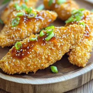 - 1 lb chicken tenders - 1/2 cup all-purpose flour - 1 teaspoon garlic powder - 1 teaspoon onion powder - 1 teaspoon paprika - 1/2 teaspoon salt - 1/2 teaspoon black pepper - 1 large egg, beaten - 1 cup panko breadcrumbs - 1/4 cup honey - 2 tablespoons sriracha sauce - 1 tablespoon soy sauce - 1 teaspoon sesame oil - Optional: sliced green onions and sesame seeds for garnish To make these air fryer sweet and spicy chicken tenders, gather your ingredients first. Start with 1 pound of fresh chicken tenders. This is the base of your dish. For a crispy coating, you will need flour, garlic powder, onion powder, paprika, salt, and black pepper. These spices add great flavor. Next, you need a large egg, beaten, to help the coating stick. Finally, use 1 cup of panko breadcrumbs for that perfect crunch. For the glaze, mix 1/4 cup of honey with 2 tablespoons of sriracha sauce. This adds sweetness and heat. Then add 1 tablespoon of soy sauce and 1 teaspoon of sesame oil for depth. You can also garnish with sliced green onions and sesame seeds for a pop of color. These ingredients come together to create a delicious meal. First, gather all your chicken tenders. You will need one pound. In a shallow bowl, mix these dry ingredients: 1/2 cup all-purpose flour, 1 teaspoon garlic powder, 1 teaspoon onion powder, 1 teaspoon paprika, 1/2 teaspoon salt, and 1/2 teaspoon black pepper. Stir these well so they blend. Next, take a large egg and beat it in another bowl until fully mixed. In a third shallow dish, place 1 cup of panko breadcrumbs. This will help create a crispy coating. Now, dip each chicken tender into the flour mix. Make sure it is fully coated. Then, dip it into the egg, letting any extra drip off. Finally, roll it in the panko breadcrumbs, pressing lightly to ensure the coating sticks well. Before cooking, preheat your air fryer to 400°F (200°C). Lay the breaded chicken tenders in the air fryer basket in a single layer. This helps them cook evenly. Cook the chicken for about 10 to 12 minutes. Flip them halfway through to get a nice golden color. You want the internal temperature to reach 165°F (75°C) to ensure they are safely cooked. While the chicken cooks, let’s make the glaze. In a small saucepan, combine 1/4 cup honey, 2 tablespoons sriracha sauce, 1 tablespoon soy sauce, and 1 teaspoon sesame oil. Heat this mixture over medium heat. Stir the ingredients together until they blend well. This should take about 2 to 3 minutes. Once the chicken is done, drizzle this spicy honey glaze over the tenders. Toss them gently to coat each piece evenly. Enjoy your delicious air fryer sweet and spicy chicken tenders! For crispy chicken tenders, use panko breadcrumbs. They create a great crunch. Make sure to coat each tender well. Press the breadcrumbs onto the chicken for better sticking. Preheat your air fryer, as this helps cook the chicken evenly. Don't overcrowd the basket; give the tenders space. This allows hot air to circulate and crisp up every side. I recommend cooking the chicken tenders at 400°F (200°C). Cook them for 10-12 minutes. Flip them halfway for even cooking. Check that the internal temperature reaches 165°F (75°C). This ensures your chicken is safe to eat and tender. You can change up the glaze for fun! Try adding extra spices to the honey mix. For a tangy twist, add lime juice or ginger. If you like it sweeter, increase the honey. Mixing in different hot sauces can also adjust the heat level. Experiment to find your perfect balance! {{image_2}} You can change the spice in your sweet and spicy chicken tenders. To make them milder, use less sriracha. Try adding more honey to balance the heat. For a bolder kick, add more sriracha or mix in cayenne pepper. A pinch goes a long way, so start small. Remember, you can always add more spice later. The glaze can be fun to change up. Instead of sriracha, try using barbecue sauce for a smoky flavor. You can also mix honey with teriyaki sauce for a sweet twist. If you like a fruity kick, add some orange juice to the honey. This will give your glaze a bright, fresh taste. Get creative and find what you love! Chicken is great, but you can use other proteins too. Try turkey tenders for a leaner option. You can also use shrimp, which cooks quickly and pairs well with the glaze. If you want a vegetarian choice, use tofu. Just press the tofu to remove water and cut it into strips. The glaze will add flavor to any protein you choose! To store leftover chicken tenders, let them cool down. Place them in an airtight container. Make sure you seal it well to keep out air. You can keep them in the fridge for up to three days. If you want to keep them longer, consider freezing. When you are ready to eat the leftovers, you can reheat them in the air fryer. Set your air fryer to 375°F (190°C). Heat the chicken tenders for about 5-7 minutes. This helps keep them crispy. You can also use a microwave, but they may get soggy. To freeze the chicken tenders, place them in a freezer-safe bag. Remove as much air as possible before sealing. They can last for up to three months in the freezer. When you want to eat them, thaw them overnight in the fridge. After thawing, reheat as mentioned earlier. Yes, you can! If you don't have an air fryer, use a regular oven. Preheat your oven to 400°F (200°C). Place the breaded chicken tenders on a baking sheet lined with parchment paper. Bake for 15-20 minutes, flipping halfway, until they are golden and cooked through. This method works well, but the tenders may not be as crispy as when cooked in an air fryer. To change the flavor, simply adjust the honey and sriracha. For more sweetness, add more honey. If you want it spicier, increase the sriracha. You can also add hot sauce or chili flakes for extra heat. Taste your glaze before using it. This way, you can find the right balance you enjoy! These chicken tenders go great with many sides. Here are some ideas: - Steamed broccoli - Sweet potato fries - Coleslaw - Rice or quinoa - Fresh salad with a light dressing Mix and match these sides to create a perfect meal! You learned how to make sweet and spicy chicken tenders step by step. We covered the best ingredients, cooking methods, and handy tips for perfect results. You can vary the spice and glaze to suit your taste. Remember to store leftovers properly to enjoy them later. Cooking can be fun and rewarding. Get creative in the kitchen, and share your tasty results! Enjoy your delicious chicken tenders today.