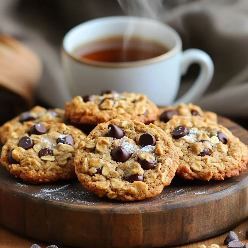 - Main ingredients - 1 cup rolled oats - 1 cup all-purpose flour - 1/2 teaspoon baking soda - 1/2 teaspoon salt - 1/2 cup unsalted butter, softened - 1/2 cup brown sugar, packed - 1/4 cup granulated sugar - 1 large egg - 1 teaspoon vanilla extract - 1 cup chocolate chips (semi-sweet or dark) - Optional ingredients - 1/2 cup chopped nuts (walnuts or pecans) - Spices and flavor profile - 1 tablespoon ground cinnamon - 1/2 teaspoon ground ginger - 1/4 teaspoon ground cardamom - 1/4 teaspoon ground cloves These ingredients make the cookies rich and flavorful. The oats add a hearty texture, while the chocolate chips bring sweetness. The spices create a warm, chai-like flavor. Each spice adds its own touch. Cinnamon gives warmth, ginger adds bite, cardamom brings a floral note, and cloves add depth. Together, they turn a simple cookie into a delightful treat. Feel free to mix in the nuts for a crunchy element. They add a nice contrast to the soft cookie. You can also play with the types of chocolate chips you use. Dark chocolate offers a bold flavor, while semi-sweet gives a classic taste. The choice is yours! 1. Preheat your oven to 350°F (175°C). This ensures even baking. Line a baking sheet with parchment paper. This helps prevent sticking and makes cleanup easy. 2. Mix dry ingredients. In a medium bowl, combine: - 1 cup rolled oats - 1 cup all-purpose flour - 1/2 teaspoon baking soda - 1/2 teaspoon salt - 1 tablespoon ground cinnamon - 1/2 teaspoon ground ginger - 1/4 teaspoon ground cardamom - 1/4 teaspoon ground cloves Stir these together until they blend well. 3. Cream the butter and sugars. In a large mixing bowl, beat together: - 1/2 cup unsalted butter, softened - 1/2 cup brown sugar, packed - 1/4 cup granulated sugar Mix until it becomes light and fluffy. This step adds air and helps the cookies rise. 4. Add wet ingredients to dry ingredients. Beat in: - 1 large egg - 1 teaspoon vanilla extract to the butter-sugar mix. Stir until smooth. Then, slowly add the dry mix and stir until just combined. Avoid over-mixing to keep the cookies tender. 5. Fold in chocolate chips and nuts. Gently add: - 1 cup chocolate chips (semi-sweet or dark) - 1/2 cup chopped nuts (optional, use walnuts or pecans) Use a spatula to fold them in so they’re evenly distributed. 6. Portion dough onto the baking sheet. Use a tablespoon or cookie scoop. Drop rounded balls of dough, spacing them about 2 inches apart. This gives them room to spread. 7. Bake the cookies. Place the tray in the oven and bake for 10-12 minutes. Look for golden edges, but keep the centers soft. This gives the cookies that chewy texture we love. 8. Check for doneness. After baking, let the cookies cool on the sheet for about 5 minutes. Then transfer them to a wire rack to cool completely. Enjoy the warm, spicy aroma around your kitchen! To get the best texture in your cookies, start with the right dough consistency. The dough should be soft but not sticky. If it feels too wet, add a bit more flour. If it seems too dry, a splash of milk can help. Cooling the cookies correctly makes a big difference. After baking, let them rest on the sheet for about 5 minutes. This helps them stay chewy. Then, transfer them to a wire rack. This step lets air circulate and cools them evenly. For a fun twist, try different chai spice blends. You can mix more ginger for a spicy kick or add nutmeg for warmth. Experiment with the spices based on your taste. Changing the type of chocolate chips can also boost flavor. Semi-sweet chips work well, but dark chocolate adds depth. For a unique touch, use white chocolate or even butterscotch chips. Each option brings a different taste and texture to your cookies. {{image_2}} You can make these cookies gluten-free. Simply swap the all-purpose flour for a gluten-free flour blend. Look for blends that contain xanthan gum to help with texture. You may need to adjust the baking time slightly. Keep a close eye on the cookies and check for doneness around the 10-minute mark. They may need an extra minute or two, depending on your oven. Get creative with your mix-ins! Dried fruits like cranberries or raisins add a nice chew. Seeds like pumpkin or sunflower seeds can boost nutrition and crunch. You can also try different nuts. Chopped almonds or cashews give a unique taste. The options are endless! Each mix-in adds its own flair to the chai-spiced flavor. Feel free to experiment and find your perfect combo. To keep your chai-spiced oatmeal chocolate chip cookies fresh, store them in an airtight container. This helps lock in moisture and flavor. You can use a glass jar or a plastic container. Line the bottom with parchment paper to absorb any excess moisture. These cookies taste best within a week. If you want to save some for later, freezing is a great option. You can freeze both cookie dough and baked cookies. For cookie dough, scoop rounded balls onto a baking sheet. Freeze them for about an hour until firm. Then, transfer the dough balls to a freezer bag. Label it with the date and use them within three months. To freeze baked cookies, let them cool completely. Place them in a single layer in an airtight container. You can also layer them with parchment paper to prevent sticking. Baked cookies can last up to three months in the freezer. When you’re ready to enjoy, thaw cookie dough in the fridge overnight. Bake as directed, adding a minute or two to the baking time if needed. For baked cookies, just let them sit at room temperature to thaw. To warm them up, pop them in the microwave for a few seconds. Enjoy the cozy flavors all over again! Can I use quick oats instead of rolled oats? Yes, you can use quick oats. They will make the cookies softer. However, rolled oats give a better texture. If you like a chewier cookie, stick with rolled oats. How long do the cookies stay fresh? These cookies stay fresh for about one week. Store them in an airtight container. If you want them to last longer, try freezing them. They can freeze for up to three months. What can I use if I don't have certain spices? If you're missing spices, try using a chai spice blend. You can also use more cinnamon, as it adds warmth. Adjust according to your taste. Can I reduce the sugar in this recipe? Yes, you can reduce the sugar by about 1/4 cup. The cookies may be less sweet, but they will still taste great. You can also add extra chocolate chips for a sweeter flavor. You now have a complete guide to making cookies. We explored key ingredients, showed you step-by-step how to prepare and bake, and shared tips for perfect texture. You also learned about gluten-free options and how to store your cookies to keep them fresh. With these insights, you can create delicious treats for any occasion. Enjoy experimenting with flavors and variations until you find your favorite cookie!