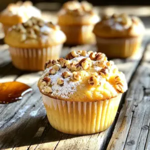 - All-purpose flour: 1 ½ cups - Brown sugar: ½ cup, packed - Maple syrup: ½ cup - Milk or non-dairy alternative: ½ cup - Vegetable oil: 1/3 cup - Egg: 1 large - Vanilla extract: 1 teaspoon - Baking powder: 1 teaspoon - Baking soda: ½ teaspoon - Salt: ½ teaspoon - Chopped pecans: 1 cup (with extras for topping) - Optional: Cinnamon for flavor When making Maple Pecan Bakery Muffins, start with fresh ingredients for the best taste. I find that using high-quality maple syrup brings out a rich, sweet flavor. The brown sugar adds depth and moisture, making each muffin soft and tender. All-purpose flour is key for structure. If you prefer, you can mix in whole wheat flour for a nuttier taste. The pecans add a fantastic crunch. Be sure to chop them well, but leave some larger pieces for topping. This gives your muffins a nice look and extra texture. Vanilla extract enhances the sweetness and rounds out the flavors. Don’t skip it! If you like a hint of spice, adding cinnamon is a great option. It pairs perfectly with maple. Using a milk or a non-dairy alternative keeps the muffins moist. I usually opt for almond or oat milk, but any will work. Finally, the egg binds everything together and adds richness. If you want a vegan option, you can replace it with a flax egg or applesauce. Pay close attention to these ingredients. Their quality and balance will make your muffins truly inviting. 1. Start by preheating your oven to 350°F (175°C). This heat helps muffins rise nicely. 2. Line a muffin tin with paper liners or grease the cups to prevent sticking. 3. In a large bowl, combine 1 ½ cups of all-purpose flour, ½ cup of packed brown sugar, 1 teaspoon of baking powder, ½ teaspoon of baking soda, and ½ teaspoon of salt. If you want, add ½ teaspoon of cinnamon for extra flavor. Stir until everything is mixed well. 1. In another bowl, whisk together ½ cup of maple syrup, ½ cup of milk (or a non-dairy alternative), 1/3 cup of vegetable oil, 1 large egg, and 1 teaspoon of vanilla extract. Whisk until it is smooth and creamy. 1. Pour the wet mixture into the dry ingredients. Gently mix until just combined. A few lumps are fine, so don’t overmix. 2. Fold in 1 cup of chopped pecans, but be careful not to work the batter too much. 3. Divide the batter evenly among the muffin cups, filling each about 2/3 full. 4. Sprinkle some reserved chopped pecans on top of each muffin for a crunchy finish. 5. Bake in the preheated oven for 18-20 minutes. Use a toothpick to check if they are done. If it comes out clean, they are ready. 6. Let the muffins cool in the pan for about 5 minutes. Then, transfer them to a wire rack to cool completely. - How to avoid overmixing for perfect texture: Mix your batter gently. After adding wet to dry, stir until just combined. It's okay to have lumps. Overmixing makes muffins tough. - Importance of ingredient temperature: Use room temperature ingredients. This helps the batter mix better. Eggs and milk blend smoothly with other ingredients. - Presentation ideas for serving muffins: Dust cooled muffins with powdered sugar. Add a drizzle of maple syrup on the side. Serve on a bright plate for a colorful look. - Pairing with beverages: These muffins taste great with coffee or tea. A warm glass of milk also works well. Try pairing with a light fruit juice for a refreshing twist. - How to store muffins for freshness: Keep muffins in an airtight container. This helps them stay soft and tasty. Store them at room temperature for up to three days. - Reheating suggestions: To reheat, place muffins in the microwave for 10-15 seconds. You can also warm them in an oven at 350°F for about 5 minutes. This restores freshness and flavor. {{image_2}} You can change the taste of your Maple Pecan Bakery Muffins easily. Start by using different nuts. Try walnuts or almonds for a new crunch. You might even add dark chocolate chips for a sweet twist. Fruits are another great addition. Blueberries can add a juicy burst. Bananas bring a soft texture and natural sweetness. Just fold them in gently to keep the muffins fluffy. If you need gluten-free options, swap all-purpose flour for almond or coconut flour. You may need to adjust the liquid slightly to get the right texture. For vegan muffins, replace the egg with a mashed banana or flaxseed meal mixed with water. Use almond milk or another non-dairy milk instead of regular milk. These swaps keep the muffins moist and tasty without dairy or eggs. To keep your Maple Pecan Bakery Muffins fresh, store them in a sealed container. Place them on the counter for best taste. If you live in a warm area, keep them in a cool place. This helps prevent them from getting soggy. For longer storage, you can refrigerate muffins. Wrap them tightly in plastic wrap before placing them in an airtight container. This keeps moisture out and helps them last longer. You can also freeze them. Just wrap each muffin in plastic wrap. Then, place them in a freezer-safe bag. This method keeps them fresh for months. At room temperature, muffins last about three days. After that, they may start to dry out. If you refrigerate them, they can last up to a week. Look for signs of spoilage. If you see mold or an off smell, it’s time to toss them. Muffins that feel hard or dry may also not taste good. Always check before you enjoy your tasty treat! To make these muffins, gather your ingredients. Start by mixing the dry items in one bowl. This includes flour, brown sugar, baking powder, baking soda, salt, and optional cinnamon. In another bowl, whisk together maple syrup, milk, vegetable oil, egg, and vanilla. Combine the wet and dry mixes gently. Fold in chopped pecans before pouring the batter into muffin cups. Bake at 350°F for about 18-20 minutes. Yes, you can use white sugar, coconut sugar, or maple sugar. Each type will change the taste a bit. Brown sugar adds a rich flavor, while white sugar keeps it light. Experiment to see what you like best! To freeze muffins, let them cool completely. Wrap each muffin tightly in plastic wrap. Place them in a freezer bag or container. Label the bag with the date. They can last for up to three months in the freezer. Thaw by leaving them out at room temperature or microwaving for a few seconds. To boost maple flavor, use pure maple syrup instead of imitation. You can also add maple extract to the batter. Consider drizzling more syrup on top before serving. These muffins work great for both breakfast and dessert. They are sweet enough for a treat but also healthy enough for a morning meal. Serve them with coffee in the morning or with ice cream for dessert. You learned how to make tasty Maple Pecan Bakery Muffins from scratch. We covered all the ingredients, step-by-step instructions, and helpful tips. You can adjust the recipe, making it vegan or gluten-free. Don’t forget proper storage to keep your muffins fresh. Enjoy trying new flavors or serving them in fun ways. Whether for breakfast or a sweet treat, these muffins are a delight. Baking can be fun and rewarding, so get creative in the kitchen!