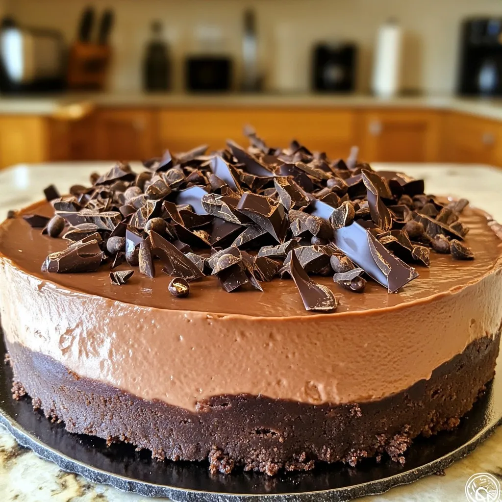 To create a rich and creamy cheesecake, gather these key ingredients: - 16 oz cream cheese, softened - 1 cup powdered sugar - 1/2 cup sour cream - 1/2 cup heavy whipping cream - 1 tablespoon instant espresso powder - 1 teaspoon vanilla extract - 8 oz dark chocolate, melted and cooled slightly These ingredients combine to form a luscious base. The cream cheese adds richness, while the sour cream gives a nice tang. The espresso powder brings a bold coffee flavor that pairs well with the chocolate. For a delicious crust, you’ll need: - 1 1/2 cups chocolate cookie crumbs - 5 tablespoons unsalted butter, melted The chocolate cookie crumbs bring a sweet crunch. The melted butter binds the crumbs together, forming a firm base. This crust sets the stage for the creamy filling above. To elevate your cheesecake, consider these garnishes: - Chocolate shavings - Espresso beans These add a touch of elegance. The chocolate shavings give a nice texture, while the espresso beans add a bold visual appeal. You can customize the garnishes to suit your taste or occasion. To make the crust, gather 1 1/2 cups of chocolate cookie crumbs. In a bowl, mix the crumbs with 5 tablespoons of melted unsalted butter. Stir until the crumbs soak up the butter. This mix should feel damp but not too wet. Now, take a 9-inch springform pan. Press the crumb mixture evenly into the bottom. Ensure it is packed tight. Place the pan in the fridge while you prepare the filling. This helps the crust set. For the filling, start with 16 ounces of softened cream cheese in a large bowl. Beat it with an electric mixer until it is smooth. Next, add in 1 cup of powdered sugar. Mix until the sugar blends fully. Then, add 1/2 cup of sour cream and blend it well. In a small cup, dissolve 1 tablespoon of instant espresso powder in hot water. Mix this into the cream cheese mix along with 1 teaspoon of vanilla extract. Next, slowly fold in 8 ounces of melted dark chocolate. Make sure the color is uniform. In another bowl, whip 1/2 cup of heavy cream until it forms stiff peaks. Gently fold this whipped cream into the chocolate mixture. Keep folding until no streaks remain. Now, pour the filling over your chilled crust. Use a spatula to smooth the top. Cover the springform pan with plastic wrap. Place it in the fridge and let it chill for at least 4 hours. This step is key for the cheesecake to set. When ready, carefully release the cheesecake from the pan. Optionally, garnish it with chocolate shavings and espresso beans for a finishing touch. Enjoy your delicious no-bake chocolate espresso cheesecake! To achieve a smooth cheesecake, start with softened cream cheese. Cold cream cheese makes lumps. Beat it with an electric mixer until it looks creamy and fluffy. Add the powdered sugar slowly. This helps blend it well. Mixing in sour cream adds extra creaminess. Make sure to mix until fully combined. Whipping cream can be tricky, but I have a few tips. First, use cold heavy cream. This helps it whip up faster. Use a clean bowl and beaters. Any grease can stop it from whipping well. Beat on medium speed until stiff peaks form. Be careful not to over-whip, or it may turn grainy. The secret ingredient is instant espresso powder. It adds a rich coffee flavor without being too strong. Dissolve it in hot water before adding it to the mixture. This helps it blend smoothly. You can also add a touch more chocolate if you like. This gives a deeper taste to your cheesecake. {{image_2}} You can play with the crust for your cheesecake. Try using graham cracker crumbs for a classic taste. If you want something nutty, almond flour makes a great base. For a gluten-free option, use crushed gluten-free cookies. Each option adds a unique twist to the cheesecake. You can customize the flavor of your cheesecake. For a fruity touch, add a swirl of raspberry or strawberry puree. If you love mint, add a few drops of mint extract. You can also mix in some orange zest for a citrus kick. Each flavor change can transform your cheesecake. When it’s time to serve, presentation matters. Slice the cheesecake into even pieces for a nice look. A drizzle of chocolate sauce on top adds charm. You can also sprinkle some extra chocolate shavings or add fresh berries for color. Serve with coffee or tea to enhance the flavors. To keep your no-bake chocolate espresso cheesecake fresh, place it in the fridge. Cover it tightly with plastic wrap or a lid. This keeps it from drying out. You can store it for up to five days. If you have leftovers, you will want to eat them soon! If you want to save some for later, freezing works well. First, slice the cheesecake into pieces. Wrap each slice tightly in plastic wrap. Then, place them in a freezer bag. This helps keep them fresh for up to two months. When you want to eat a slice, thaw it in the fridge overnight. When serving the cheesecake after storage, let it sit at room temperature for about 30 minutes. This brings back its creamy texture. If you freeze it, make sure it is fully thawed before serving. You can add fresh chocolate shavings or espresso beans for a nice touch. Enjoy the rich flavors and smooth texture! Yes, you can use regular coffee. However, it won’t have the same strong flavor. Espresso powder adds a rich depth to the cheesecake. If you use coffee, use a little more to get a stronger taste. Just keep in mind that the texture might change slightly. You can keep this cheesecake in the fridge for about 5 days. Make sure to cover it well with plastic wrap. This helps keep it fresh and tasty. If you want, you can slice it and store it in individual pieces for easy access. Yes, you can make this cheesecake gluten-free! Use gluten-free chocolate cookies for the crust. Always check the labels to ensure they are truly gluten-free. The rest of the ingredients are naturally gluten-free, so you’re good to go! You now have all the key steps to make a great cheesecake. You learned about the main ingredients and how they blend for a rich flavor. We discussed tips for a smooth texture and ways to add your own twist. Remember to store your cheesecake properly to keep it fresh. With these tips and tricks in hand, you can impress anyone with your baking skills. Enjoy your delicious creation and don't be afraid to experiment!