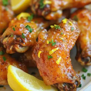 - 2 pounds chicken wings - 1 tablespoon olive oil - Lemon pepper seasoning - 1 teaspoon garlic powder - Salt to taste - Zest of 1 lemon - Fresh parsley, chopped (for garnish) To make these air fryer lemon pepper wings, you need fresh chicken wings. Start with 2 pounds of wings. Trim them well and pat them dry. This helps the seasoning stick better. Next, drizzle 1 tablespoon of olive oil over the wings. This oil helps the wings become crispy and adds flavor. Now, let's talk about the seasoning. Lemon pepper seasoning is the star here. It brings a zesty and savory taste that pairs perfectly with chicken. You will also need garlic powder for an extra kick. Don’t forget salt to enhance all the flavors. For an added boost of freshness, use the zest of one lemon. This gives the wings a bright taste. Finally, fresh parsley makes a lovely garnish. It adds color and a hint of earthiness to your dish. Gather all these ingredients, and you’re ready to create a tasty snack that everyone will love! First, you need to prepare the chicken wings. Start by trimming any extra fat. Dry the wings well with paper towels. This step helps them get crispy. Next, drizzle 1 tablespoon of olive oil over the wings. Use your hands to coat them evenly. Make sure every wing gets a nice layer of oil. Now, it's time to add flavor. Take 1 tablespoon of lemon pepper seasoning and 1 teaspoon of garlic powder. Sprinkle these over the wings. Add a pinch of salt and the zest of 1 lemon. Toss everything together in the bowl. You want to ensure each wing gets coated with the seasoning. This mix gives the wings a bright, zesty taste. Preheat your air fryer to 400°F (200°C) for about 5 minutes. This step is important for a nice crisp. Once hot, arrange the wings in the basket. Make sure they form a single layer. You don’t want them crowded. Cook the wings for 25-30 minutes. Halfway through, shake the basket to help them cook evenly. When done, the wings should be crispy and golden. Remove them and let them rest for a couple of minutes before serving. Enjoy these delicious wings with a sprinkle of fresh parsley on top! To get the best crispy wings, cook them in a single layer. This allows hot air to circulate around each wing. If you pile them up, they will steam instead of crisp. If you have too many wings, cook them in batches. Shaking the basket halfway through is key. This movement helps the wings cook evenly. It also ensures all sides get that golden, crispy texture. Want to kick up the flavor? Try adding a bit of cayenne pepper for heat. You can also mix in some paprika for a smoky twist. Fresh herbs like thyme or oregano work well, too. Dried herbs can add depth if fresh ones aren't available. Using lemon zest brightens the flavor. This simple addition gives your wings a fresh taste. You can also play with other citrus zests, like lime or orange, for fun variations. Dipping sauces make wings even better. Try ranch or blue cheese for creamy options. You could also use a spicy aioli for a kick. Pair these wings with crunchy veggies or a fresh salad. They also go great with fries or onion rings. For a full meal, serve them alongside coleslaw or potato salad. {{image_2}} To add some heat to your lemon pepper wings, try cayenne pepper or hot sauce. You can mix 1 teaspoon of cayenne with the lemon pepper seasoning. This small change packs a punch! For hot sauce, drizzle it on the wings before or after cooking. Adjust to your spice level, and enjoy a fiery twist! If you love garlic, this version is for you. Mix in 1/2 cup of grated Parmesan cheese with your seasoning. You can also add 2-3 minced garlic cloves for a bold flavor. This variation gives your wings a rich and savory taste that pairs well with lemon. Trust me, your taste buds will thank you! If you don’t have an air fryer, don’t worry. You can make these wings in the oven. Preheat it to 425°F (220°C). Spread the wings on a baking sheet and bake for 30-35 minutes. Flip them halfway to ensure crispiness. Grilling is another great option. Preheat your grill to medium-high. Cook the wings for about 20-25 minutes, turning them often. This method adds a nice smoky flavor. You can’t go wrong with any of these methods! To store leftover wings, first let them cool. Place the wings in an airtight container. Make sure the container is sealed tightly. You can keep them in the fridge for up to three days. If you want to keep them longer, freezing is a good option. If you want to freeze your wings, follow these steps: - Allow the wings to cool completely. - Arrange them in a single layer on a baking sheet. - Place the baking sheet in the freezer for 1-2 hours. - Once frozen, transfer the wings to a freezer-safe bag. - Remove as much air as possible before sealing the bag. - Label the bag with the date and type of wings. They can last for up to three months in the freezer. To reheat your wings while keeping them crispy, I have a few methods: - Air Fryer: Preheat your air fryer to 375°F (190°C). Cook the wings for about 5-7 minutes. - Oven: Set your oven to 350°F (175°C). Place them on a baking sheet and heat for about 10-15 minutes. - Skillet: Heat a non-stick skillet over medium heat. Add the wings and cook for about 5 minutes, turning them often. These methods help keep your wings crispy and delicious! Air fryer lemon pepper wings take about 25 to 30 minutes to cook. Set your air fryer to 400°F (200°C). Preheat it for about 5 minutes. Cook the wings in a single layer, shaking the basket halfway. This helps them cook evenly and get crispy. Yes, you can make these wings using other methods. One option is the oven. Preheat your oven to 425°F (220°C). Place the wings on a baking sheet lined with parchment paper. Bake for about 40 to 45 minutes, flipping halfway through. For a grill option, heat your grill to medium-high. Cook the wings for about 20 to 25 minutes, turning often. The best dipping sauce is a creamy ranch or blue cheese. These sauces balance the zesty lemon flavor. Some enjoy a spicy hot sauce for extra kick. You can also try honey mustard or even a tangy barbecue sauce. Each adds its own twist to the classic lemon pepper taste. In this post, we covered how to make air fryer lemon pepper wings. We discussed the main ingredients needed, the step-by-step cooking process, and tips for perfect results. You learned about flavor variations, how to store leftovers, and answers to common questions. Now, I hope you feel ready to try making these delicious wings. Enjoy the crispy texture and zesty flavor in every bite!