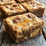To make these delightful blondies, you will need: - 1 cup unsalted butter - 1 1/2 cups brown sugar - 1/2 cup granulated sugar - 1/4 cup pure maple syrup - 2 large eggs - 2 teaspoons vanilla extract - 2 cups all-purpose flour - 1 teaspoon baking soda - 1/2 teaspoon salt - 1 cup pecans, chopped - 1/2 cup chocolate chips (optional) - Unsalted butter gives a rich taste. You can use salted butter, but cut back on the salt. - Brown sugar adds moisture and a caramel flavor. Light or dark brown sugar both work. - Pure maple syrup brings a sweet depth. Avoid pancake syrup for better flavor. - Eggs help bind the blondies. Flax eggs can be a vegan substitute. - Use vanilla extract for warmth. Do not use imitation vanilla; it lacks flavor. - All-purpose flour provides structure. You can use gluten-free flour if needed. - Baking soda is key for rise. Do not skip it; it helps the texture. - Salt enhances all flavors. It balances sweetness and brings out richness. - Pecan nuts add crunch. You can swap them for walnuts or skip them entirely. - Chocolate chips give extra sweetness. They are optional but highly recommended. Each ingredient plays a key role in the taste of these blondies. - Unsalted butter creates a nutty base with a rich mouthfeel, especially when browned. - Brown sugar adds moisture and a warm, caramel note. It deepens the overall sweetness. - Granulated sugar helps the blondies rise and gives them a slight crispness. - Maple syrup infuses a unique flavor that pairs well with nuts. It adds an earthy tone. - Eggs provide structure and moisture, making the blondies soft and chewy. - Vanilla extract enhances sweetness and rounds out the flavors. - All-purpose flour brings everything together, holding the blondies' shape. - Baking soda creates a light texture, making the blondies less dense. - Salt amplifies all the flavors, making each bite more enjoyable. - Pecans add a crunchy texture and a buttery taste that complements the sweet base. - Chocolate chips, if added, provide pockets of melted sweetness that contrast nicely with the other flavors. Start by preheating your oven to 350°F (175°C). This step warms your oven for even baking. Next, take an 8x8 inch baking pan. You can grease it with butter or line it with parchment paper. Lining makes it easy to lift the blondies out later. To make brown butter, place 1 cup of unsalted butter in a medium saucepan. Cook it over medium heat. Stir it often to prevent burning. Watch it closely. The butter will melt and foam. After a few minutes, it will turn golden brown and smell nutty. This usually takes about 5-7 minutes. Once it reaches this stage, remove it from heat. Let it cool for a bit before using it in your mix. In a large mixing bowl, combine the brown butter, 1 1/2 cups of brown sugar, 1/2 cup of granulated sugar, and 1/4 cup of pure maple syrup. Whisk these together until smooth. Then add 2 large eggs, one at a time. Mix well after each egg. Stir in 2 teaspoons of vanilla extract for extra flavor. In another bowl, whisk together 2 cups of all-purpose flour, 1 teaspoon of baking soda, and 1/2 teaspoon of salt. Gradually add this dry mix to your wet mix. Stir until just combined. Be careful not to overmix. Finally, fold in 1 cup of chopped pecans and 1/2 cup of chocolate chips if you like. Now, your batter is ready to pour into the pan! To get that soft and chewy texture, you must not overmix the batter. Mix until the dry ingredients just blend in. The right bake time also matters. Check them around 25 minutes. A toothpick should come out with a few moist crumbs. This keeps them from drying out. One big mistake is using cold eggs. Always bring them to room temperature. This helps them mix well. Also, make sure your oven is at the right temperature. An oven thermometer can help. Finally, don't skip the cooling step. Cutting them too early can ruin the texture. Want to add more flavor? Try using different nuts like walnuts or almonds. You can also mix in dried fruits like cranberries or cherries. For a fun twist, add a pinch of cinnamon or nutmeg. These spices lift the taste and make them even more special. {{image_2}} You can swap pecans for other nuts. Try walnuts, almonds, or hazelnuts. These options add different flavors and textures. You can also skip the nuts if you want a nut-free treat. For fun, add dried fruit like cranberries or cherries. They give a nice chew and sweetness. To make gluten-free blondies, use a gluten-free flour blend. Look for a mix that works well for baking. This way, you can still enjoy the same soft, chewy texture. Just make sure your baking soda is gluten-free too. Serve your blondies warm for the best taste. Drizzle extra maple syrup over the top. A sprinkle of sea salt balances the sweetness. For an extra treat, add a scoop of vanilla ice cream beside each blondie. This makes a delightful dessert for any occasion! To keep your blondies fresh, store them in an airtight container. Line the container with parchment paper to avoid sticking. Place a layer of blondies in the container, then add another layer of parchment before adding more blondies. This helps keep them soft and moist. When stored properly, blondies can last for up to one week at room temperature. If you want them to last longer, they can go in the fridge. In the fridge, they stay fresh for about two weeks. Just remember to let them come to room temperature before serving for the best taste. If you want to freeze blondies, wrap them tightly in plastic wrap. Then, put them in a freezer-safe bag or container. They can last up to three months in the freezer. When you’re ready to enjoy them, thaw them in the fridge overnight. To reheat, place them in the oven at 350°F for 10-15 minutes. This warms them up nicely and restores their chewy texture. Yes, you can make these blondies ahead of time. They taste great after a day or two. Just store them in an airtight container. This keeps them fresh and soft. You can enjoy them later or share with friends. Blondies and brownies are both sweet bars, but they have key differences. Blondies use brown sugar and no cocoa powder. This gives them a sweet, caramel-like flavor. Brownies use cocoa, making them chocolatey and rich. Both are delicious, but they have unique tastes. To check if your blondies are done, look for golden edges. Insert a toothpick in the center. If it comes out clean or with a few moist crumbs, they are ready. Avoid overbaking; this keeps them soft and chewy. Yes, you can use different nuts like walnuts or almonds. If you prefer no nuts, leave them out. The blondies will still taste great. You can also add chocolate chips or dried fruit for extra flavor. This blog post guided you through making delicious brown butter maple pecan blondies. We covered key ingredients and their flavors, baking techniques, and how to avoid common mistakes. I shared tips for great texture and creative variations. You also learned how to store these treats properly. With these steps, you can impress anyone with your baking skills. Enjoy crafting the perfect blondies that delight your taste buds!