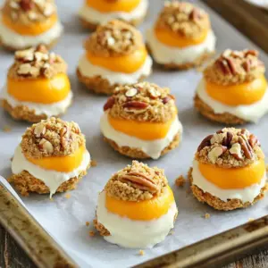 - 1 cup cream cheese, softened - 1 cup canned pumpkin puree - 1/2 cup powdered sugar The main ingredients of these truffles start with cream cheese. It gives a rich and smooth base. We use canned pumpkin puree to provide that lovely fall flavor. Powdered sugar sweetens the mixture, making each bite a delight. - 1 teaspoon vanilla extract - 1 teaspoon pumpkin pie spice - Pinch of salt For flavor, we add vanilla extract. It adds warmth and depth. Pumpkin pie spice gives a blend of cinnamon, nutmeg, and ginger, enhancing the pumpkin taste. A pinch of salt balances the sweetness, ensuring a well-rounded flavor. - 1 cup graham cracker crumbs - 1/2 cup white chocolate chips, melted - 1/4 cup chopped pecans (optional) The fun part comes with the coating. Graham cracker crumbs provide a nice crunch and flavor. Melting white chocolate creates a sweet, creamy layer on the outside. You can add chopped pecans for extra texture and taste, too! First, take your cream cheese. Use an electric mixer to beat it until smooth. This step is key for a creamy texture. Next, add in the canned pumpkin puree. Mix in the powdered sugar, vanilla extract, pumpkin pie spice, and a pinch of salt. Blend everything together until it is smooth and well combined. This mixture will give your truffles that rich, pumpkin cheesecake flavor. Now, it’s time to form the truffles. Gradually fold in 3/4 cup of the graham cracker crumbs into the pumpkin mixture. This will add texture and help the truffles hold their shape. With clean hands, scoop about a tablespoon of the mixture. Roll it into a ball and place it on a parchment-lined baking sheet. Repeat this until all the mixture is shaped into truffles. You should have around 20 truffles when you're done. After shaping your truffles, refrigerate them for at least 30 minutes. This helps them firm up. While they chill, prepare the coating. In a small bowl, mix the remaining graham cracker crumbs with chopped pecans if you choose to use them. Once the truffles have set, dip each one in the melted white chocolate. Let any excess chocolate drip off. Then, roll each truffle in the crumb mixture to coat it well. Place the coated truffles back on the baking sheet. Finally, refrigerate again for about 15 minutes to set the chocolate coating. Enjoy your sweet creations! To get the best texture for your no-bake pumpkin cheesecake truffles, start with softened cream cheese. This makes mixing easy and gives a smooth finish. If your cream cheese is cold, it can clump and ruin the truffle's texture. After you form the truffles, refrigerate them for at least 30 minutes. This helps them firm up nicely, so they hold their shape when coated. You can make these truffles even tastier. Try adding extra spices like nutmeg or ginger for a warm kick. A hint of cinnamon can also elevate the flavor profile. If you want to switch things up, consider using different coatings. You can roll the truffles in cocoa powder or crushed nuts for a fun twist. Presentation matters when serving your truffles. Arrange them on a pretty platter for a festive look. You can sprinkle extra graham cracker crumbs on top for a charming touch. Adding a few pecans on top can also give a nice crunch and visual appeal. For a splash of color, pair the truffles with fresh fruit or mint leaves. {{image_2}} You can switch up the flavors of these truffles easily. For a spicy twist, try pumpkin spice truffles. Just add different spices like nutmeg or allspice to your mix. If you love chocolate, make chocolate pumpkin truffles by mixing in cocoa powder. This gives you a rich flavor that pairs perfectly with pumpkin. If you need a vegan option, use non-dairy cream cheese instead of regular cream cheese. This keeps the creamy texture while making it plant-based. For a gluten-free version, use alternative crumbs like almond flour or gluten-free graham crackers. This way, everyone can enjoy these tasty treats. You can make these truffles fit any holiday. Decorate them with festive sprinkles or edible glitter for a fun look. During the holidays, add spices like cinnamon or nutmeg for extra warmth. These small changes can make your truffles feel special for any occasion. Store your truffles in airtight containers in the fridge. This keeps them fresh and tasty. Enjoy them within 5 days for the best flavor. To save truffles for later, freezing is a great option. Place the truffles in a single layer on a baking sheet. Once frozen, transfer them to an airtight container. They can last up to three months in the freezer. When you want to enjoy them, thaw the truffles in the fridge overnight. This helps keep their creamy texture and flavor. Check your truffles for signs of spoilage. Look for any changes in color or smell. If they feel sticky or slimy, it’s best to discard them. To keep your truffles fresh, always use clean utensils when serving. Proper storage helps maintain their delicious taste and texture. No-bake pumpkin cheesecake truffles can last in the fridge for about five days. Store them in an airtight container to keep them fresh. If you want to save them longer, freeze the truffles. They can last up to three months in the freezer. Just remember to wrap them well to avoid freezer burn. Yes, you can use fresh pumpkin. Fresh pumpkin adds a nice texture and flavor. However, it needs more prep time. You must cook and puree the pumpkin first. Canned pumpkin offers convenience and saves time. Both options taste great, but canned is easier for quick recipes. If you don’t have graham crackers, try using digestive biscuits or vanilla wafers. You can even use crushed cookies like Oreos for a different flavor. For a gluten-free option, use gluten-free cookie crumbs. Each option gives the truffles a unique taste while keeping the crunch. These no-bake pumpkin cheesecake truffles are easy to make and delicious. You learned the key ingredients and how to prepare them. I shared tips to enhance flavor and presented fun variations. Remember to store them correctly for the best taste. These treats are perfect for sharing or treating yourself. Enjoy making this festive dessert and impressing your friends and family!