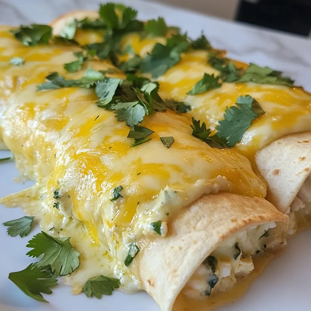 - 2 cups cooked, shredded chicken breast - 1 cup low-fat cottage cheese - 1 cup Greek yogurt - 1 cup shredded low-fat mozzarella cheese - 1 tablespoon olive oil - 1 small onion, finely chopped - 2 cloves garlic, minced - 1 teaspoon ground cumin - 1 teaspoon chili powder - 1/2 teaspoon salt - 1/4 teaspoon black pepper - 8 small corn tortillas - 1 cup fresh spinach, chopped - 1 cup low-sodium chicken broth - 1/4 cup fresh cilantro, chopped (for garnish) These enchiladas are packed with protein. Each serving contains about 35 grams of protein. The low-fat cottage cheese and Greek yogurt boost the protein while keeping calories lower. The chicken adds even more protein, making this dish a great choice for muscle repair and growth. Each serving also offers healthy fats, fiber, and vitamins from the spinach and herbs. When choosing high-protein ingredients, look for fresh and lean options. Here are some tips: - Chicken Breast: Opt for skinless chicken breast. It’s lean and has more protein. - Cottage Cheese: Choose low-fat varieties. They give protein without too much fat. - Greek Yogurt: Pick plain, low-fat Greek yogurt. It has a high protein content and is creamy. - Cheeses: Select low-fat mozzarella or other low-fat cheeses to keep it healthy. - Spices: Fresh spices add flavor without added calories. Use ground cumin and chili powder for a kick. Picking the right ingredients makes your dish healthy and delicious. {{ingredient_image_1}} Start by preheating your oven to 375°F (190°C). This gets it ready for the enchiladas. Next, gather your ingredients. You will need cooked chicken, cottage cheese, Greek yogurt, and some spices. Make sure to have everything handy. In a skillet, heat 1 tablespoon of olive oil over medium heat. Add the chopped onion and minced garlic. Sauté them for about 3-4 minutes. You want them to soften and smell great. This step builds flavor for your enchiladas. In a large bowl, mix the shredded chicken, sautéed onion, garlic, cottage cheese, Greek yogurt, cumin, chili powder, salt, and black pepper. Stir until everything is well combined. Now, pour 1 cup of low-sodium chicken broth into a small saucepan and heat it. Once warm, add half of the shredded mozzarella cheese. Stir until it melts into a creamy sauce. To assemble, warm 8 corn tortillas in the microwave. This makes them soft and easy to roll. Place 2-3 tablespoons of the chicken mixture in each tortilla. Add some chopped spinach on top before rolling them up tightly. Place the rolled enchiladas seam-side down in a lightly greased 9x13-inch baking dish. Once all are in the dish, pour the creamy white sauce over the top. Make sure to cover them completely. Finally, sprinkle the remaining mozzarella cheese over the enchiladas. Bake them in the preheated oven for 25-30 minutes. When done, the cheese should be bubbly and slightly golden. Let them cool for a few minutes, then garnish with fresh cilantro. Enjoy your delicious high-protein white sauce chicken enchiladas! To boost the protein in your enchiladas, try adding beans. Black beans or pinto beans work well. You can mix them with the chicken for extra texture and flavor. Consider using shredded turkey instead of chicken for a change. Turkey is another lean, high-protein option. You can also add more cottage cheese or Greek yogurt to the filling. These creamy ingredients not only add protein but also improve texture. The key to a great white sauce is to achieve the right thickness. Start with low-sodium chicken broth and heat it gently. Gradually stir in half of the shredded mozzarella cheese until it melts. If your sauce seems too thin, let it simmer a bit longer. You can blend in more cottage cheese or Greek yogurt for a creamier texture. If it gets too thick, add a splash of chicken broth to loosen it. You can prepare these enchiladas in advance. Assemble them completely, but do not bake them yet. Cover the dish tightly with plastic wrap. Store it in the fridge for up to 24 hours. When you're ready to bake, remove the wrap and pour the sauce over the top. Bake as directed. This makes for easy weeknight dinners or meals for guests. You can also freeze the uncooked enchiladas for up to three months. Just remember to thaw them in the fridge before baking. Pro Tips Use Rotisserie Chicken: For a quicker option, use store-bought rotisserie chicken. It saves time and adds great flavor. Customize Your Spices: Feel free to adjust the spices to your taste. Adding a pinch of cayenne pepper can give it a nice kick! Make Ahead: Prepare the enchiladas in advance and store them in the fridge. Just bake them just before serving for a fresh meal. Fresh Ingredients: Using fresh spinach, herbs, and quality chicken broth enhances the overall flavor of the dish. {{image_2}} If you want to add some heat, consider adding jalapeños. You can dice fresh jalapeños and mix them into the chicken filling. Another option is to use spicy salsa in place of the chicken broth. This adds a kick that pairs well with the creamy sauce. You can also sprinkle some crushed red pepper flakes on top before baking for extra spice. For a meat-free version, swap the chicken for black beans or lentils. Both options are high in protein and offer great texture. You can also use sautéed mushrooms for a rich, earthy flavor. Add more chopped spinach or other veggies like bell peppers for added nutrition. Just make sure to keep the cottage cheese and Greek yogurt for creaminess. Cheese can change the flavor of your enchiladas. While low-fat mozzarella is great, you can try other cheeses too. Cheddar adds a sharp taste, while Monterey Jack brings a creamy texture. For a twist, consider using feta for a tangy kick. Mixing different cheeses can also create a unique flavor profile that you’ll love. After you enjoy your high-protein white sauce chicken enchiladas, store leftovers in the fridge. Use an airtight container to keep them fresh. They will last about 3 to 4 days. Make sure to cool them to room temperature first. This helps prevent moisture buildup. To reheat, preheat your oven to 350°F (175°C). Place the enchiladas in an oven-safe dish. Cover them with foil to keep them moist. Heat for about 15-20 minutes until warm. You can also microwave them. Place a single serving on a plate and cover it. Heat for 1-2 minutes, checking halfway. You can freeze these enchiladas for later enjoyment. After assembling, but before baking, wrap each enchilada tightly in plastic wrap. Then place them in a freezer-safe bag. They can last up to 3 months in the freezer. When ready to eat, thaw in the fridge overnight, then bake as usual. Yes, you can use other cheeses. Cheddar or pepper jack can add great flavor. Just choose a low-fat option to keep it healthy. Mix and match to find your favorite blend. Cheese adds creaminess and richness to your enchiladas. To make dairy-free enchiladas, swap cottage cheese and Greek yogurt for vegan options. Use almond or coconut yogurt as a base. Nutritional yeast can add a cheesy flavor without dairy. Be sure to check the labels for hidden dairy. Toppings can take your enchiladas to the next level! Here are some ideas: - Fresh cilantro for a burst of flavor - Diced tomatoes for freshness - Sliced jalapeños for heat - Avocado or guacamole for creaminess - Sour cream or dairy-free alternatives for richness Feel free to mix and match these toppings to suit your taste! This blog post covered the key parts of making tasty enchiladas. We explored the best ingredients, with high-protein options. I shared simple steps from prep to assembly, making the process easy. Tips for enhancing flavor and storing leftovers will help you enjoy them longer. Remember, you can customize your enchiladas however you like. Whether spicy or vegetarian, there’s always a way to make these fun. Enjoy your cooking adventure!