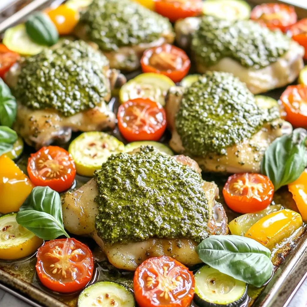 Pesto Chicken & Cherry Tomato Sheet Pan Delight