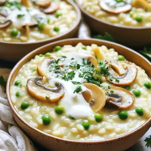 - 1 ½ cups Arborio rice - 4 cups vegetable broth - 1 cup heavy cream - 1 onion, finely chopped - 3 cloves garlic, minced - 2 cups mushrooms (cremini or button), sliced - 1 cup Parmesan cheese, grated - ½ cup peas (fresh or frozen) - 2 tablespoons olive oil - Salt and pepper to taste - Fresh parsley, chopped (for garnish) Arborio rice is special for risotto. It has a high starch content. This gives risotto its creamy texture. The vegetable broth adds rich flavor. You can use homemade or store-bought. Heavy cream makes the dish rich and smooth. Parmesan cheese adds a salty, nutty taste. Fresh mushrooms bring an earthy flavor. Fresh or frozen peas add sweetness and color. If you can't find Arborio rice, use Carnaroli rice. You can swap heavy cream with coconut milk for a lighter dish. For a vegan version, use nutritional yeast instead of Parmesan. You can replace vegetable broth with chicken broth for added depth. If you lack fresh mushrooms, canned mushrooms work in a pinch. First, I add olive oil to the slow cooker. If your slow cooker has a sauté setting, use it. If not, you can also use a pan on medium heat. I chop one onion finely and add it to the hot oil. I cook the onion until it turns soft and translucent, which takes about five minutes. Next, I mince three cloves of garlic and add them to the pot. After that, I slice two cups of mushrooms, either cremini or button, and add them too. I cook everything until the mushrooms are tender, about four to five minutes. This mix smells amazing! Now it's time for the rice. I measure out one and a half cups of Arborio rice and add it to the pot. I stir well to coat the rice with the oil and flavors from the onion, garlic, and mushrooms. I give it about two more minutes to soak in those yummy tastes. Then, I pour in four cups of vegetable broth and stir everything together. I cover the slow cooker and set it on low for two hours. During this time, I check on it and give it a stir every so often. This helps the rice cook evenly. After two hours, I open the lid and pour in one cup of heavy cream. I also add half a cup of peas, either fresh or frozen. I stir the mix well and then add one cup of grated Parmesan cheese. Salt and pepper come next, to taste. I cover it again and let it cook for another thirty minutes. This is when the flavors blend perfectly. Before I serve it, I give it one last stir and check the seasoning. For a beautiful touch, I serve the risotto in wide bowls and sprinkle some fresh parsley on top. This not only looks great but adds a lovely fresh taste too. To make your risotto creamy, use Arborio rice. It has a high starch content, which adds that rich texture. Stir the risotto often. This helps release more starch and makes it creamier. When you add the heavy cream, do it after the main cooking time. It will keep the cream smooth and fresh. Start by sautéing the onion and garlic in olive oil. This builds a great base flavor. When you add the rice, let it toast for a couple minutes. This step helps the rice absorb flavors better. Always use warm broth when adding to the slow cooker. Cold broth can shock the rice and affect cooking. Serve your risotto in wide bowls. This allows the creamy texture to shine. Garnish with fresh parsley for color. A drizzle of extra cream can also add flair. You can pair it with a simple salad or crusty bread for a complete meal. Enjoy the comfort of this delicious dish! {{image_2}} You can easily change up your creamy mushroom risotto. Try adding vegetables like spinach, zucchini, or bell peppers. Just chop them up and toss them in during cooking. These veggies add color and nutrition. They also give new flavors to your dish. For a twist, add sun-dried tomatoes for a sweet and tangy touch. If you want your risotto to be more filling, add some protein. Grilled chicken, shrimp, or bacon can be great choices. You can also use chickpeas or lentils for a meat-free option. Just cook the protein separately and mix it in during the last minutes of cooking. This way, you keep the flavors balanced and yummy. To make this dish lighter, you can swap the heavy cream. Use coconut milk or almond milk instead. These options still give creaminess but with fewer calories. You can also use cashew cream for a rich taste without dairy. Just blend soaked cashews with water until smooth, and stir it in during the cooking process. After enjoying your Slow Cooker Creamy Mushroom Risotto, store leftovers right away. Use an airtight container to keep it fresh. Let the risotto cool down for about 30 minutes before sealing. This helps prevent moisture buildup. You can keep it in the fridge for up to three days. When you're ready to eat, reheating is simple. Place the risotto in a pot on low heat. Add a splash of vegetable broth or cream to help restore creaminess. Stir often to heat evenly. It takes about 5 to 10 minutes to warm up. You can also use the microwave. Heat it in short bursts, stirring in between. If you want to save risotto for later, freezing works well. Scoop cooled risotto into freezer-safe bags or containers. Press out as much air as you can before sealing. You can freeze it for up to two months. To enjoy it again, thaw it in the fridge overnight. Reheat as mentioned before. This way, you can savor a comforting meal anytime! You know your risotto is done when the rice is creamy and tender. Each grain should feel soft but still have a slight bite. Stir the risotto often while it cooks. This helps to release the starches, making it creamy. Taste a grain to check for doneness. If it is still hard, let it cook a little longer. Yes, you can use other types of rice, but Arborio is best. Arborio rice has more starch, giving risotto its creamy texture. Other short-grain rice can work, like Carnaroli or Vialone Nano. Long-grain rice, like basmati, won’t give the same creaminess. If you choose a different rice, adjust the cooking time and liquid to suit it. You can use half-and-half, whole milk, or coconut milk instead. These options can give a creamy texture too. If you want a lighter dish, use low-fat milk or a plant-based milk. Keep in mind that the flavor will change slightly. For a richer taste, add some extra cheese to balance it out. You’ve learned key ingredients for perfect risotto and how to prepare it step-by-step. I shared tips on making it creamy and looked at fun variations. Remember, you can change up the veggies, add proteins, or even use dairy alternatives. Proper storage will keep leftovers fresh for later. Enjoy your risotto journey, and don’t be afraid to experiment. Every batch is a chance to create something delicious!