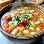 Let's dive into the tasty parts of this Slow Cooker Tuscan White Bean Soup. Each ingredient plays a key role in making this dish rich and hearty. - 2 cups dried white beans (cannellini or great northern), soaked overnight - 1 medium onion, diced - 3 cloves garlic, minced - 3 carrots, diced - 2 celery stalks, diced - 1 can (14 oz) diced tomatoes, undrained - 4 cups vegetable broth - 1 teaspoon dried rosemary - 1 teaspoon dried thyme - 1 bay leaf - Salt and pepper to taste - 2 cups kale, chopped - 2 tablespoons olive oil - Fresh parsley, chopped (for garnish) Each of these ingredients brings something special. The beans give a creamy texture. Onions and garlic add a savory base. Carrots and celery bring sweetness and crunch. The kale adds a vibrant color and nutrition. The canned tomatoes round it all out with a nice acidity. The herbs and seasonings, like rosemary and thyme, bring warmth and depth. Finally, the olive oil adds richness. Together, they create a soup that warms your heart and fills your belly. For garnish, I love to use fresh parsley. It gives a pop of color and freshness. This soup not only tastes great but looks beautiful, too. Enjoy the process of gathering these ingredients. Each one is a step toward a delicious meal. Start by soaking the dried beans overnight. This helps them cook well and become soft. After soaking, drain and rinse the beans. This step removes extra starch and prepares them for cooking. Next, layer the ingredients in the slow cooker. First, add the soaked beans. Then, add diced onion, minced garlic, diced carrots, and diced celery. Pour in the can of diced tomatoes without draining. This adds flavor and thickness to the soup. Now, add the vegetable broth. It should cover the beans and vegetables. Then, sprinkle in the dried rosemary, thyme, salt, and pepper. These herbs give the soup its beautiful taste. Stir everything to combine well. Finally, drizzle olive oil over the top. This adds richness to the soup. Set the slow cooker to the low setting for 6-8 hours. If you're in a hurry, you can use the high setting for 3-4 hours. Cooking on low allows the flavors to blend better. Check the beans after the time is up. They should be tender. About 30 minutes before serving, add the chopped kale. Stir it in and let it cook. This adds nutrients and color to the dish. Taste the soup and adjust seasoning if needed. Remove the bay leaf before serving. It adds flavor but is not meant to be eaten. To make your soup shine, adjust the seasoning before serving. Taste it first. Add salt and pepper as needed. This small step can change your dish from good to great. Next, add the kale at the right time. If you add it too soon, it may get mushy. Adding it 30 minutes before the soup is done gives it the perfect bite. The kale should be tender but still vibrant. For a beautiful presentation, serve the soup hot in bowls. Garnish with fresh parsley for color. A drizzle of olive oil adds richness and a nice touch. Pair your soup with crusty bread. This combination makes for a hearty meal. You can also serve it with a simple salad for extra freshness. Using a slow cooker has many benefits for soups. It allows flavors to meld perfectly. The beans become soft and creamy, while the veggies stay tender. Plus, it frees up your time. You can set it and forget it! Avoid common mistakes like not soaking the beans. If you skip this step, the beans may not cook well. Also, don’t add too much liquid. The soup should be thick and hearty, not watery. {{image_2}} You can make this soup heartier by adding sausage or ham. Cook the meat in a pan before adding it to the slow cooker. This step boosts the flavor and gives a nice texture. You might use Italian sausage for a spicy kick or diced ham for a savory touch. Both options will enhance the soup's taste and make it more filling. If you want to mix things up, try different beans or vegetables. You can use black beans or pinto beans instead of the white ones. For veggies, add bell peppers or zucchini for extra color and crunch. If you like creamy soup, consider adding a splash of cream or a dollop of sour cream. These changes can give the soup a new twist while keeping it delicious. Using fresh herbs can elevate the taste of your soup. Instead of dried rosemary and thyme, try using fresh sprigs. Chop them finely and mix them in just before serving. This small change can really brighten the dish. You could also add spices like red pepper flakes or smoked paprika for a warm kick. These flavor boosts can make your soup even more enjoyable. To store leftover soup, first let it cool to room temperature. Then, transfer it into airtight containers. Glass jars or plastic containers work well for this. Make sure to leave some space at the top, since the soup may expand when frozen. You can store the soup this way for up to four days in the fridge. To freeze the soup, do the same cooling process. Next, pour the soup into freezer-safe containers. Leave about an inch of space at the top for expansion. You can also use freezer bags, which save space. When ready to eat, thaw the soup overnight in the fridge. Then, reheat it on the stove over low heat. Stir occasionally until hot. In the fridge, your Tuscan white bean soup lasts about four days. If you freeze it, the soup is good for up to three months. Just remember to label the containers with the date. This way, you'll know when to enjoy your delicious soup again! Yes, you can use canned beans. Canned beans save time. They are already cooked and soft. If you use them, rinse and drain before adding. Use about three cans for this recipe. The flavor remains rich and hearty. However, dried beans add depth and texture. They soak up flavors from other ingredients. To thicken your soup, try mashing some beans. Use a fork or potato masher. This adds creaminess without losing taste. You can also add a bit more kale. As it cooks down, it thickens the soup naturally. If you prefer a smoother texture, blend a portion of the soup. Return it to the pot and stir. This soup pairs well with many sides. Crusty bread is a classic choice. It’s great for dipping. A simple salad adds freshness. You can also serve it with a side of roasted veggies. For garnish, sprinkle fresh parsley on top. A drizzle of olive oil enhances the flavors and looks appealing. This article showed you how to make Tuscan White Bean Soup step by step. You learned about the main ingredients, how to prepare them, and cooking tips. I shared ways to enhance the flavor and variations to try. You now know how to store leftovers and answers to common questions. Making this soup is fun and fills your home with warmth. Enjoy every bite!