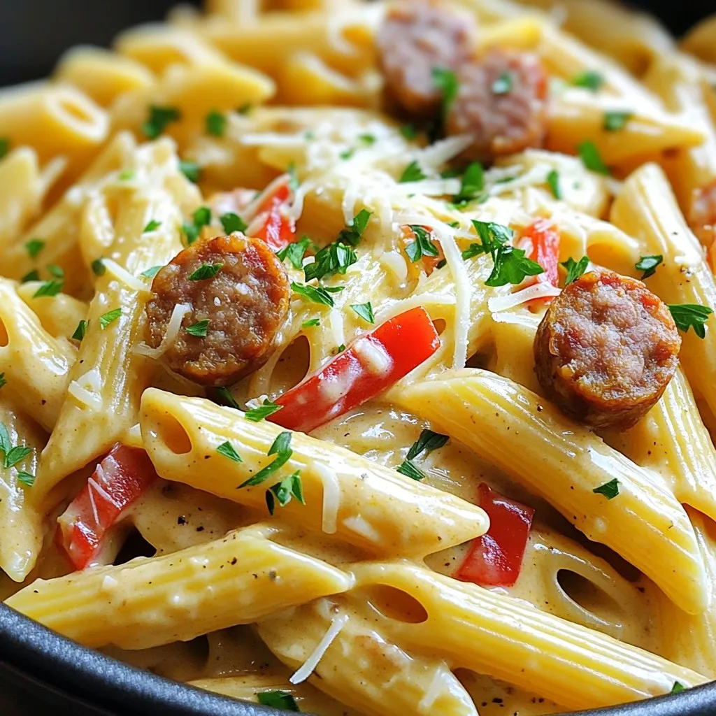 One Pot Creamy Cajun Sausage Pasta Quick Delight