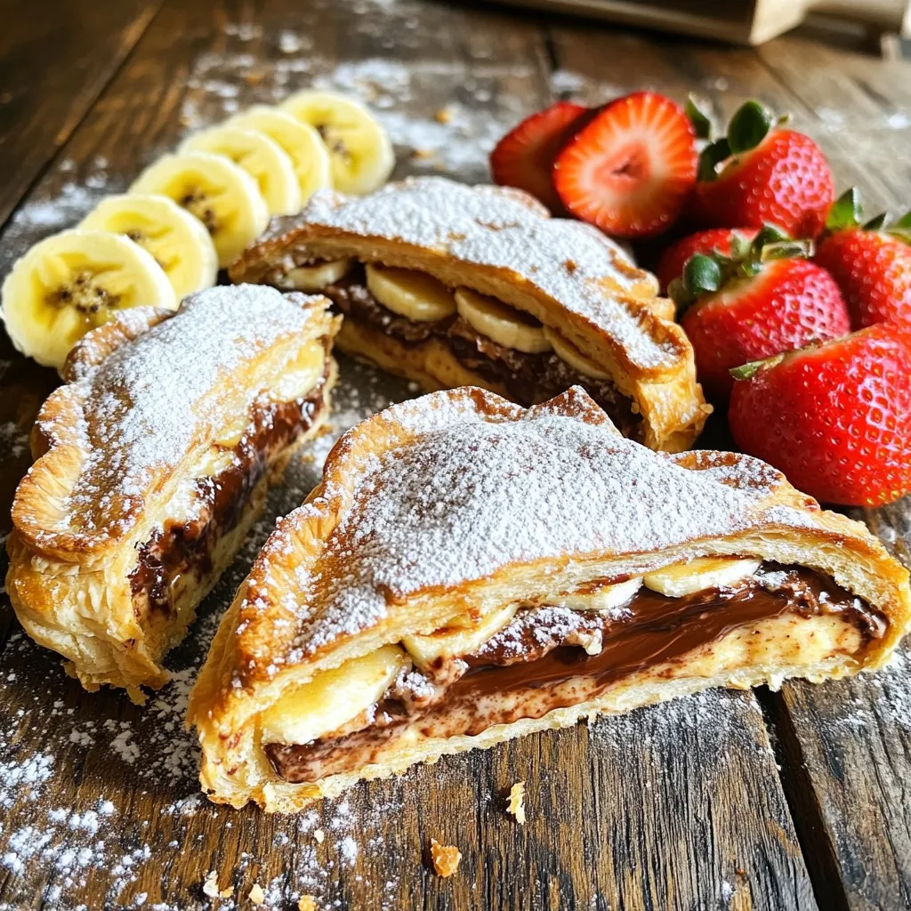 - Thick bread (white or whole grain) - Nutella - Cream cheese - Powdered sugar - Vanilla extract - Cinnamon - Egg (for egg wash) - Cooking spray You need a few simple items to make Air Fryer Nutella Toast Pies. Start with thick bread. White or whole grain works well. Then, grab some Nutella. Its rich chocolate flavor is the star. Next, you need cream cheese. This adds a creamy touch. You also need powdered sugar for sweetness. A bit of vanilla extract gives a nice aroma. Don’t forget cinnamon for warmth. You’ll need one egg to brush on top. This egg wash helps make the pies golden and shiny. Finally, cooking spray keeps them from sticking to the air fryer. - Fresh strawberries - Banana slices To make your treat even better, consider serving it with fresh strawberries. Their tartness pairs well with the sweet pies. Banana slices also make a great choice. They add a nice texture and flavor. Enjoy your delicious creations! First, grab a medium bowl. Add 1/4 cup of softened cream cheese. Then, mix in 1 tablespoon of powdered sugar. Next, pour in 1/2 teaspoon of vanilla extract. Finally, sprinkle in 1/4 teaspoon of cinnamon. Stir the mixture until it is smooth and creamy. Set this aside for later. Now, take two slices of thick bread. You can use white or whole grain. Spread a nice layer of Nutella on each slice. Then, take a spoonful of the cream cheese mixture and place it on top of the Nutella. Finally, place the two remaining slices of bread on top, making two sandwiches. Gently press the edges of the sandwiches together. Use a fork to crimp the edges. This seals the filling inside. Next, brush the tops of the sandwiches with a beaten egg. This helps them turn golden when cooked. Lightly spray the air fryer basket with cooking spray to prevent the pies from sticking. Preheat your air fryer to 350°F (175°C). Place the prepared toast pies in the basket. Make sure they do not overlap. Cook them for about 5-7 minutes. You want them to look golden brown and crispy. Once they are done, take the pies out of the air fryer. Let them cool for a minute. Then, slice them in half for easy eating. If you want, serve them with fresh strawberries or banana slices on the side for a tasty touch. To make the best Air Fryer Nutella toast pies, set your air fryer to 350°F (175°C). This temperature helps the pies cook evenly. Cook them for 5-7 minutes. Keep an eye on them to avoid burning. Nobody likes soggy pies! To prevent this, use thick bread. It holds up better. Make sure to seal the edges well with a fork. This keeps the filling inside. Brush the tops with beaten egg. This gives a nice golden color and crispy texture. Add fresh strawberries or banana slices to your plate. They add a nice touch of flavor. You can also sprinkle powdered sugar on top for sweetness. These simple additions make your pies look great and taste even better! {{image_2}} You can change up the filling to keep things fun. Instead of Nutella, try peanut butter. You can also use chocolate spread or fresh fruits. Imagine a banana and Nutella pie or a strawberry and cream cheese delight! Each filling brings a new taste. You can mix and match to find your favorite. Bread choice can make a big difference. You can use thick white or whole grain bread. If you want a twist, try gluten-free bread. Flavored breads like cinnamon raisin add a nice touch, too. Each type of bread can change the vibe of your pie. Want to impress? Add spices or nuts for a gourmet flair. A pinch of nutmeg or a sprinkle of chopped nuts can enhance the taste. You can also top your pies with fruit compote. This adds a sweet, tangy layer that pairs well with the Nutella. These small changes can elevate your treat into a fancy dessert. To keep your Nutella toast pies fresh, store them in an airtight container. If you have extra pies, place parchment paper between them to avoid sticking. You can refrigerate them for up to three days. If you want to keep them longer, freeze the pies. Wrap each pie in plastic wrap and then place them in a freezer bag. They can stay good for up to three months. When you want to enjoy your leftover pies, the air fryer is your best friend. Preheat it to 350°F (175°C). Place the pies in the basket and heat them for about 3-4 minutes. This way, they will regain their crispy texture. You can also use a toaster oven if you don’t have an air fryer. Just keep an eye on them to prevent burning. Homemade Nutella toast pies will taste best within three days when stored in the fridge. If you freeze them, they will remain fresh for up to three months. Remember that the texture might change slightly after thawing. Always check for any signs of spoilage before enjoying your treats. Yes, you can prepare Nutella toast pies in advance. Make the pies and store them in the fridge. Cover them tightly with plastic wrap or place them in an airtight container. When you are ready to eat, reheat them in the air fryer. Set it to 350°F (175°C) for about 3-5 minutes. This will warm them up and keep them crispy. The best air fryer temperature for Nutella toast pies is 350°F (175°C). This heat cooks the bread evenly. It gives the pies a nice golden color. Preheating the air fryer for 5 minutes helps too. It gets the right heat before you cook the pies. Yes, you can use different kinds of bread. White bread works well for a soft texture. Whole grain adds a nutty flavor. You can also try brioche for a richer taste. Gluten-free bread is an option if you need it. Each type will change the taste and texture a bit. Experiment to find your favorite! In this post, I shared a simple recipe for Nutella toast pies. We covered all key ingredients, preparation steps, and tips for the best results. You can enhance your toast pies with fresh fruits or other spreads. Experiment with different breads and fillings to make it your own. Remember, crispy pies are best. Store leftovers properly for later enjoyment. I hope you try this treat that is fun and delicious! Enjoy the process and share with friends.