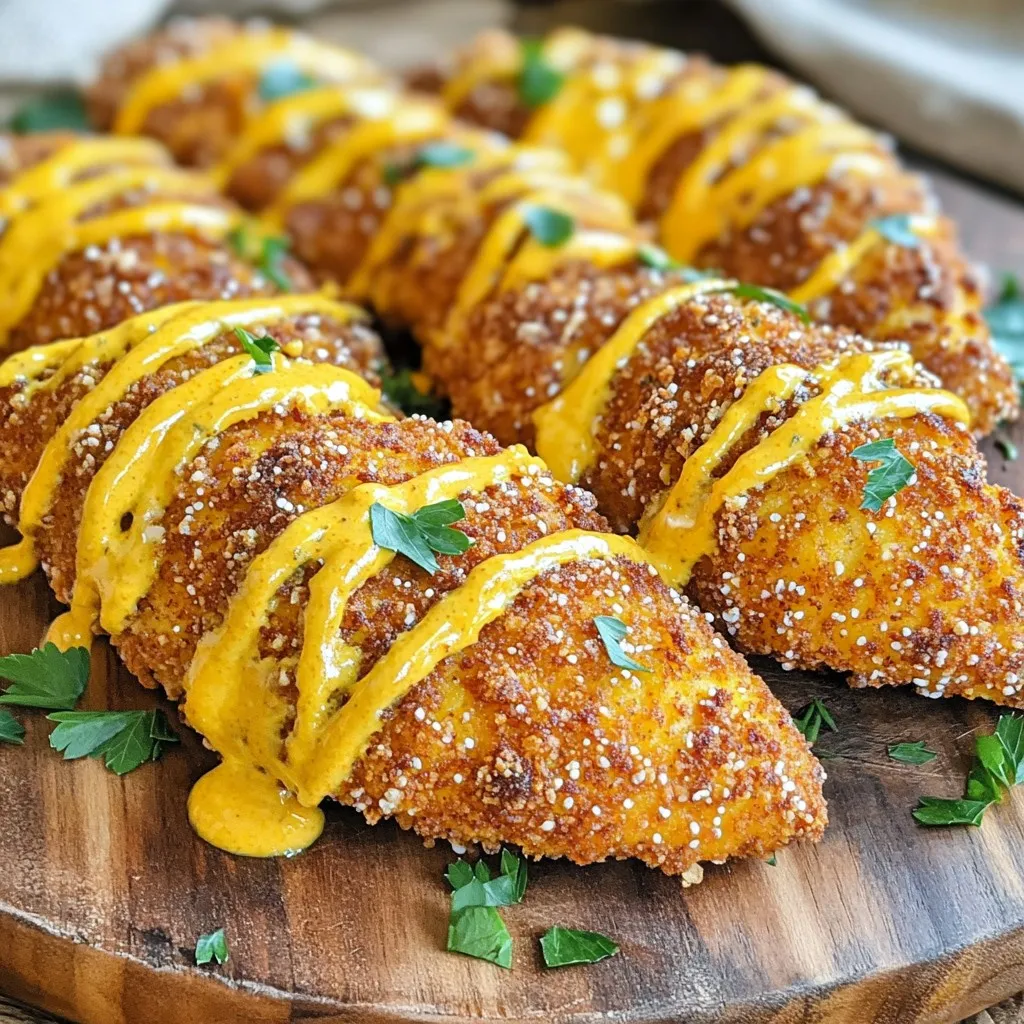 Pretzel Crusted Chicken with Mustard Cheddar Sauce Delight