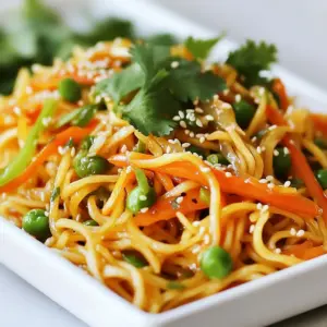 Minute Lo Mein uses simple yet fresh ingredients. Each one adds a unique flavor. You need lo mein noodles, vegetables, and a few key seasonings. This makes your dish both quick and tasty. - 8 oz lo mein noodles - 2 tablespoons vegetable oil - 1 cup shredded carrots - 1 cup snap peas - 1 red bell pepper, julienned - 3 green onions, sliced - 2 cloves garlic, minced - 1 tablespoon ginger, grated - 3 tablespoons soy sauce - 1 tablespoon sesame oil - 1 tablespoon rice vinegar You can add more flavor with optional items. Consider adding: - 1 tablespoon chili paste for heat - Sesame seeds for garnish - Fresh cilantro for added color and taste These options let you tailor your dish. You can make it mild or spicy, based on your taste. {{ingredient_image_2}} Start by boiling a large pot of salted water. Once it bubbles, add 8 oz of lo mein noodles. Cook them for about 3-4 minutes, following the package instructions. When they are ready, drain the noodles well. Set them aside in a bowl. Next, heat 2 tablespoons of vegetable oil in a large skillet or wok over medium-high heat. Wait until the oil shimmers. Add 2 cloves of minced garlic and 1 tablespoon of grated ginger. Stir them quickly to avoid burning. Saut&eacute; for about 30 seconds until they smell nice and golden. Now it&rsquo;s time for the veggies! Add 1 cup of shredded carrots, 1 cup of snap peas, and 1 julienned red bell pepper to the skillet. Stir-fry the mix for 3-4 minutes. You want them tender-crisp, so keep an eye on the texture. Gently add the cooked lo mein noodles to the skillet with the veggies. Use tongs or a spatula to toss everything together. Mix well to ensure the noodles blend nicely with the vegetable medley. In a small bowl, whisk together 3 tablespoons of soy sauce, 1 tablespoon of sesame oil, and 1 tablespoon of rice vinegar. If you like heat, add 1 tablespoon of chili paste. Pour this sauce over the noodle and veggie mix. Stir-fry everything for 2 more minutes to coat the noodles well. After mixing, take the skillet off the heat. Gently fold in 3 sliced green onions. Their fresh flavor will make the dish pop! Spoon your warm lo mein into bowls or plates. Finish with a sprinkle of sesame seeds and a few cilantro leaves. This adds color and flavor. Enjoy your quick and zesty lo mein right away for the best taste! To cook lo mein noodles, bring a big pot of salted water to a boil. Add the noodles and cook for 3-4 minutes. Stir them gently to prevent sticking. Drain and set them aside to keep them warm. You want them soft but not mushy. When saut&eacute;ing, use a hot skillet or wok. Heat vegetable oil until it shimmers. Add minced garlic and grated ginger first, then cook for about 30 seconds. This gives your dish a great base flavor. Next, add shredded carrots, snap peas, and red bell pepper. Stir-fry these for 3-4 minutes. Keep them crisp for the best taste and texture. To enhance flavor, use quality soy sauce and fresh ginger. Adding sesame oil brings a nutty taste. For more heat, include chili paste or fresh chili. You can also add lime juice or rice vinegar for a bright touch. Garnishing with fresh cilantro and sesame seeds adds color and crunch. Prep all your ingredients before you start cooking. Chop veggies and measure sauces ahead of time. This step cuts down on cooking time. You can use pre-cut vegetables if you&rsquo;re in a hurry. Keep the heat high to cook quickly. Cook in batches if your skillet is small to avoid steaming and to get that nice stir-fry sear. Pro Tips Prep Your Ingredients: Having all your vegetables prepped and ready to go will make the cooking process smoother and quicker. Don't Overcook the Vegetables: Stir-fry the vegetables until they are tender-crisp to maintain their vibrant color and crunch. Adjust the Sauce to Taste: Feel free to modify the sauce ingredients according to your flavor preference, adding more soy sauce for saltiness or rice vinegar for tang. Garnish for Extra Flavor: Fresh herbs and sesame seeds not only enhance the dish's appearance but also add layers of flavor. {{image_4}} Adding protein to your Minute Lo Mein makes it heartier. You can choose chicken, tofu, or shrimp. - Chicken: Use cooked, shredded chicken. Add it during step four when you mix the noodles and veggies. - Tofu: Use firm tofu. Press it to remove water, then cut it into cubes. Saut&eacute; it in the skillet until golden. - Shrimp: Add peeled shrimp to the skillet with the veggies. Cook until they turn pink, about 3-4 minutes. Each option brings a different flavor and texture. Feel free to swap vegetables based on your taste. Here are some great options: - Broccoli: Cut it into small florets. Steam or saut&eacute; it with the other veggies for added crunch. - Bell Peppers: You can use yellow or green bell peppers. They add color and sweetness. - Zucchini: Slice it thinly. It cooks quickly and adds a nice texture. Mixing different veggies keeps the dish fresh and fun. Making Minute Lo Mein vegan or gluten-free is easy. - Vegan: Skip any meat and use tofu or a plant-based protein. Ensure your sauces are vegan-friendly. - Gluten-free: Choose gluten-free lo mein noodles or rice noodles. Check the soy sauce for gluten-free options. These changes keep the dish delicious and suitable for everyone. If you like heat, add some spice! Here are ways to kick it up a notch: - Chili Paste: Add a tablespoon to the sauce for a warm kick. - Sriracha: Drizzle some on top when serving for extra flavor. - Spicy Soy Sauce: Look for soy sauce with added spice or make your own by mixing soy sauce and chili oil. These sauces can transform your Minute Lo Mein into a spicy delight. To store leftover Minute Lo Mein, place it in an airtight container. Make sure to cool the dish to room temperature before sealing it. This helps keep the noodles fresh. Store it in the fridge for up to three days. If you want to keep it longer, consider freezing it. When you reheat leftovers, use a skillet or a wok. Add a splash of water or soy sauce to keep the noodles moist. Heat over medium heat and stir often. This ensures even heating and keeps the noodles from getting sticky. You can also use the microwave, but be careful not to overheat. To freeze Minute Lo Mein, first cool it completely. Then, divide it into portions and place each in a freezer-safe bag. Remove as much air as possible to prevent freezer burn. It can last in the freezer for up to three months. When ready to eat, thaw it overnight in the fridge before reheating. It takes about 20 minutes to make Minute Lo Mein. You spend 10 minutes prepping and 10 minutes cooking. This quick time makes it perfect for busy nights. Yes, you can make Minute Lo Mein in advance. Cook it fully and store it in the fridge. It will stay fresh for about 3 days. Just reheat it before serving. You can use various sauces to boost flavor. Soy sauce is a must for saltiness. Sesame oil adds a nutty taste. Rice vinegar gives a nice tang. You can also add chili paste for heat. Absolutely! Minute Lo Mein is great for meal prep. You can portion it into containers for easy lunches. This dish keeps well, and you can change up the veggies each time. Enjoy your meals throughout the week! In this blog post, I shared how to make Minute Lo Mein. We covered the ingredients, from essential to optional, and detailed step-by-step cooking instructions. I provided tips for cooking noodles and enhancing flavors. We explored variations for different tastes and discussed how to store and reheat leftovers. Remember, this dish is easy to customize. You can mix in your favorite proteins or veggies. With practice, you'll master Minute Lo Mein and enjoy it time after time. Happy cooking!