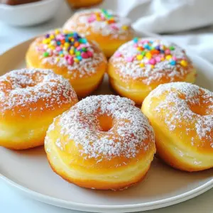 - 1 cup self-rising flour - 1 cup plain Greek yogurt When making these donuts, precise measurements are key. I recommend using a dry measuring cup for both the flour and yogurt. This helps ensure your donuts rise well and stay fluffy. To measure flour, spoon it into the cup without packing it down. Use a knife to level it off for accuracy. For yogurt, scoop it directly into the measuring cup, packing it lightly but not too tight. If you adjust the recipe, remember that too much flour can make the donuts dry. Too little can make them dense. Stick to these cup measurements for the best results. {{ingredient_image_2}} Start by preheating your oven to 350&deg;F (175&deg;C). This step is key to getting golden donuts. While the oven heats, prepare a baking sheet. Line it with parchment paper to stop sticking. This makes cleanup easy and ensures perfect donuts. In a large mixing bowl, combine 1 cup of self-rising flour with 1 cup of plain Greek yogurt. Use a spatula or wooden spoon to mix. Keep stirring until a sticky dough starts to form. You want it to be moist but not too wet. If it feels too dry, add a little yogurt. Next, turn the dough onto a lightly floured surface. Knead it gently for about 1-2 minutes. This helps make the dough smooth. Roll the dough out to about 1/2 inch thick. To shape your donuts, use a donut cutter or two circular cookie cutters. Cut out the larger circle and then the smaller center. Place the cut donuts on the prepared baking sheet. Leave space between each one for even baking. Now, transfer the baking sheet to your preheated oven. Bake the donuts for about 12-15 minutes. Keep an eye on them. They should turn a lovely golden brown on top. A good sign of doneness is a light spring when you touch the tops. Once baked, take them out and cool them on a wire rack. This helps maintain their fluffy texture. To make your donuts light and fluffy, stick to the right ingredient ratios. Use equal parts of self-rising flour and Greek yogurt. This balance helps create that airy texture we want. When kneading the dough, be gentle. Knead for just 1-2 minutes. Over-kneading can make your donuts tough. Make your donuts look great. After baking, dust them with powdered sugar. This adds sweetness and a nice look. You can also dip them in melted chocolate. Top with sprinkles or nuts for extra flair. Use a pretty plate to show off your tasty treats! Avoid overmixing the dough. This can lead to heavy donuts that don't rise. Mix just until combined. Another mistake is uneven baking. Make sure the donuts have space on the baking sheet. This allows hot air to flow around them, ensuring even cooking. Pro Tips Use Room Temperature Ingredients: Allow your Greek yogurt to come to room temperature before mixing. This helps create a smoother dough and ensures even baking. Don&rsquo;t Overwork the Dough: Knead the dough just until it comes together. Overworking can result in dense donuts, so be gentle! Experiment with Flavors: Feel free to add spices like cinnamon or nutmeg to the dough for an extra kick. You can also mix in chocolate chips or fruit for variety. Check for Doneness: Keep an eye on your donuts in the oven. They should be golden brown on top; a toothpick inserted in the center should come out clean. {{image_4}} You can spice up your two-ingredient donuts with ease. Adding spices like cinnamon gives a warm touch. Just blend in a teaspoon or two while mixing. Want a sweeter taste? Try adding extracts like vanilla or almond. These little boosts can change the whole flavor. Different types of yogurt can change the texture. Greek yogurt makes donuts fluffy and soft. If you prefer, use regular yogurt for a lighter donut. You can also try different flours. All-purpose flour works well, but whole wheat adds a nutty flavor. Toppings can turn simple donuts into a fun treat. A quick glaze is easy to make with powdered sugar and water. For a crunch, sprinkle nuts or colorful sprinkles on top. You can even dip them in melted chocolate for extra joy. Get creative and mix and match to find your favorite! To keep your donuts fresh, store them in an airtight container. This helps prevent them from getting dry. You can also wrap them tightly in plastic wrap. The best place to store them is at room temperature. - Best storage methods: Airtight container or plastic wrap. - Optimal storage duration: They stay fresh for up to 2 days. When you want to enjoy a donut again, reheating is easy. You can use an oven or a microwave. - Techniques for reheating donuts: - Oven: Preheat it to 350&deg;F (175&deg;C). Place the donut on a baking sheet for about 5 minutes. - Microwave: Heat for 10-15 seconds for a quick warm-up. - Maintaining freshness: Reheat only what you plan to eat. This keeps the rest fresh for later. Two ingredient donuts are simple, quick pastries made with just self-rising flour and Greek yogurt. This easy recipe yields fluffy donuts that you can bake in your oven. You mix the flour and yogurt, shape the dough, and bake. They are a great way to enjoy fresh donuts without a lot of fuss. No, you cannot use regular flour without adjusting the recipe. Self-rising flour has baking powder and salt mixed in. If you use regular flour, you need to add those ingredients separately. For one cup of regular flour, add 1.5 teaspoons of baking powder and a pinch of salt. To make the donuts healthier, you can use low-fat Greek yogurt. You could also substitute some of the flour with whole wheat flour. Adding spices like cinnamon can enhance flavor without adding sugar. Try to keep toppings light, too. Use fresh fruit or a light drizzle of honey for sweetness. To freeze donuts, first let them cool completely. Then, place them in an airtight container or a freezer bag. Be sure to separate layers with parchment paper to avoid sticking. Frozen donuts can last up to three months. When ready to eat, thaw them at room temperature or warm them in the oven. Yes, you can add chocolate chips or fruits to the dough! Fold in about half a cup of chocolate chips or chopped fruits like blueberries or bananas. This will add flavor and texture to your donuts. Just be careful not to overmix, so the donuts stay fluffy. Making two-ingredient donuts is easy and fun. You learned about the key ingredients, like self-rising flour and Greek yogurt, and how to measure them correctly. I showed you how to mix, shape, and bake donuts. Plus, I offered tips to make them fluffy and delicious. Remember, each step matters for great results. So, get creative with flavors and toppings! Enjoy your fresh donuts today and store extras properly. Keep this guide handy for your next baking adventure.