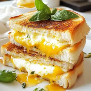 To make this tasty treat, you will need these ingredients: - 6 Hawaiian rolls, halved - 1 cup sharp cheddar cheese, freshly shredded - 1/2 cup mozzarella cheese, freshly shredded - 1/4 cup cream cheese, softened to room temperature - 2 tablespoons unsalted butter, softened - 2 tablespoons fresh basil, finely chopped - 1 tablespoon honey - Salt and freshly ground black pepper, to taste Choosing the right ingredients is key to a great Hawaiian Roll Grilled Cheese. Here are some tips: - Hawaiian rolls: Pick soft, sweet rolls. They should feel fresh and smell sweet. - Cheese: Always use fresh cheese. Pre-shredded cheese lacks flavor and texture. - Basil: Look for bright green leaves. Avoid any that are wilted or brown. - Butter: Use unsalted butter for better control over the salt taste. Want to take your grilled cheese up a notch? Here are some fun ideas: - Tomatoes: Sliced fresh tomatoes add sweetness and moisture. - Avocado: Creamy avocado gives a rich taste. - Bacon: Crispy bacon adds a savory crunch. - Spices: A pinch of red pepper flakes can add a spicy kick. - Jalape&ntilde;os: For heat, fresh or pickled jalape&ntilde;os do the trick. These suggestions let you personalize your sandwich to fit your tastes! {{ingredient_image_2}} 1. Start by mixing the cheeses. In a bowl, combine the sharp cheddar and mozzarella. Add the cream cheese. Mix until it's smooth and creamy. 2. Now, add the chopped basil and honey. Stir well to spread it evenly. Season with salt and pepper to taste. 3. Take the Hawaiian rolls and butter the cut sides. Make sure to cover them well for great flavor. 4. Heat a skillet on medium heat. Place the bottom halves of the rolls in the skillet, cut side up. 5. Spoon the cheese mixture onto each bottom half. Spread it evenly. Add the top halves to make sandwiches. 6. Grill the sandwiches for 3-4 minutes. Press down lightly with a spatula. Watch for the bottoms to turn golden brown. 7. Flip each sandwich carefully. Grill the other side for another 3-4 minutes. Look for a golden brown color and melted cheese. 8. Take the sandwiches out of the skillet. Slice them diagonally for a nice look. Serve warm and enjoy! - Step 1: Bowl with mixed cheeses. - Step 2: Cheese mixture with basil and honey. - Step 3: Buttered Hawaiian rolls. - Step 4: Rolls in the skillet cut side up. - Step 5: Cheese mixture on the rolls. - Step 6: Sandwiches grilling in the skillet. - Step 7: Flipping sandwiches with a spatula. - Step 8: Sliced sandwiches served on a plate. - Mixing cheeses: About 5 minutes. - Buttering rolls: 2 minutes. - Grilling first side: 3-4 minutes. - Flipping and grilling second side: 3-4 minutes. - Total cooking time: About 20 minutes for all steps. To get the best melt in your Hawaiian Roll Grilled Cheese, choose fresh cheese. I like using sharp cheddar and mozzarella together. They melt well and add great flavor. Shred the cheese yourself for better results. Pre-shredded cheese often has additives that stop it from melting nicely. Make sure the cheese mix is creamy. Adding cream cheese helps with that. Mix it well so every bite has that gooey goodness. Don't forget to season it! A pinch of salt and pepper can make a big difference. Use softened butter on the cut sides of your rolls. This step is key for a golden, crispy crust. Spread it evenly so every bite is tasty. Heat your skillet on medium. If it&rsquo;s too hot, the rolls will burn before the cheese melts. When grilling, press down lightly with your spatula. This helps the cheese melt into the roll. Keep an eye on the color. You want a nice golden brown. Flip them carefully to avoid spilling the cheesy goodness. One common mistake is using too much heat. High heat can burn the outsides while leaving the cheese cold. Always start with medium heat. Another mistake is not mixing the cheese well. If it&rsquo;s not mixed, some bites will have no cheese. Don&rsquo;t rush the grilling time. Each side needs about 3-4 minutes. If you cut into them too soon, the cheese might not be fully melted. Lastly, avoid using stale rolls. Fresh Hawaiian rolls make a big difference in taste and texture. Pro Tips Use Fresh Ingredients: Always opt for freshly shredded cheese rather than pre-packaged options for a creamier texture and better flavor. Grill at the Right Temperature: Keep your skillet at medium heat to avoid burning the bread while ensuring the cheese melts perfectly. Experiment with Cheese: Feel free to mix in different types of cheese like gouda or pepper jack to add unique flavors to your grilled cheese delight. Perfect Your Slicing: Cut the sandwiches diagonally for an appealing presentation and easier handling when serving. {{image_4}} You can mix different cheeses to change the taste. Try gouda for a smoky flavor. Provolone adds a nice melt. Monterey Jack brings a creamy touch. Use your favorite cheese combo. This will keep each bite exciting and fresh. Adding extras can make your grilled cheese special. Try slices of fresh tomato for brightness. Avocado gives a creamy texture. Crispy bacon adds a savory crunch. A sprinkle of garlic powder can enhance the flavor. These add-ins will make your sandwich fun and tasty. Hawaiian rolls are sweet and soft, but other bread works too. Use sourdough for a tangy bite. Rye adds depth with a robust flavor. Whole grain brings a nutty twist. Picking different bread can totally change your meal. Each type brings its own charm to your grilled cheese. If you have leftover Hawaiian Roll Grilled Cheese, store it right. First, let the sandwiches cool to room temperature. Then, wrap each sandwich in plastic wrap or aluminum foil. This keeps them fresh and prevents them from getting soggy. You can also place the sandwiches in an airtight container. Make sure to seal the container tightly to avoid air exposure. To enjoy your leftovers, reheating is key. Use a skillet for the best results. Heat it on medium-low. Place the sandwich in the skillet and cover it with a lid. This traps heat and helps melt the cheese. Cook for about 3-4 minutes on each side. Check for a golden brown crust. If you want a quicker option, use a microwave. Place the sandwich on a microwave-safe plate. Heat it for about 30 seconds. Keep in mind, the texture might be softer than when grilled. When stored properly, Hawaiian Roll Grilled Cheese lasts up to 3 days in the fridge. If you want to keep them longer, freezing is a great choice. Wrap each sandwich in plastic wrap and then in foil. This adds extra protection. You can freeze them for up to 2 months. To reheat, let them thaw in the fridge overnight. Then, follow the reheating tips above for the best taste and texture. To make your Hawaiian Roll Grilled Cheese cheesier, you can try a few tricks. First, add more cheese. Use a mix of sharp cheddar and mozzarella to get that meltiness. You can also sprinkle some grated Parmesan on top before grilling. This adds a nice crust and extra flavor. Lastly, use cream cheese in your mix. It gives a creamy texture and helps everything stick together. Yes, you can use different types of rolls. Any soft roll will work well. You can try brioche, potato rolls, or even sourdough. Each roll will give a unique flavor and texture. Just make sure they are soft enough to grill well. If you pick a roll with a strong taste, like sourdough, it might change the overall flavor of your sandwich. Hawaiian Roll Grilled Cheese pairs well with many side dishes. Here are some tasty options: - Tomato soup for a classic combo. - A simple green salad with vinaigrette. - Sweet potato fries for a fun twist. - Chips for a crunchy contrast. - Fresh fruit salad for a light touch. These sides will enhance your meal and make it more enjoyable! In this blog post, we explored how to make a fantastic Hawaiian Roll Grilled Cheese. We covered the best ingredients, cooking steps, and helpful tips for melty cheese and perfect rolls. Remember, adding fun toppings can make a big difference. Don't forget about storage tips to keep leftovers fresh. Experimenting with variations, like different cheeses and breads, adds more fun. By following these steps, you can enjoy a delicious, easy meal anytime. Happy grilling!