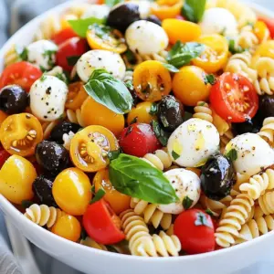 For my Italian protein pasta salad, I use: - 8 oz whole wheat pasta - 1 cup cherry tomatoes, halved - 1 cup cooked chickpeas, rinsed and drained - 1/2 cup diced bell peppers - 1/2 cup mozzarella balls, halved - 1/4 cup black olives, sliced - 1/4 cup fresh basil, chopped - 3 tablespoons extra virgin olive oil - 2 tablespoons balsamic vinegar - 1 teaspoon garlic powder - Salt and pepper to taste Each ingredient adds flavor and texture, making the salad both energizing and tasty. You can stick with whole wheat pasta for fiber. If you want more protein, try protein-infused pasta. It cooks well and holds flavor nicely. You can even use gluten-free pasta if needed. Just ensure you follow the package instructions for cooking times. To boost protein, you might add grilled chicken breast. Dice it into small pieces and mix it in. Other great options are diced turkey or even firm tofu for a vegan twist. Each choice adds more protein while keeping the dish light and fresh. {{ingredient_image_2}} Start by boiling a large pot of salted water. Once the water bubbles, add 8 oz of whole wheat pasta. Cook it until it&rsquo;s al dente, which usually takes about 8 to 10 minutes. After cooking, drain the pasta and rinse it under cold water. This stops the cooking process and cools the pasta down quickly. While the pasta cooks, chop your veggies. Take 1 cup of cherry tomatoes and cut them in half. Drain 1 cup of cooked chickpeas and add them to a big bowl. Next, dice 1/2 cup of bell peppers. You can use red, yellow, or green. Then, halve 1/2 cup of mozzarella balls and slice 1/4 cup of black olives. Finally, chop 1/4 cup of fresh basil. This mix creates a colorful and tasty base for your salad. In a small bowl, mix together 3 tablespoons of extra virgin olive oil and 2 tablespoons of balsamic vinegar. Add 1 teaspoon of garlic powder, salt, and fresh pepper. Whisk until the dressing blends well together. This will add a nice flavor to your salad. Now, gently add the cooled pasta to your bowl of veggies and chickpeas. Stir carefully to keep the pasta intact. Next, pour the dressing over this mix and toss everything gently. If you want more protein, fold in 1/2 cup of diced grilled chicken. Cover the salad and chill it in the fridge for at least 30 minutes. This helps the flavors come together nicely. You can serve it cold or at room temperature. Enjoy! To make great pasta, start with a large pot of salted water. Bring it to a boil. Add the whole wheat pasta and cook it until it's al dente. This means it should be firm but not hard. Check the package for cooking times. Once done, drain the pasta and rinse it with cold water. This stops the cooking and keeps it from becoming mushy. While the balsamic dressing is tasty, you can try other flavors. Lemon juice adds a fresh zing. You might use red wine vinegar for a stronger taste. Adding a teaspoon of Dijon mustard gives a nice kick. For creaminess, mix in a spoonful of Greek yogurt or sour cream. Don&rsquo;t forget to taste the dressing before mixing it with your salad! Serving your salad nicely can make a big difference. Use a large bowl that shows off the colors. You can top it with extra basil leaves for a fresh look. A light drizzle of olive oil adds shine. If you want, sprinkle some grated parmesan cheese on top. This makes your Italian protein pasta salad look fancy and taste even better! Pro Tips Use Fresh Ingredients: Opt for the freshest vegetables and herbs to enhance the flavor and nutrition of your salad. Fresh produce makes a significant difference in taste! Customize Your Protein: Feel free to experiment with different proteins like grilled shrimp, tofu, or beans to suit your dietary preferences or to switch things up. Add Crunch: For extra texture, consider adding some toasted nuts or seeds such as pine nuts or sunflower seeds to the salad just before serving. Meal Prep Friendly: This salad keeps well in the fridge, making it an excellent option for meal prep. Just store it in an airtight container for up to 3 days. {{image_4}} You can easily make this salad vegetarian or vegan. Simply skip the mozzarella balls to keep it vegan. Add more chickpeas or a mix of nuts for extra protein. You can use a vegan cheese alternative if you want that creamy texture. Fresh veggies like spinach or arugula can add bright flavors, too. For a gluten-free version, swap the whole wheat pasta for gluten-free pasta. There are many types available, such as brown rice or quinoa pasta. These options provide a similar taste and texture while keeping it gluten-free. Just follow the package instructions to cook them properly. Use seasonal ingredients for a fresh twist. In spring, try adding peas or asparagus. In summer, consider zucchini or bell peppers for a colorful touch. In fall, roasted butternut squash adds warmth and flavor. Winter calls for hearty ingredients like kale or roasted Brussels sprouts. These swaps keep your salad exciting all year. To store your Italian protein pasta salad, use an airtight container. This keeps the salad fresh and prevents odors. Make sure to cool the salad before sealing it. If possible, keep the dressing separate until serving. This helps maintain the pasta's texture and flavor. When stored properly, your pasta salad can last about three to four days in the fridge. Check for any signs of spoilage before eating. If the salad looks or smells off, it's best to throw it away. You can enjoy this salad cold or at room temperature. If you prefer it warm, heat it gently in the microwave. Just warm it for 30 seconds, then stir. Avoid overheating, as it may change the taste and texture. Yes, you can make this pasta salad ahead of time. It tastes even better after sitting. The flavors blend well when chilled. I suggest making it a few hours or a day in advance. Just store it in the fridge. Remember to keep it covered for freshness. If you need a substitute for mozzarella balls, try feta cheese or cubed avocado. Both add a tasty twist. Feta gives a nice salty touch, while avocado adds creaminess. You can also use diced provolone or even vegan cheese for a dairy-free option. To boost the protein in this salad, consider adding grilled chicken or shrimp. You can also include more chickpeas or some edamame. Another great option is to use protein-infused pasta instead of regular pasta. This keeps it hearty and filling. Absolutely! Feel free to get creative with the dressing. A lemon vinaigrette or a yogurt-based dressing works well. You can also try a pesto for a bold flavor. Just make sure it complements the other ingredients. Yes, this salad is perfect for meal prep. It stores well and keeps its flavor. Pack it in airtight containers for easy lunches or snacks. Just remember to keep the dressing separate if you want it fresh. Enjoy it over a few days. This blog post covered how to create a tasty pasta salad. We talked about key ingredients, cooking steps, tips for great results, and variations. You can also store leftovers safely to enjoy later. Remember, this salad is easy to customize. You can swap ingredients to fit your needs. Now, you have all the tools to make a delicious, fresh salad for any occasion. Enjoy experimenting and sharing your creation!