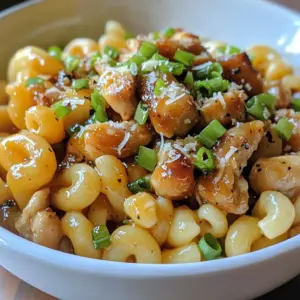 - 8 oz elbow macaroni - 1 lb chicken breast, cut into bite-sized pieces - 2 tablespoons unsalted butter, divided - 3 cloves garlic, finely minced - 1/2 cup honey (preferably local) - 1/4 cup soy sauce (use tamari for gluten-free option) - 1 tablespoon apple cider vinegar - 1 teaspoon smoked paprika - Salt and freshly ground black pepper, to taste - 2 green onions, thinly sliced (for garnish) - 1/4 cup grated Parmesan cheese (optional) This dish is simple but packed with flavor. The honey and garlic make a great sauce for the chicken. The elbow macaroni adds a fun twist. You can even use local honey for a special touch. This is a quick meal that works for busy nights. You can serve it with a salad on the side. Enjoy the yummy taste while keeping it easy to make! {{ingredient_image_2}} 1. Boil a large pot of salted water. 2. Add 8 oz of elbow macaroni. 3. Cook according to package directions until al dente. 4. Drain the pasta and set it aside. Do not rinse. 1. In a large skillet, melt 1 tablespoon of unsalted butter over medium heat. 2. Add 1 lb of chicken breast cut into bite-sized pieces. 3. Season with salt, pepper, and 1 teaspoon of smoked paprika. 4. Saut&eacute; the chicken for 6-8 minutes. Cook until golden brown and fully done. 1. Remove the cooked chicken from the skillet and place it on a plate. 2. In the same skillet, add the remaining tablespoon of butter and 3 minced garlic cloves. 3. Saut&eacute; the garlic for 1-2 minutes until it smells great. 4. Pour in 1/2 cup of honey, 1/4 cup of soy sauce, and 1 tablespoon of apple cider vinegar. 5. Stir to mix all the ingredients and let it simmer for 2-3 minutes. This helps the sauce thicken. 1. Put the chicken back into the skillet. Toss it in the honey garlic sauce. 2. Add the cooked macaroni to the skillet and mix everything well. 3. Cook for an additional 2 minutes to let the flavors blend perfectly. 4. Remove from heat. Garnish with sliced green onions and sprinkle with Parmesan cheese if you like. Serve hot and enjoy! To achieve perfectly cooked chicken, start with bite-sized pieces. This helps cook the chicken evenly. Season the pieces well with salt, pepper, and smoked paprika. Saut&eacute; them in butter over medium heat. Cook until they turn golden brown, about 6-8 minutes. Keep stirring to ensure they don't stick. For cooking macaroni to al dente, boil a large pot of salted water. Add the elbow macaroni and follow the package directions. Check about a minute before the time is up. You want the pasta tender but still firm to the bite. Drain and set aside without rinsing. This keeps the starch that helps the sauce stick. Using homemade or local honey gives the best flavor. Local honey adds a taste of your area and can be healthier. If you can, visit a local market for fresh honey. You can also add spice variations to your dish. Red pepper flakes give a nice kick. Add them when you mix the chicken with the sauce. You can adjust the amount based on your heat preference. Pair your Honey Garlic Butter Chicken Mac with side dishes or salads. A green salad with a light dressing works well. You can also serve it with steamed veggies for added color and nutrition. For creative presentation, serve the mac in bowls and top with green onions. A sprinkle of Parmesan cheese adds a nice touch. You can also use a drizzle of honey on top for a sweet finish. Enjoy your meal! Pro Tips Use Local Honey: Local honey can enhance the flavor of your dish and supports local beekeepers. It&rsquo;s often richer in taste than mass-produced honey. Perfectly Cooked Pasta: To avoid mushy pasta, always cook your elbow macaroni until al dente. This ensures it retains a slight bite and holds up well in the sauce. Adjust Sweetness: Feel free to adjust the amount of honey based on your taste preference. If you like it sweeter, add a bit more, or reduce it for a more savory flavor. Add Vegetables: For a more balanced meal, consider adding some saut&eacute;ed vegetables like bell peppers or spinach into the mix for added nutrition and color. {{image_4}} You can switch up your pasta by using gluten-free options like rice or chickpea pasta. This keeps the dish tasty for those with gluten issues. For chicken, try using tofu or shrimp instead. Tofu absorbs flavors well, and shrimp cooks quickly. Both options can give you a fun twist. If you're dairy-free, just skip the cheese. The dish stays delicious without it. For a low-sugar option, consider using agave syrup or monk fruit sweetener instead of honey. Both will still give you that sweet taste without the sugar rush. Changing the sauce can change the whole dish. Swap honey garlic for teriyaki or barbecue sauce for a new flavor. You can also add veggies like broccoli or bell peppers. This not only adds nutrition but also makes the dish more colorful and fun. To keep your Honey Garlic Butter Chicken Mac fresh, follow these steps: - Allow the dish to cool down to room temperature. - Place leftovers in airtight containers. - Store in the fridge for up to three days. This way, you can enjoy your meal later without losing flavor. You can reheat your dish using two methods: - Stovetop: Place the mac in a skillet. Add a splash of water or broth. Heat on low until warm. Stir often to keep it moist. - Microwave: Put the mac in a microwave-safe bowl. Cover it loosely. Heat for 1-2 minutes, stirring halfway through. Both methods keep the texture and taste great! If you want to save some for later, freezing works well: - Portion the mac into single servings. Use airtight containers or freezer bags. - Label them with the date. Freeze for up to three months. When you're ready to eat, defrost in the fridge overnight. Reheat as mentioned above for best results. Enjoy your meal anytime! If you need a honey substitute, try maple syrup or agave nectar. Both add sweetness. You can also use brown sugar mixed with water for a similar taste. Each option gives a unique twist, so pick what you like best! You can store Honey Garlic Butter Chicken Mac for up to four days in the fridge. Make sure to keep it in an airtight container. This helps keep it fresh and safe to eat later. Yes, you can prepare this dish ahead of time. Cook the macaroni and chicken, then store them separately. When ready to eat, just combine and heat them together. This saves time for busy days! This dish is not spicy. It has a sweet and savory flavor from the honey and garlic. If you enjoy heat, add red pepper flakes or hot sauce to spice it up. Adjust the heat to match your taste! This dish combines simple ingredients to create a tasty meal. We talked about cooking elbow macaroni and chicken, then making a sweet sauce. I shared tips on flavoring and serving your dish. You can even change ingredients for different tastes. Overall, this recipe is easy and perfect for any meal. Prepare, enjoy, and impress your family with your skills!